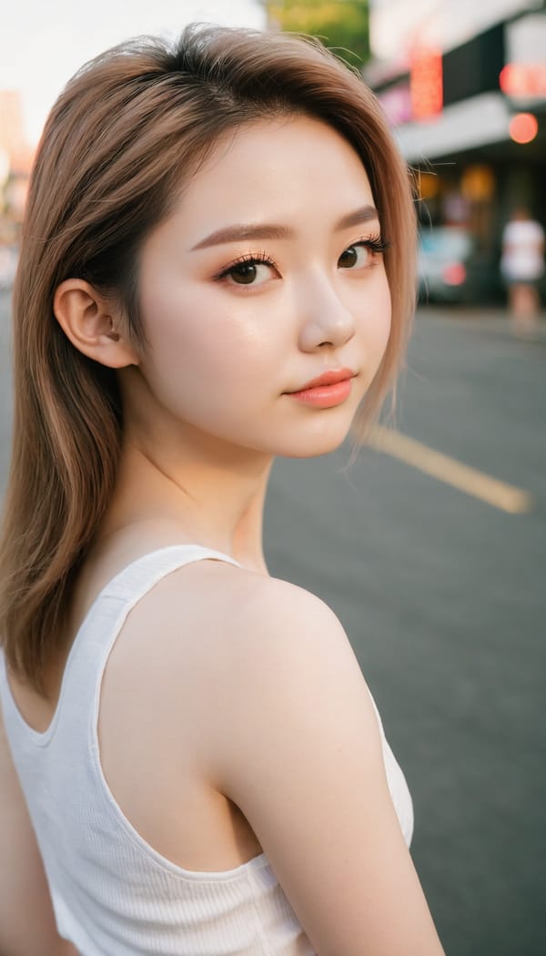 Tags: 21872187, SDXL
{"3": {"inputs": {"seed": 198568626282988, "steps": 64, "cfg": 6.38, "sampler_name": "dpmpp_2m", "scheduler": "karras", "denoise": 1.0, "model": ["27", 0], "positive": ["6", 0], "negative": ["7", 0], "latent_image": ["5", 0]}, "class_type": "KSampler"}, "4": {"inputs": {"ckpt_name": "juggernautxl.safetensors"}, "class_type": "CheckpointLoaderSimple"}, "5": {"inputs": {"width": 768, "height": 1344, "batch_size": 1}, "class_type": "EmptyLatentImage"}, "6": {"inputs": {"text": "22 year old girl, (double eyelids:1.03), (seductive facial expression:1.00), (beautiful eyes:1.00), (blush:1.02), (cute:0.95), (eyelashes:1.10), (sexy lips:1.01), (detailed face:1.09), (slim:0.96), (idol:1.03), (temptress:1.04), (pale skin:1.02), (on all fours:1.02), (spreading ass cheeks:1.10), (from behind:1.12), (backboob:0.96), (white tanktop:1.13), busy street, (natural looking skin:1.01), (textured skin:1.04), (skin fuzz:1.09), (detailed skin:1.06), (candid cinema:1.05), (portra:1.00), (soft lighting:1.03), (film:1.07), (RAW:1.08)", "clip": ["27", 1]}, "class_type": "CLIPTextEncode"}, "7": {"inputs": {"text": "(open mouth:1.07), (watermark:1.09), (bad hands:1.08), (twisted:1.08), (worst quality:1.14), (distorted:1.12), (low resolution:1.09)", "clip": ["27", 1]}, "class_type": "CLIPTextEncode"}, "8": {"inputs": {"samples": ["3", 0], "vae": ["4", 2]}, "class_type": "VAEDecode"}, "25": {"inputs": {"lora_name": "nudify_xl.safetensors", "strength_model": 0.33, "strength_clip": 0.22, "model": ["4", 0], "clip": ["4", 1]}, "class_type": "LoraLoader"}, "26": {"inputs": {"lora_name": "shirtlift_SDXL_v2.safetensors", "strength_model": 0.16, "strength_clip": 0.06, "model": ["25", 0], "clip": ["25", 1]}, "class_type": "LoraLoader"}, "27": {"inputs": {"lora_name": "PerfectEyesXL.safetensors", "strength_model": 0.11, "strength_clip": 0.06, "model": ["26", 0], "clip": ["26", 1]}, "class_type": "LoraLoader"}, "30": {"inputs": {"model_name": "4x_NMKD-Superscale-SP_178000_G.pth"}, "class_type": "UpscaleModelLoader"}, "31": {"inputs": {"upscale_model": ["30", 0], "image": ["8", 0]}, "class_type": "ImageUpscaleWithModel"}, "32": {"inputs": {"upscale_method": "lanczos", "scale_by": 0.5, "image": ["31", 0]}, "class_type": "ImageScaleBy"}, "33": {"inputs": {"pixels": ["32", 0], "vae": ["4", 2]}, "class_type": "VAEEncode"}, "34": {"inputs": {"seed": 198568626282988, "steps": 64, "cfg": 6.38, "sampler_name": "dpmpp_2m", "scheduler": "karras", "denoise": 0.3, "model": ["27", 0], "positive": ["6", 0], "negative": ["7", 0], "latent_image": ["33", 0]}, "class_type": "KSampler"}, "36": {"inputs": {"samples": ["34", 0], "vae": ["4", 2]}, "class_type": "VAEDecode"}, "39": {"inputs": {"filename_prefix": "comfyapi-1734563494773", "images": ["36", 0]}, "class_type": "SaveImage"}}