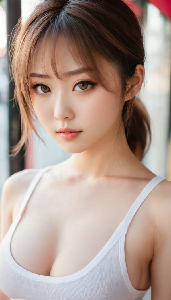 Tags: 21872187, SDXL
{"3": {"inputs": {"seed": 608395841941587, "steps": 64, "cfg": 5.79, "sampler_name": "dpmpp_2m", "scheduler": "karras", "denoise": 1.0, "model": ["27", 0], "positive": ["6", 0], "negative": ["7", 0], "latent_image": ["5", 0]}, "class_type": "KSampler"}, "4": {"inputs": {"ckpt_name": "juggernautxl.safetensors"}, "class_type": "CheckpointLoaderSimple"}, "5": {"inputs": {"width": 768, "height": 1344, "batch_size": 1}, "class_type": "EmptyLatentImage"}, "6": {"inputs": {"text": "25 year old girl, (japanese:1.08), (beautiful eyes:1.08), (idol:1.10), (eyelashes:0.98), (seductive pose:1.09), (cute:1.12), (sexy lips:1.06), (temptress:1.08), (blush:0.96), (pale skin:1.11), (double eyelids:1.02), (slim:1.00), (detailed face:1.07), (in a seductive pose:1.09), (large perky breasts:1.11), (cleavage:1.02), (thigh gap:0.99), (white tanktop:1.10), busy street, (natural looking skin:1.07), (textured skin:1.03), (RAW:1.09), (skin fuzz:1.03), (film:1.09), (portra:1.08), (soft lighting:1.02), (detailed skin:1.02), (candid cinema:1.05)", "clip": ["27", 1]}, "class_type": "CLIPTextEncode"}, "7": {"inputs": {"text": "(watermark:1.14), (open mouth:1.09), (low resolution:1.06), (worst quality:1.14), (bad hands:1.09), (distorted:1.13), (twisted:1.11)", "clip": ["27", 1]}, "class_type": "CLIPTextEncode"}, "8": {"inputs": {"samples": ["3", 0], "vae": ["4", 2]}, "class_type": "VAEDecode"}, "25": {"inputs": {"lora_name": "nudify_xl.safetensors", "strength_model": 0.24, "strength_clip": 0.0, "model": ["4", 0], "clip": ["4", 1]}, "class_type": "LoraLoader"}, "26": {"inputs": {"lora_name": "shirtlift_SDXL_v2.safetensors", "strength_model": 0.08, "strength_clip": 0.12, "model": ["25", 0], "clip": ["25", 1]}, "class_type": "LoraLoader"}, "27": {"inputs": {"lora_name": "PerfectEyesXL.safetensors", "strength_model": 0.04, "strength_clip": 0.05, "model": ["26", 0], "clip": ["26", 1]}, "class_type": "LoraLoader"}, "30": {"inputs": {"model_name": "4x_NMKD-Superscale-SP_178000_G.pth"}, "class_type": "UpscaleModelLoader"}, "31": {"inputs": {"upscale_model": ["30", 0], "image": ["8", 0]}, "class_type": "ImageUpscaleWithModel"}, "32": {"inputs": {"upscale_method": "lanczos", "scale_by": 0.5, "image": ["31", 0]}, "class_type": "ImageScaleBy"}, "33": {"inputs": {"pixels": ["32", 0], "vae": ["4", 2]}, "class_type": "VAEEncode"}, "34": {"inputs": {"seed": 608395841941587, "steps": 64, "cfg": 5.79, "sampler_name": "dpmpp_2m", "scheduler": "karras", "denoise": 0.3, "model": ["27", 0], "positive": ["6", 0], "negative": ["7", 0], "latent_image": ["33", 0]}, "class_type": "KSampler"}, "36": {"inputs": {"samples": ["34", 0], "vae": ["4", 2]}, "class_type": "VAEDecode"}, "39": {"inputs": {"filename_prefix": "comfyapi-1728235408765", "images": ["36", 0]}, "class_type": "SaveImage"}}