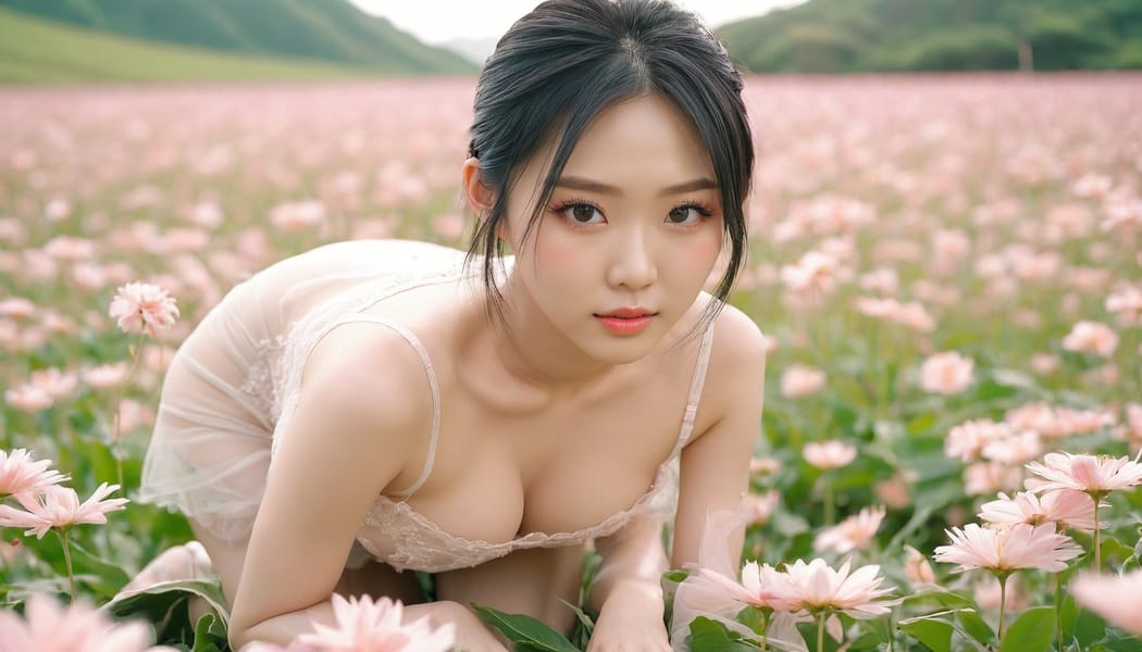 Tags: 21872187, SDXL
{"3": {"inputs": {"seed": 272126316425180, "steps": 32, "cfg": 7.6, "sampler_name": "dpmpp_2m", "scheduler": "karras", "denoise": 1.0, "model": ["27", 0], "positive": ["6", 0], "negative": ["7", 0], "latent_image": ["5", 0]}, "class_type": "KSampler"}, "4": {"inputs": {"ckpt_name": "juggernautxl.safetensors"}, "class_type": "CheckpointLoaderSimple"}, "5": {"inputs": {"width": 1344, "height": 768, "batch_size": 1}, "class_type": "EmptyLatentImage"}, "6": {"inputs": {"text": "25 year old girl, (taiwanese:1.03), (blush:0.98), (detailed face:0.95), (seductive facial expression:1.12), (double eyelids:1.14), (slim:1.10), (sexy lips:1.11), (idol:1.10), (beautiful eyes:0.99), (temptress:1.02), (cute:1.13), (pale skin:0.95), (eyelashes:1.13), (seductive pose:1.11), (on all fours:1.13), (spreading ass cheeks:0.96), (from behind:1.03), (backboob:1.05), wearing (translucent clothes:0.99) on a flower field, (candid cinema:1.05), (detailed skin:1.09), (film:1.08), (natural looking skin:1.05), (soft lighting:1.07), (skin fuzz:1.00), (RAW:1.00), (portra:1.09)", "clip": ["27", 1]}, "class_type": "CLIPTextEncode"}, "7": {"inputs": {"text": "(watermark:1.12), (twisted:1.13), (open mouth:1.11), (low resolution:1.05), (bad hands:1.14), (distorted:1.07), (worst quality:1.06)", "clip": ["27", 1]}, "class_type": "CLIPTextEncode"}, "8": {"inputs": {"samples": ["3", 0], "vae": ["4", 2]}, "class_type": "VAEDecode"}, "25": {"inputs": {"lora_name": "nudify_xl.safetensors", "strength_model": 0.27, "strength_clip": 0.37, "model": ["4", 0], "clip": ["4", 1]}, "class_type": "LoraLoader"}, "26": {"inputs": {"lora_name": "shirtlift_SDXL_v2.safetensors", "strength_model": 0.1, "strength_clip": 0.13, "model": ["25", 0], "clip": ["25", 1]}, "class_type": "LoraLoader"}, "27": {"inputs": {"lora_name": "PerfectEyesXL.safetensors", "strength_model": 0.03, "strength_clip": 0.19, "model": ["26", 0], "clip": ["26", 1]}, "class_type": "LoraLoader"}, "30": {"inputs": {"model_name": "4x_NMKD-Superscale-SP_178000_G.pth"}, "class_type": "UpscaleModelLoader"}, "31": {"inputs": {"upscale_model": ["30", 0], "image": ["8", 0]}, "class_type": "ImageUpscaleWithModel"}, "32": {"inputs": {"upscale_method": "lanczos", "scale_by": 0.5, "image": ["31", 0]}, "class_type": "ImageScaleBy"}, "33": {"inputs": {"pixels": ["32", 0], "vae": ["4", 2]}, "class_type": "VAEEncode"}, "34": {"inputs": {"seed": 272126316425180, "steps": 32, "cfg": 7.6, "sampler_name": "dpmpp_2m", "scheduler": "karras", "denoise": 0.3, "model": ["27", 0], "positive": ["6", 0], "negative": ["7", 0], "latent_image": ["33", 0]}, "class_type": "KSampler"}, "36": {"inputs": {"samples": ["34", 0], "vae": ["4", 2]}, "class_type": "VAEDecode"}, "39": {"inputs": {"filename_prefix": "comfyapi-1713864474130", "images": ["36", 0]}, "class_type": "SaveImage"}}