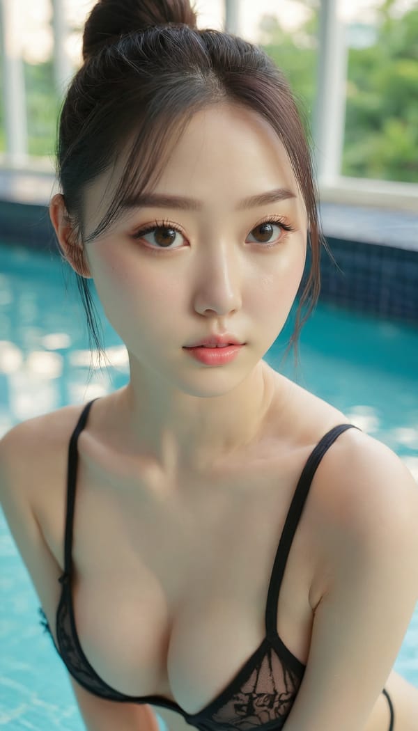 Tags: 21872187, SDXL
{"3": {"inputs": {"seed": 125643141354218, "steps": 64, "cfg": 6.87, "sampler_name": "dpmpp_2m", "scheduler": "karras", "denoise": 1.0, "model": ["27", 0], "positive": ["6", 0], "negative": ["7", 0], "latent_image": ["5", 0]}, "class_type": "KSampler"}, "4": {"inputs": {"ckpt_name": "juggernautxl.safetensors"}, "class_type": "CheckpointLoaderSimple"}, "5": {"inputs": {"width": 768, "height": 1344, "batch_size": 1}, "class_type": "EmptyLatentImage"}, "6": {"inputs": {"text": "24 year old girl, (ukrainian:1.07), (korean:1.13), (eyelashes:0.95), (seductive facial expression:1.02), (double eyelids:1.06), (pale skin:0.99), (beautiful eyes:1.01), (seductive pose:0.95), (slim:1.05), (detailed face:1.13), (cute:1.05), (temptress:1.07), (blush:0.96), (on all fours:1.01), (spreading ass cheeks:1.05), (from behind:1.10), (backboob:1.06), (in a swimsuit:0.97) at a pool, (soft lighting:1.00), (portra:1.09), (candid cinema:1.02), (film:1.06), (natural looking skin:1.06), (detailed skin:1.07), (textured skin:1.02), (RAW:1.04)", "clip": ["27", 1]}, "class_type": "CLIPTextEncode"}, "7": {"inputs": {"text": "(low resolution:1.14), (bad hands:1.10), (worst quality:1.11), (twisted:1.14), (open mouth:1.12), (watermark:1.09), (distorted:1.07)", "clip": ["27", 1]}, "class_type": "CLIPTextEncode"}, "8": {"inputs": {"samples": ["3", 0], "vae": ["4", 2]}, "class_type": "VAEDecode"}, "25": {"inputs": {"lora_name": "nudify_xl.safetensors", "strength_model": 0.21, "strength_clip": 0.01, "model": ["4", 0], "clip": ["4", 1]}, "class_type": "LoraLoader"}, "26": {"inputs": {"lora_name": "shirtlift_SDXL_v2.safetensors", "strength_model": 0.17, "strength_clip": 0.1, "model": ["25", 0], "clip": ["25", 1]}, "class_type": "LoraLoader"}, "27": {"inputs": {"lora_name": "PerfectEyesXL.safetensors", "strength_model": 0.09, "strength_clip": 0.16, "model": ["26", 0], "clip": ["26", 1]}, "class_type": "LoraLoader"}, "30": {"inputs": {"model_name": "4x_NMKD-Superscale-SP_178000_G.pth"}, "class_type": "UpscaleModelLoader"}, "31": {"inputs": {"upscale_model": ["30", 0], "image": ["8", 0]}, "class_type": "ImageUpscaleWithModel"}, "32": {"inputs": {"upscale_method": "lanczos", "scale_by": 0.5, "image": ["31", 0]}, "class_type": "ImageScaleBy"}, "33": {"inputs": {"pixels": ["32", 0], "vae": ["4", 2]}, "class_type": "VAEEncode"}, "34": {"inputs": {"seed": 125643141354218, "steps": 64, "cfg": 6.87, "sampler_name": "dpmpp_2m", "scheduler": "karras", "denoise": 0.3, "model": ["27", 0], "positive": ["6", 0], "negative": ["7", 0], "latent_image": ["33", 0]}, "class_type": "KSampler"}, "36": {"inputs": {"samples": ["34", 0], "vae": ["4", 2]}, "class_type": "VAEDecode"}, "39": {"inputs": {"filename_prefix": "comfyapi-1714177559957", "images": ["36", 0]}, "class_type": "SaveImage"}}