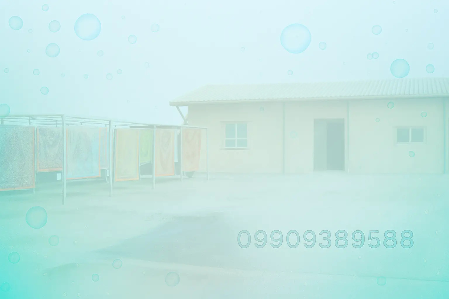 مرحله آبکشی فرش در قالیشویی سهند پرند