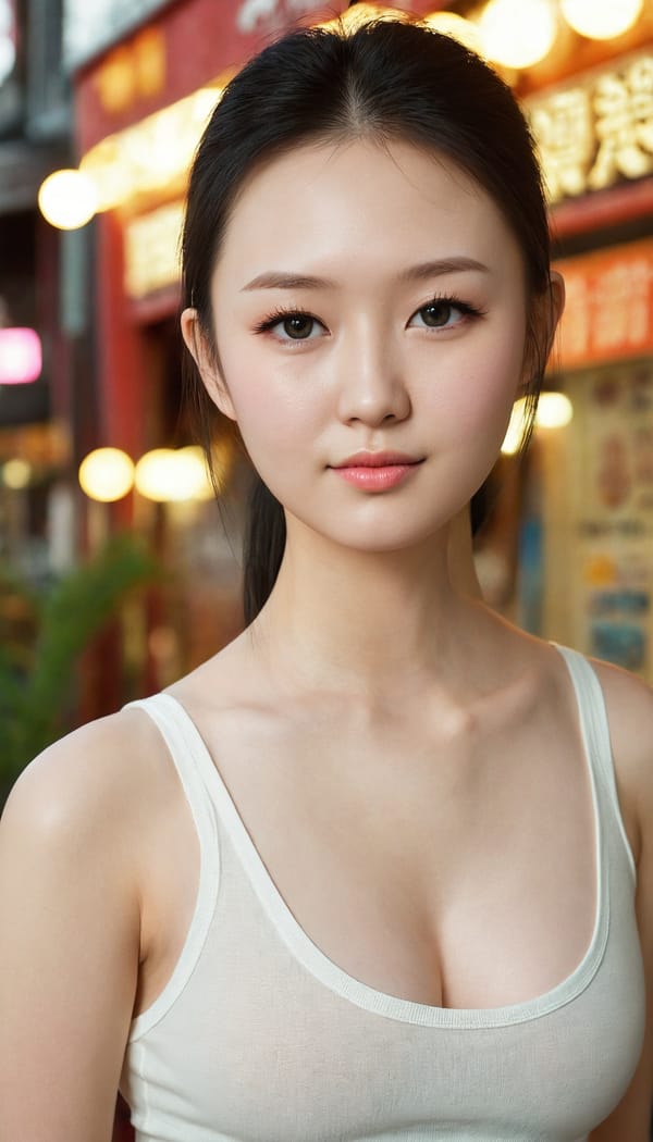 Tags: 21872187, SDXL
{"3": {"inputs": {"seed": 351181982195844, "steps": 64, "cfg": 6.92, "sampler_name": "dpmpp_2m", "scheduler": "karras", "denoise": 1.0, "model": ["27", 0], "positive": ["6", 0], "negative": ["7", 0], "latent_image": ["5", 0]}, "class_type": "KSampler"}, "4": {"inputs": {"ckpt_name": "juggernautXL_v8Rundiffusion.safetensors"}, "class_type": "CheckpointLoaderSimple"}, "5": {"inputs": {"width": 768, "height": 1344, "batch_size": 1}, "class_type": "EmptyLatentImage"}, "6": {"inputs": {"text": "20 year old girl, (russian:0.97), (chinese:1.02), (eyelashes:0.98), (slim:0.95), (idol:1.09), (sexy lips:1.04), (beautiful eyes:1.03), (pale skin:1.01), (seductive pose:1.14), (temptress:0.96), (blush:1.12), (detailed face:0.97), (seductive facial expression:1.10), (cute:1.07), (in a seductive pose:1.03), (large perky breasts:1.01), (cleavage:1.12), (thigh gap:1.09), (white tanktop:1.14), busy street, (natural looking skin:1.04), (soft lighting:1.00), (portra:1.09), (candid cinema:1.03), (film:1.06), (textured skin:1.04), (detailed skin:1.04), (skin fuzz:1.00), (RAW:1.07)", "clip": ["27", 1]}, "class_type": "CLIPTextEncode"}, "7": {"inputs": {"text": "(twisted:1.06), (watermark:1.13), (low resolution:1.07), (open mouth:1.06), (worst quality:1.13), (distorted:1.13), (bad hands:1.09)", "clip": ["27", 1]}, "class_type": "CLIPTextEncode"}, "8": {"inputs": {"samples": ["3", 0], "vae": ["4", 2]}, "class_type": "VAEDecode"}, "25": {"inputs": {"lora_name": "nudify_xl.safetensors", "strength_model": 0.24, "strength_clip": 0.03, "model": ["4", 0], "clip": ["4", 1]}, "class_type": "LoraLoader"}, "26": {"inputs": {"lora_name": "shirtlift_SDXL_v2.safetensors", "strength_model": 0.0, "strength_clip": 0.16, "model": ["25", 0], "clip": ["25", 1]}, "class_type": "LoraLoader"}, "27": {"inputs": {"lora_name": "PerfectEyesXL.safetensors", "strength_model": 0.09, "strength_clip": 0.11, "model": ["26", 0], "clip": ["26", 1]}, "class_type": "LoraLoader"}, "30": {"inputs": {"model_name": "4x_NMKD-Superscale-SP_178000_G.pth"}, "class_type": "UpscaleModelLoader"}, "31": {"inputs": {"upscale_model": ["30", 0], "image": ["8", 0]}, "class_type": "ImageUpscaleWithModel"}, "32": {"inputs": {"upscale_method": "lanczos", "scale_by": 0.5, "image": ["31", 0]}, "class_type": "ImageScaleBy"}, "33": {"inputs": {"pixels": ["32", 0], "vae": ["4", 2]}, "class_type": "VAEEncode"}, "34": {"inputs": {"seed": 351181982195844, "steps": 64, "cfg": 6.92, "sampler_name": "dpmpp_2m", "scheduler": "karras", "denoise": 0.3, "model": ["27", 0], "positive": ["6", 0], "negative": ["7", 0], "latent_image": ["33", 0]}, "class_type": "KSampler"}, "36": {"inputs": {"samples": ["34", 0], "vae": ["4", 2]}, "class_type": "VAEDecode"}, "39": {"inputs": {"filename_prefix": "comfyapi-1708183047675", "images": ["36", 0]}, "class_type": "SaveImage"}}