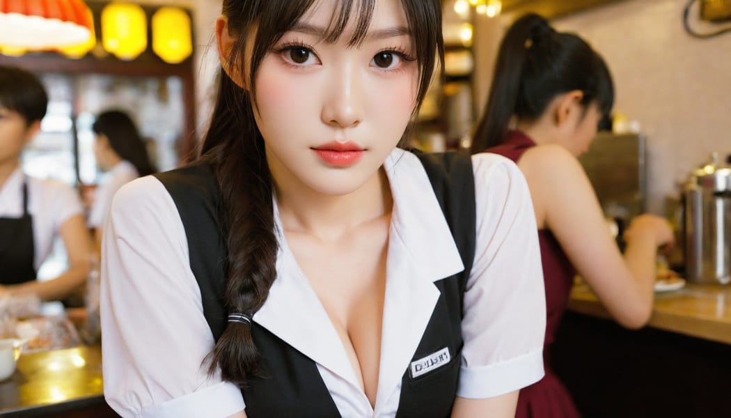 Tags: 21872187, SDXL
{"3": {"inputs": {"seed": 781225927659354, "steps": 32, "cfg": 5.97, "sampler_name": "dpmpp_2m", "scheduler": "karras", "denoise": 1.0, "model": ["27", 0], "positive": ["6", 0], "negative": ["7", 0], "latent_image": ["5", 0]}, "class_type": "KSampler"}, "4": {"inputs": {"ckpt_name": "helloworldxl.safetensors"}, "class_type": "CheckpointLoaderSimple"}, "5": {"inputs": {"width": 1344, "height": 768, "batch_size": 1}, "class_type": "EmptyLatentImage"}, "6": {"inputs": {"text": "22 year old girl, (japanese:0.98), (korean:0.98), (eyelashes:1.10), (beautiful eyes:1.00), (seductive facial expression:0.99), (slim:1.02), (double eyelids:1.04), (cute:0.97), (seductive pose:0.95), (pale skin:1.00), (idol:1.06), (temptress:0.95), (sexy lips:1.03), (blush:1.10), (detailed face:1.10), (in a seductive pose:0.96), (large perky breasts:1.06), (cleavage:0.98), (thigh gap:1.03), (a waitress in uniform:1.13) working at a restaurant, (detailed skin:1.07), (film:1.04), (RAW:1.07), (skin fuzz:1.03), (candid cinema:1.00), (soft lighting:1.00), (textured skin:1.07), (portra:1.02), (natural looking skin:1.07)", "clip": ["27", 1]}, "class_type": "CLIPTextEncode"}, "7": {"inputs": {"text": "(watermark:1.09), (low resolution:1.07), (distorted:1.05), (bad hands:1.10), (worst quality:1.11), (open mouth:1.14), (twisted:1.10)", "clip": ["27", 1]}, "class_type": "CLIPTextEncode"}, "8": {"inputs": {"samples": ["3", 0], "vae": ["4", 2]}, "class_type": "VAEDecode"}, "25": {"inputs": {"lora_name": "nudify_xl.safetensors", "strength_model": 0.05, "strength_clip": 0.08, "model": ["4", 0], "clip": ["4", 1]}, "class_type": "LoraLoader"}, "26": {"inputs": {"lora_name": "shirtlift_SDXL_v2.safetensors", "strength_model": 0.07, "strength_clip": 0.13, "model": ["25", 0], "clip": ["25", 1]}, "class_type": "LoraLoader"}, "27": {"inputs": {"lora_name": "PerfectEyesXL.safetensors", "strength_model": 0.06, "strength_clip": 0.16, "model": ["26", 0], "clip": ["26", 1]}, "class_type": "LoraLoader"}, "30": {"inputs": {"model_name": "4x_NMKD-Superscale-SP_178000_G.pth"}, "class_type": "UpscaleModelLoader"}, "31": {"inputs": {"upscale_model": ["30", 0], "image": ["8", 0]}, "class_type": "ImageUpscaleWithModel"}, "32": {"inputs": {"upscale_method": "lanczos", "scale_by": 0.5, "image": ["31", 0]}, "class_type": "ImageScaleBy"}, "33": {"inputs": {"pixels": ["32", 0], "vae": ["4", 2]}, "class_type": "VAEEncode"}, "34": {"inputs": {"seed": 781225927659354, "steps": 32, "cfg": 5.97, "sampler_name": "dpmpp_2m", "scheduler": "karras", "denoise": 0.3, "model": ["27", 0], "positive": ["6", 0], "negative": ["7", 0], "latent_image": ["33", 0]}, "class_type": "KSampler"}, "36": {"inputs": {"samples": ["34", 0], "vae": ["4", 2]}, "class_type": "VAEDecode"}, "39": {"inputs": {"filename_prefix": "comfyapi-1731286280104", "images": ["36", 0]}, "class_type": "SaveImage"}}