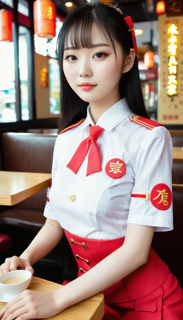 Tags: 21872187, SDXL
{"3": {"inputs": {"seed": 930558412629073, "steps": 64, "cfg": 7.88, "sampler_name": "dpmpp_2m", "scheduler": "karras", "denoise": 1.0, "model": ["27", 0], "positive": ["6", 0], "negative": ["7", 0], "latent_image": ["5", 0]}, "class_type": "KSampler"}, "4": {"inputs": {"ckpt_name": "juggernautxl.safetensors"}, "class_type": "CheckpointLoaderSimple"}, "5": {"inputs": {"width": 768, "height": 1344, "batch_size": 1}, "class_type": "EmptyLatentImage"}, "6": {"inputs": {"text": "20 year old girl, (chinese:0.98), (pale skin:1.07), (eyelashes:1.02), (detailed face:1.11), (cute:0.95), (idol:1.08), (beautiful eyes:0.96), (double eyelids:1.07), (seductive facial expression:0.98), (blush:1.06), (seductive pose:1.12), (slim:1.08), (temptress:1.07), (sexy lips:1.07), (in a seductive pose:0.96), (large perky breasts:1.11), (cleavage:1.04), (thigh gap:1.05), (a waitress in uniform:1.09) working at a restaurant, (RAW:1.09), (film:1.00), (portra:1.04), (detailed skin:1.03), (natural looking skin:1.03), (textured skin:1.09), (soft lighting:1.07), (candid cinema:1.08), (skin fuzz:1.01)", "clip": ["27", 1]}, "class_type": "CLIPTextEncode"}, "7": {"inputs": {"text": "(twisted:1.05), (distorted:1.06), (bad hands:1.12), (watermark:1.13), (open mouth:1.12), (worst quality:1.07), (low resolution:1.10)", "clip": ["27", 1]}, "class_type": "CLIPTextEncode"}, "8": {"inputs": {"samples": ["3", 0], "vae": ["4", 2]}, "class_type": "VAEDecode"}, "25": {"inputs": {"lora_name": "nudify_xl.safetensors", "strength_model": 0.37, "strength_clip": 0.31, "model": ["4", 0], "clip": ["4", 1]}, "class_type": "LoraLoader"}, "26": {"inputs": {"lora_name": "shirtlift_SDXL_v2.safetensors", "strength_model": 0.04, "strength_clip": 0.06, "model": ["25", 0], "clip": ["25", 1]}, "class_type": "LoraLoader"}, "27": {"inputs": {"lora_name": "PerfectEyesXL.safetensors", "strength_model": 0.03, "strength_clip": 0.03, "model": ["26", 0], "clip": ["26", 1]}, "class_type": "LoraLoader"}, "30": {"inputs": {"model_name": "4x_NMKD-Superscale-SP_178000_G.pth"}, "class_type": "UpscaleModelLoader"}, "31": {"inputs": {"upscale_model": ["30", 0], "image": ["8", 0]}, "class_type": "ImageUpscaleWithModel"}, "32": {"inputs": {"upscale_method": "lanczos", "scale_by": 0.5, "image": ["31", 0]}, "class_type": "ImageScaleBy"}, "33": {"inputs": {"pixels": ["32", 0], "vae": ["4", 2]}, "class_type": "VAEEncode"}, "34": {"inputs": {"seed": 930558412629073, "steps": 64, "cfg": 7.88, "sampler_name": "dpmpp_2m", "scheduler": "karras", "denoise": 0.3, "model": ["27", 0], "positive": ["6", 0], "negative": ["7", 0], "latent_image": ["33", 0]}, "class_type": "KSampler"}, "36": {"inputs": {"samples": ["34", 0], "vae": ["4", 2]}, "class_type": "VAEDecode"}, "39": {"inputs": {"filename_prefix": "comfyapi-1733782480885", "images": ["36", 0]}, "class_type": "SaveImage"}}