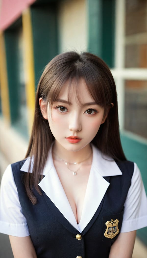 Tags: 21872187, SDXL
{"3": {"inputs": {"seed": 367008591100589, "steps": 32, "cfg": 7.81, "sampler_name": "dpmpp_2m", "scheduler": "karras", "denoise": 1.0, "model": ["27", 0], "positive": ["6", 0], "negative": ["7", 0], "latent_image": ["5", 0]}, "class_type": "KSampler"}, "4": {"inputs": {"ckpt_name": "leosamsHelloworldSDXL_helloworldSDXL32DPO.safetensors"}, "class_type": "CheckpointLoaderSimple"}, "5": {"inputs": {"width": 768, "height": 1344, "batch_size": 1}, "class_type": "EmptyLatentImage"}, "6": {"inputs": {"text": "27 year old girl, (pale skin:0.97), (beautiful eyes:1.10), (slim:1.06), (double eyelids:0.98), (blush:1.01), (seductive pose:1.04), (idol:0.95), (temptress:1.07), (seductive facial expression:1.06), (eyelashes:1.11), (cute:1.01), (sexy lips:1.10), (in a seductive pose:0.95), (large perky breasts:0.99), (cleavage:1.10), (thigh gap:1.11), (school uniform:1.12), choker, busy street, (textured skin:1.08), (soft lighting:1.07), (natural looking skin:1.07), (portra:1.08), (RAW:1.06), (candid cinema:1.08), (detailed skin:1.07), (film:1.00), (skin fuzz:1.05)", "clip": ["27", 1]}, "class_type": "CLIPTextEncode"}, "7": {"inputs": {"text": "(bad hands:1.05), (low resolution:1.11), (open mouth:1.07), (distorted:1.13), (worst quality:1.09), (watermark:1.08), (twisted:1.12)", "clip": ["27", 1]}, "class_type": "CLIPTextEncode"}, "8": {"inputs": {"samples": ["3", 0], "vae": ["4", 2]}, "class_type": "VAEDecode"}, "25": {"inputs": {"lora_name": "nudify_xl.safetensors", "strength_model": 0.19, "strength_clip": 0.19, "model": ["4", 0], "clip": ["4", 1]}, "class_type": "LoraLoader"}, "26": {"inputs": {"lora_name": "shirtlift_SDXL_v2.safetensors", "strength_model": 0.03, "strength_clip": 0.16, "model": ["25", 0], "clip": ["25", 1]}, "class_type": "LoraLoader"}, "27": {"inputs": {"lora_name": "PerfectEyesXL.safetensors", "strength_model": 0.14, "strength_clip": 0.14, "model": ["26", 0], "clip": ["26", 1]}, "class_type": "LoraLoader"}, "30": {"inputs": {"model_name": "4x_NMKD-Superscale-SP_178000_G.pth"}, "class_type": "UpscaleModelLoader"}, "31": {"inputs": {"upscale_model": ["30", 0], "image": ["8", 0]}, "class_type": "ImageUpscaleWithModel"}, "32": {"inputs": {"upscale_method": "lanczos", "scale_by": 0.5, "image": ["31", 0]}, "class_type": "ImageScaleBy"}, "33": {"inputs": {"pixels": ["32", 0], "vae": ["4", 2]}, "class_type": "VAEEncode"}, "34": {"inputs": {"seed": 367008591100589, "steps": 32, "cfg": 7.81, "sampler_name": "dpmpp_2m", "scheduler": "karras", "denoise": 0.3, "model": ["27", 0], "positive": ["6", 0], "negative": ["7", 0], "latent_image": ["33", 0]}, "class_type": "KSampler"}, "36": {"inputs": {"samples": ["34", 0], "vae": ["4", 2]}, "class_type": "VAEDecode"}, "39": {"inputs": {"filename_prefix": "comfyapi-1708062894501", "images": ["36", 0]}, "class_type": "SaveImage"}}