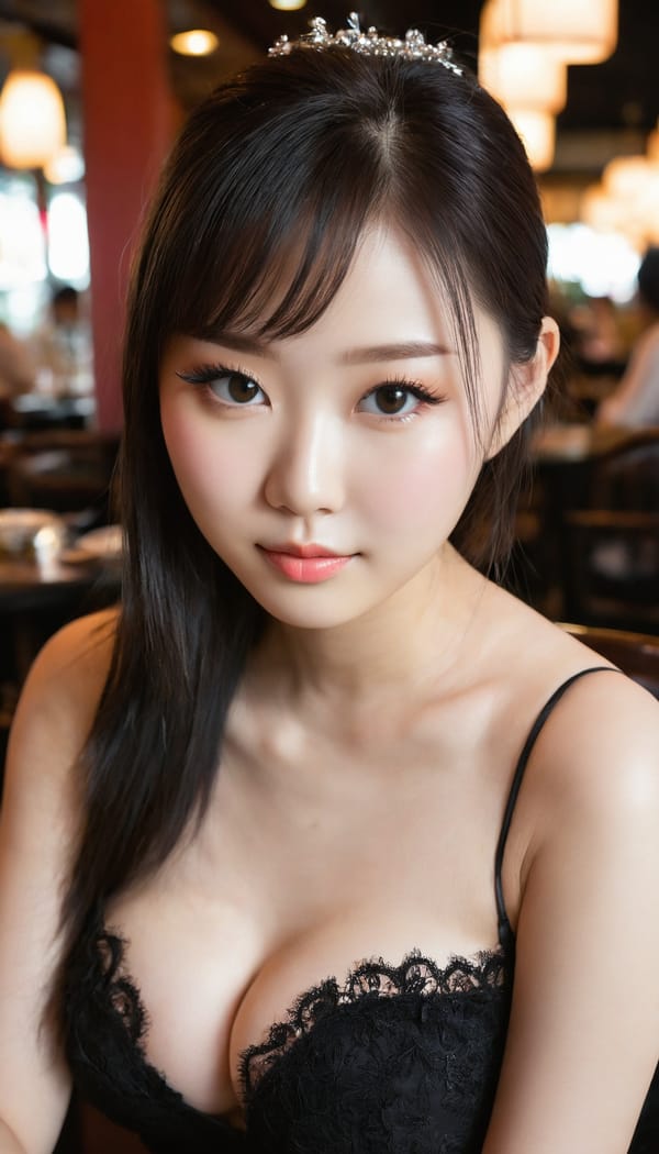 Tags: 21872187, SDXL
{"3": {"inputs": {"seed": 727516162403841, "steps": 32, "cfg": 6.31, "sampler_name": "dpmpp_2m", "scheduler": "karras", "denoise": 1.0, "model": ["27", 0], "positive": ["6", 0], "negative": ["7", 0], "latent_image": ["5", 0]}, "class_type": "KSampler"}, "4": {"inputs": {"ckpt_name": "juggernautxl.safetensors"}, "class_type": "CheckpointLoaderSimple"}, "5": {"inputs": {"width": 768, "height": 1344, "batch_size": 1}, "class_type": "EmptyLatentImage"}, "6": {"inputs": {"text": "20 year old girl, (chinese:0.96), (blush:1.06), (beautiful eyes:0.97), (eyelashes:1.08), (seductive facial expression:1.12), (temptress:0.95), (cute:1.12), (slim:1.00), (seductive pose:0.98), (sexy lips:1.14), (double eyelids:1.08), (pale skin:0.99), (detailed face:1.04), (idol:0.96), (in a seductive pose:1.06), (large perky breasts:0.97), (cleavage:1.05), (thigh gap:1.06), (wearing a little black dress:0.98) at a fine dining restaurant, (natural looking skin:1.02), (soft lighting:1.03), (candid cinema:1.05), (film:1.09), (RAW:1.01), (portra:1.02), (skin fuzz:1.06), (detailed skin:1.06), (textured skin:1.03)", "clip": ["27", 1]}, "class_type": "CLIPTextEncode"}, "7": {"inputs": {"text": "(low resolution:1.09), (distorted:1.07), (twisted:1.13), (watermark:1.09), (bad hands:1.05), (open mouth:1.12), (worst quality:1.07)", "clip": ["27", 1]}, "class_type": "CLIPTextEncode"}, "8": {"inputs": {"samples": ["3", 0], "vae": ["4", 2]}, "class_type": "VAEDecode"}, "25": {"inputs": {"lora_name": "nudify_xl.safetensors", "strength_model": 0.06, "strength_clip": 0.14, "model": ["4", 0], "clip": ["4", 1]}, "class_type": "LoraLoader"}, "26": {"inputs": {"lora_name": "shirtlift_SDXL_v2.safetensors", "strength_model": 0.08, "strength_clip": 0.04, "model": ["25", 0], "clip": ["25", 1]}, "class_type": "LoraLoader"}, "27": {"inputs": {"lora_name": "PerfectEyesXL.safetensors", "strength_model": 0.15, "strength_clip": 0.19, "model": ["26", 0], "clip": ["26", 1]}, "class_type": "LoraLoader"}, "30": {"inputs": {"model_name": "4x_NMKD-Superscale-SP_178000_G.pth"}, "class_type": "UpscaleModelLoader"}, "31": {"inputs": {"upscale_model": ["30", 0], "image": ["8", 0]}, "class_type": "ImageUpscaleWithModel"}, "32": {"inputs": {"upscale_method": "lanczos", "scale_by": 0.5, "image": ["31", 0]}, "class_type": "ImageScaleBy"}, "33": {"inputs": {"pixels": ["32", 0], "vae": ["4", 2]}, "class_type": "VAEEncode"}, "34": {"inputs": {"seed": 727516162403841, "steps": 32, "cfg": 6.31, "sampler_name": "dpmpp_2m", "scheduler": "karras", "denoise": 0.3, "model": ["27", 0], "positive": ["6", 0], "negative": ["7", 0], "latent_image": ["33", 0]}, "class_type": "KSampler"}, "36": {"inputs": {"samples": ["34", 0], "vae": ["4", 2]}, "class_type": "VAEDecode"}, "39": {"inputs": {"filename_prefix": "comfyapi-1713719252973", "images": ["36", 0]}, "class_type": "SaveImage"}}