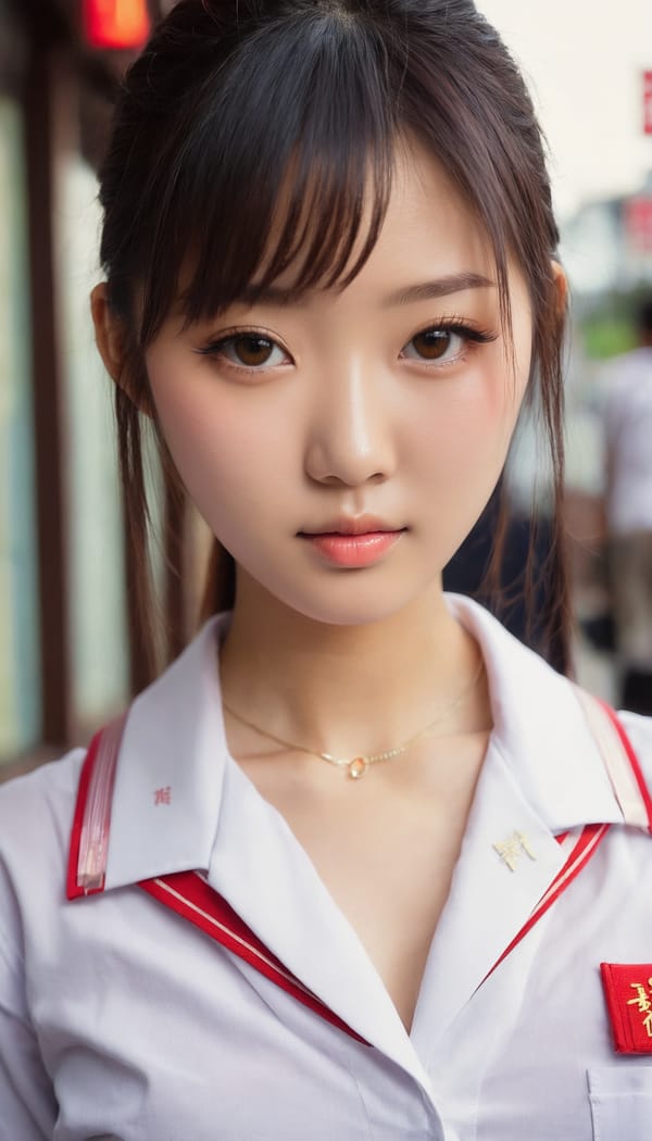 Tags: 21872187, SDXL
{"3": {"inputs": {"seed": 194447162566940, "steps": 32, "cfg": 5.76, "sampler_name": "dpmpp_2m", "scheduler": "karras", "denoise": 1.0, "model": ["27", 0], "positive": ["6", 0], "negative": ["7", 0], "latent_image": ["5", 0]}, "class_type": "KSampler"}, "4": {"inputs": {"ckpt_name": "juggernautxl.safetensors"}, "class_type": "CheckpointLoaderSimple"}, "5": {"inputs": {"width": 768, "height": 1344, "batch_size": 1}, "class_type": "EmptyLatentImage"}, "6": {"inputs": {"text": "21 year old girl, (chinese:1.13), (seductive facial expression:1.14), (temptress:1.12), (detailed face:1.04), (sexy lips:1.05), (cute:0.95), (seductive pose:0.96), (eyelashes:1.01), (idol:1.04), (blush:1.03), (beautiful eyes:0.97), (double eyelids:1.09), (slim:1.06), (in a seductive pose:1.10), (large perky breasts:0.96), (cleavage:1.00), (thigh gap:1.06), (school uniform:1.02), choker, busy street, (portra:1.03), (soft lighting:1.01), (textured skin:1.03), (film:1.09), (natural looking skin:1.08), (candid cinema:1.03), (RAW:1.04), (detailed skin:1.04), (skin fuzz:1.08)", "clip": ["27", 1]}, "class_type": "CLIPTextEncode"}, "7": {"inputs": {"text": "(open mouth:1.10), (low resolution:1.08), (twisted:1.08), (watermark:1.14), (worst quality:1.10), (bad hands:1.07), (distorted:1.06)", "clip": ["27", 1]}, "class_type": "CLIPTextEncode"}, "8": {"inputs": {"samples": ["3", 0], "vae": ["4", 2]}, "class_type": "VAEDecode"}, "25": {"inputs": {"lora_name": "nudify_xl.safetensors", "strength_model": 0.14, "strength_clip": 0.21, "model": ["4", 0], "clip": ["4", 1]}, "class_type": "LoraLoader"}, "26": {"inputs": {"lora_name": "shirtlift_SDXL_v2.safetensors", "strength_model": 0.03, "strength_clip": 0.11, "model": ["25", 0], "clip": ["25", 1]}, "class_type": "LoraLoader"}, "27": {"inputs": {"lora_name": "PerfectEyesXL.safetensors", "strength_model": 0.15, "strength_clip": 0.18, "model": ["26", 0], "clip": ["26", 1]}, "class_type": "LoraLoader"}, "30": {"inputs": {"model_name": "4x_NMKD-Superscale-SP_178000_G.pth"}, "class_type": "UpscaleModelLoader"}, "31": {"inputs": {"upscale_model": ["30", 0], "image": ["8", 0]}, "class_type": "ImageUpscaleWithModel"}, "32": {"inputs": {"upscale_method": "lanczos", "scale_by": 0.5, "image": ["31", 0]}, "class_type": "ImageScaleBy"}, "33": {"inputs": {"pixels": ["32", 0], "vae": ["4", 2]}, "class_type": "VAEEncode"}, "34": {"inputs": {"seed": 194447162566940, "steps": 32, "cfg": 5.76, "sampler_name": "dpmpp_2m", "scheduler": "karras", "denoise": 0.3, "model": ["27", 0], "positive": ["6", 0], "negative": ["7", 0], "latent_image": ["33", 0]}, "class_type": "KSampler"}, "36": {"inputs": {"samples": ["34", 0], "vae": ["4", 2]}, "class_type": "VAEDecode"}, "39": {"inputs": {"filename_prefix": "comfyapi-1713985502756", "images": ["36", 0]}, "class_type": "SaveImage"}}