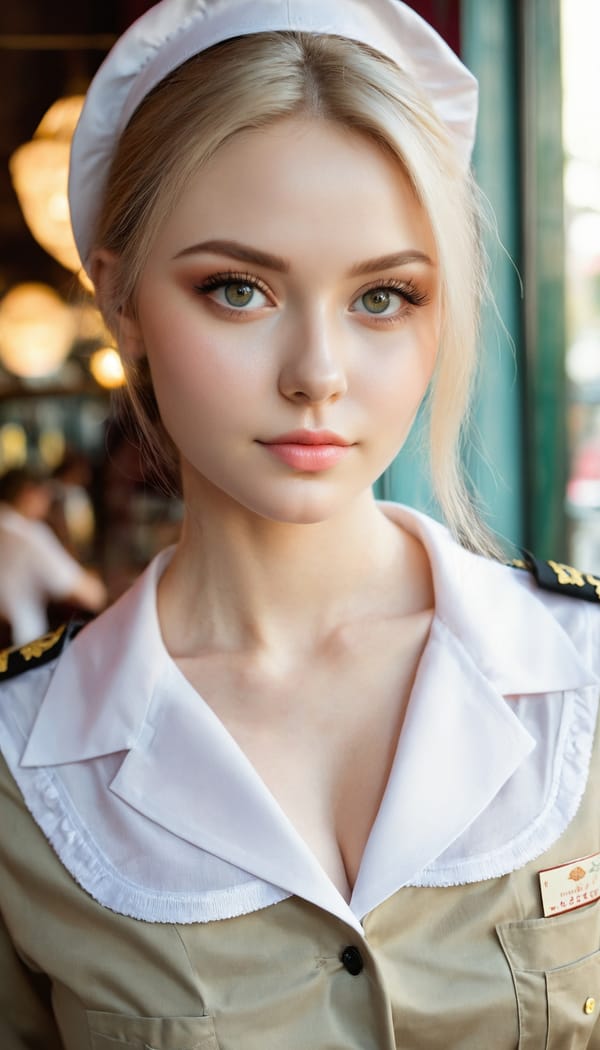 Tags: 21872187, SDXL
{"3": {"inputs": {"seed": 102366704716629, "steps": 64, "cfg": 6.95, "sampler_name": "dpmpp_2m", "scheduler": "karras", "denoise": 1.0, "model": ["27", 0], "positive": ["6", 0], "negative": ["7", 0], "latent_image": ["5", 0]}, "class_type": "KSampler"}, "4": {"inputs": {"ckpt_name": "juggernautxl.safetensors"}, "class_type": "CheckpointLoaderSimple"}, "5": {"inputs": {"width": 768, "height": 1344, "batch_size": 1}, "class_type": "EmptyLatentImage"}, "6": {"inputs": {"text": "27 year old girl, (ukrainian:1.06), (beautiful eyes:0.97), (detailed face:1.10), (idol:0.98), (pale skin:1.05), (cute:1.08), (slim:0.99), (blush:1.08), (temptress:1.00), (double eyelids:1.00), (seductive pose:1.09), (sexy lips:1.00), (eyelashes:1.00), (seductive facial expression:1.07), (in a seductive pose:0.98), (large perky breasts:0.99), (cleavage:0.96), (thigh gap:1.00), (a waitress in uniform:1.13) working at a restaurant, (detailed skin:1.05), (portra:1.05), (textured skin:1.03), (natural looking skin:1.04), (film:1.06), (RAW:1.07), (candid cinema:1.08), (soft lighting:1.06), (skin fuzz:1.08)", "clip": ["27", 1]}, "class_type": "CLIPTextEncode"}, "7": {"inputs": {"text": "(open mouth:1.14), (twisted:1.06), (watermark:1.06), (bad hands:1.14), (low resolution:1.14), (worst quality:1.08), (distorted:1.05)", "clip": ["27", 1]}, "class_type": "CLIPTextEncode"}, "8": {"inputs": {"samples": ["3", 0], "vae": ["4", 2]}, "class_type": "VAEDecode"}, "25": {"inputs": {"lora_name": "nudify_xl.safetensors", "strength_model": 0.19, "strength_clip": 0.04, "model": ["4", 0], "clip": ["4", 1]}, "class_type": "LoraLoader"}, "26": {"inputs": {"lora_name": "shirtlift_SDXL_v2.safetensors", "strength_model": 0.07, "strength_clip": 0.11, "model": ["25", 0], "clip": ["25", 1]}, "class_type": "LoraLoader"}, "27": {"inputs": {"lora_name": "PerfectEyesXL.safetensors", "strength_model": 0.11, "strength_clip": 0.07, "model": ["26", 0], "clip": ["26", 1]}, "class_type": "LoraLoader"}, "30": {"inputs": {"model_name": "4x_NMKD-Superscale-SP_178000_G.pth"}, "class_type": "UpscaleModelLoader"}, "31": {"inputs": {"upscale_model": ["30", 0], "image": ["8", 0]}, "class_type": "ImageUpscaleWithModel"}, "32": {"inputs": {"upscale_method": "lanczos", "scale_by": 0.5, "image": ["31", 0]}, "class_type": "ImageScaleBy"}, "33": {"inputs": {"pixels": ["32", 0], "vae": ["4", 2]}, "class_type": "VAEEncode"}, "34": {"inputs": {"seed": 102366704716629, "steps": 64, "cfg": 6.95, "sampler_name": "dpmpp_2m", "scheduler": "karras", "denoise": 0.3, "model": ["27", 0], "positive": ["6", 0], "negative": ["7", 0], "latent_image": ["33", 0]}, "class_type": "KSampler"}, "36": {"inputs": {"samples": ["34", 0], "vae": ["4", 2]}, "class_type": "VAEDecode"}, "39": {"inputs": {"filename_prefix": "comfyapi-1716427374572", "images": ["36", 0]}, "class_type": "SaveImage"}}