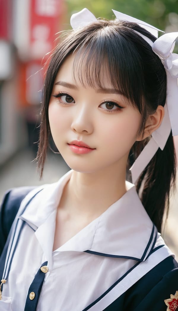 Tags: 21872187, SDXL
{"3": {"inputs": {"seed": 482106403236866, "steps": 32, "cfg": 6.52, "sampler_name": "dpmpp_2m", "scheduler": "karras", "denoise": 1.0, "model": ["27", 0], "positive": ["6", 0], "negative": ["7", 0], "latent_image": ["5", 0]}, "class_type": "KSampler"}, "4": {"inputs": {"ckpt_name": "juggernautxl.safetensors"}, "class_type": "CheckpointLoaderSimple"}, "5": {"inputs": {"width": 768, "height": 1344, "batch_size": 1}, "class_type": "EmptyLatentImage"}, "6": {"inputs": {"text": "19 year old girl, (chinese:1.04), (idol:1.12), (pale skin:1.02), (double eyelids:1.08), (seductive pose:1.09), (beautiful eyes:1.01), (seductive facial expression:1.00), (cute:1.14), (eyelashes:1.14), (slim:1.12), (detailed face:1.02), (sexy lips:1.12), (blush:1.11), (temptress:0.99), (in a seductive pose:1.10), (large perky breasts:1.11), (cleavage:1.10), (thigh gap:1.12), (school uniform:1.14), choker, busy street, (detailed skin:1.08), (natural looking skin:1.00), (soft lighting:1.06), (skin fuzz:1.04), (candid cinema:1.01), (portra:1.08), (RAW:1.06), (textured skin:1.07), (film:1.03)", "clip": ["27", 1]}, "class_type": "CLIPTextEncode"}, "7": {"inputs": {"text": "(open mouth:1.13), (worst quality:1.06), (twisted:1.13), (watermark:1.14), (bad hands:1.08), (low resolution:1.13), (distorted:1.07)", "clip": ["27", 1]}, "class_type": "CLIPTextEncode"}, "8": {"inputs": {"samples": ["3", 0], "vae": ["4", 2]}, "class_type": "VAEDecode"}, "25": {"inputs": {"lora_name": "nudify_xl.safetensors", "strength_model": 0.03, "strength_clip": 0.21, "model": ["4", 0], "clip": ["4", 1]}, "class_type": "LoraLoader"}, "26": {"inputs": {"lora_name": "shirtlift_SDXL_v2.safetensors", "strength_model": 0.02, "strength_clip": 0.15, "model": ["25", 0], "clip": ["25", 1]}, "class_type": "LoraLoader"}, "27": {"inputs": {"lora_name": "PerfectEyesXL.safetensors", "strength_model": 0.14, "strength_clip": 0.03, "model": ["26", 0], "clip": ["26", 1]}, "class_type": "LoraLoader"}, "30": {"inputs": {"model_name": "4x_NMKD-Superscale-SP_178000_G.pth"}, "class_type": "UpscaleModelLoader"}, "31": {"inputs": {"upscale_model": ["30", 0], "image": ["8", 0]}, "class_type": "ImageUpscaleWithModel"}, "32": {"inputs": {"upscale_method": "lanczos", "scale_by": 0.5, "image": ["31", 0]}, "class_type": "ImageScaleBy"}, "33": {"inputs": {"pixels": ["32", 0], "vae": ["4", 2]}, "class_type": "VAEEncode"}, "34": {"inputs": {"seed": 482106403236866, "steps": 32, "cfg": 6.52, "sampler_name": "dpmpp_2m", "scheduler": "karras", "denoise": 0.3, "model": ["27", 0], "positive": ["6", 0], "negative": ["7", 0], "latent_image": ["33", 0]}, "class_type": "KSampler"}, "36": {"inputs": {"samples": ["34", 0], "vae": ["4", 2]}, "class_type": "VAEDecode"}, "39": {"inputs": {"filename_prefix": "comfyapi-1716754155970", "images": ["36", 0]}, "class_type": "SaveImage"}}