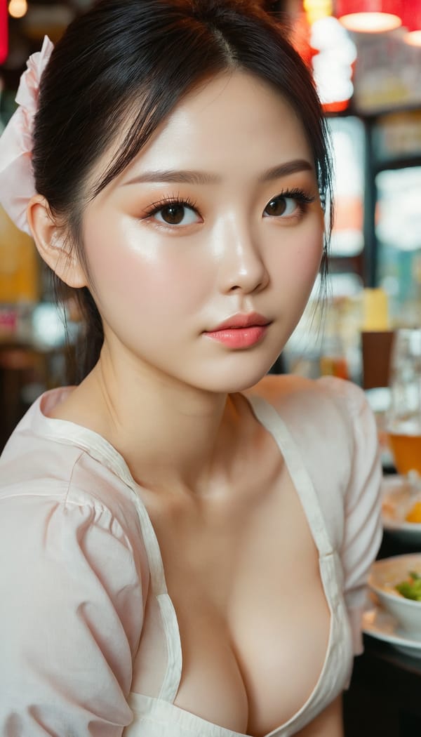 Tags: 21872187, SDXL
{"3": {"inputs": {"seed": 199024808475183, "steps": 32, "cfg": 6.04, "sampler_name": "dpmpp_2m", "scheduler": "karras", "denoise": 1.0, "model": ["27", 0], "positive": ["6", 0], "negative": ["7", 0], "latent_image": ["5", 0]}, "class_type": "KSampler"}, "4": {"inputs": {"ckpt_name": "juggernautxl.safetensors"}, "class_type": "CheckpointLoaderSimple"}, "5": {"inputs": {"width": 768, "height": 1344, "batch_size": 1}, "class_type": "EmptyLatentImage"}, "6": {"inputs": {"text": "28 year old girl, (taiwanese:0.97), (ukrainian:1.06), (detailed face:1.13), (beautiful eyes:0.95), (slim:0.97), (blush:0.97), (cute:1.14), (idol:1.06), (pale skin:0.99), (seductive pose:1.11), (seductive facial expression:0.95), (double eyelids:1.13), (eyelashes:1.01), (sexy lips:1.14), (temptress:1.01), (on all fours:1.04), (spreading ass cheeks:0.97), (from behind:0.99), (backboob:1.02), (a waitress in uniform:1.09) working at a restaurant, (RAW:1.04), (textured skin:1.02), (detailed skin:1.01), (film:1.09), (candid cinema:1.09), (soft lighting:1.08), (portra:1.06), (skin fuzz:1.07), (natural looking skin:1.07)", "clip": ["27", 1]}, "class_type": "CLIPTextEncode"}, "7": {"inputs": {"text": "(low resolution:1.14), (worst quality:1.11), (twisted:1.12), (open mouth:1.14), (distorted:1.05), (watermark:1.05), (bad hands:1.14)", "clip": ["27", 1]}, "class_type": "CLIPTextEncode"}, "8": {"inputs": {"samples": ["3", 0], "vae": ["4", 2]}, "class_type": "VAEDecode"}, "25": {"inputs": {"lora_name": "nudify_xl.safetensors", "strength_model": 0.15, "strength_clip": 0.16, "model": ["4", 0], "clip": ["4", 1]}, "class_type": "LoraLoader"}, "26": {"inputs": {"lora_name": "shirtlift_SDXL_v2.safetensors", "strength_model": 0.15, "strength_clip": 0.07, "model": ["25", 0], "clip": ["25", 1]}, "class_type": "LoraLoader"}, "27": {"inputs": {"lora_name": "PerfectEyesXL.safetensors", "strength_model": 0.18, "strength_clip": 0.0, "model": ["26", 0], "clip": ["26", 1]}, "class_type": "LoraLoader"}, "30": {"inputs": {"model_name": "4x_NMKD-Superscale-SP_178000_G.pth"}, "class_type": "UpscaleModelLoader"}, "31": {"inputs": {"upscale_model": ["30", 0], "image": ["8", 0]}, "class_type": "ImageUpscaleWithModel"}, "32": {"inputs": {"upscale_method": "lanczos", "scale_by": 0.5, "image": ["31", 0]}, "class_type": "ImageScaleBy"}, "33": {"inputs": {"pixels": ["32", 0], "vae": ["4", 2]}, "class_type": "VAEEncode"}, "34": {"inputs": {"seed": 199024808475183, "steps": 32, "cfg": 6.04, "sampler_name": "dpmpp_2m", "scheduler": "karras", "denoise": 0.3, "model": ["27", 0], "positive": ["6", 0], "negative": ["7", 0], "latent_image": ["33", 0]}, "class_type": "KSampler"}, "36": {"inputs": {"samples": ["34", 0], "vae": ["4", 2]}, "class_type": "VAEDecode"}, "39": {"inputs": {"filename_prefix": "comfyapi-1731284919180", "images": ["36", 0]}, "class_type": "SaveImage"}}