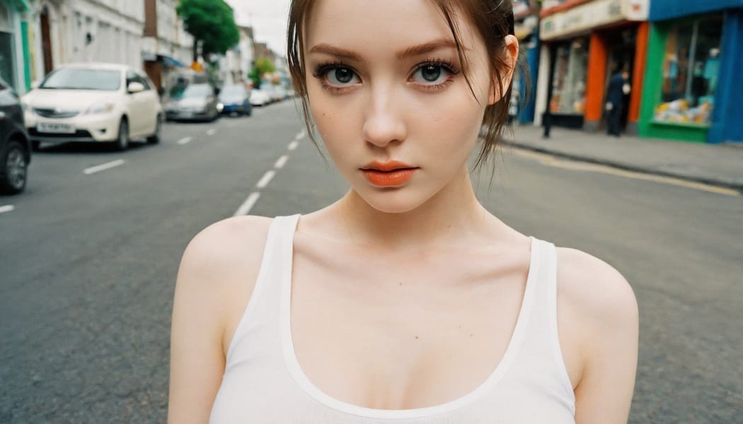 Tags: 21872187, SDXL
{"3": {"inputs": {"seed": 674538588160677, "steps": 32, "cfg": 6.34, "sampler_name": "dpmpp_2m", "scheduler": "karras", "denoise": 1.0, "model": ["27", 0], "positive": ["6", 0], "negative": ["7", 0], "latent_image": ["5", 0]}, "class_type": "KSampler"}, "4": {"inputs": {"ckpt_name": "helloworldxl.safetensors"}, "class_type": "CheckpointLoaderSimple"}, "5": {"inputs": {"width": 1344, "height": 768, "batch_size": 1}, "class_type": "EmptyLatentImage"}, "6": {"inputs": {"text": "20 year old girl, (irish:1.10), (beautiful eyes:1.11), (seductive facial expression:1.09), (seductive pose:0.95), (double eyelids:1.13), (cute:0.98), (temptress:1.01), (blush:0.96), (idol:1.12), (slim:1.12), (sexy lips:1.02), (detailed face:1.06), (eyelashes:1.08), (pale skin:1.12), (in a seductive pose:0.96), (large perky breasts:0.96), (cleavage:0.99), (thigh gap:1.01), (white tanktop:1.12), busy street, (textured skin:1.09), (detailed skin:1.09), (film:1.01), (portra:1.04), (RAW:1.04), (soft lighting:1.05), (natural looking skin:1.07), (candid cinema:1.06), (skin fuzz:1.08)", "clip": ["27", 1]}, "class_type": "CLIPTextEncode"}, "7": {"inputs": {"text": "(low resolution:1.05), (worst quality:1.08), (distorted:1.10), (bad hands:1.13), (twisted:1.07), (watermark:1.07), (open mouth:1.12)", "clip": ["27", 1]}, "class_type": "CLIPTextEncode"}, "8": {"inputs": {"samples": ["3", 0], "vae": ["4", 2]}, "class_type": "VAEDecode"}, "25": {"inputs": {"lora_name": "nudify_xl.safetensors", "strength_model": 0.36, "strength_clip": 0.38, "model": ["4", 0], "clip": ["4", 1]}, "class_type": "LoraLoader"}, "26": {"inputs": {"lora_name": "shirtlift_SDXL_v2.safetensors", "strength_model": 0.12, "strength_clip": 0.01, "model": ["25", 0], "clip": ["25", 1]}, "class_type": "LoraLoader"}, "27": {"inputs": {"lora_name": "PerfectEyesXL.safetensors", "strength_model": 0.19, "strength_clip": 0.19, "model": ["26", 0], "clip": ["26", 1]}, "class_type": "LoraLoader"}, "30": {"inputs": {"model_name": "4x_NMKD-Superscale-SP_178000_G.pth"}, "class_type": "UpscaleModelLoader"}, "31": {"inputs": {"upscale_model": ["30", 0], "image": ["8", 0]}, "class_type": "ImageUpscaleWithModel"}, "32": {"inputs": {"upscale_method": "lanczos", "scale_by": 0.5, "image": ["31", 0]}, "class_type": "ImageScaleBy"}, "33": {"inputs": {"pixels": ["32", 0], "vae": ["4", 2]}, "class_type": "VAEEncode"}, "34": {"inputs": {"seed": 674538588160677, "steps": 32, "cfg": 6.34, "sampler_name": "dpmpp_2m", "scheduler": "karras", "denoise": 0.3, "model": ["27", 0], "positive": ["6", 0], "negative": ["7", 0], "latent_image": ["33", 0]}, "class_type": "KSampler"}, "36": {"inputs": {"samples": ["34", 0], "vae": ["4", 2]}, "class_type": "VAEDecode"}, "39": {"inputs": {"filename_prefix": "comfyapi-1716270328685", "images": ["36", 0]}, "class_type": "SaveImage"}}