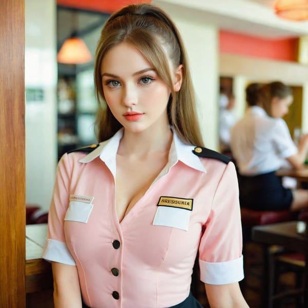 Tags: 21872187, SDXL
{"3": {"inputs": {"seed": 244865618684254, "steps": 32, "cfg": 7.33, "sampler_name": "dpmpp_2m", "scheduler": "karras", "denoise": 1.0, "model": ["27", 0], "positive": ["6", 0], "negative": ["7", 0], "latent_image": ["5", 0]}, "class_type": "KSampler"}, "4": {"inputs": {"ckpt_name": "leosamsHelloworldSDXL_helloworldSDXL32DPO.safetensors"}, "class_type": "CheckpointLoaderSimple"}, "5": {"inputs": {"width": 1024, "height": 1024, "batch_size": 1}, "class_type": "EmptyLatentImage"}, "6": {"inputs": {"text": "23 year old girl, (ukrainian:1.04), (beautiful eyes:0.97), (pale skin:0.97), (seductive pose:0.95), (detailed face:1.04), (double eyelids:1.06), (eyelashes:1.09), (temptress:1.02), (seductive facial expression:0.97), (sexy lips:1.01), (idol:0.97), (slim:1.10), (cute:1.06), (blush:1.14), (in a seductive pose:1.10), (large perky breasts:1.07), (cleavage:1.12), (thigh gap:1.14), (a waitress in uniform:1.11) working at a restaurant, (textured skin:1.03), (detailed skin:1.02), (portra:1.06), (natural looking skin:1.00), (soft lighting:1.00), (RAW:1.05), (skin fuzz:1.08), (candid cinema:1.00), (film:1.02)", "clip": ["27", 1]}, "class_type": "CLIPTextEncode"}, "7": {"inputs": {"text": "(bad hands:1.12), (open mouth:1.07), (worst quality:1.06), (twisted:1.05), (distorted:1.07), (watermark:1.07), (low resolution:1.06)", "clip": ["27", 1]}, "class_type": "CLIPTextEncode"}, "8": {"inputs": {"samples": ["3", 0], "vae": ["4", 2]}, "class_type": "VAEDecode"}, "25": {"inputs": {"lora_name": "nudify_xl.safetensors", "strength_model": 0.07, "strength_clip": 0.24, "model": ["4", 0], "clip": ["4", 1]}, "class_type": "LoraLoader"}, "26": {"inputs": {"lora_name": "shirtlift_SDXL_v2.safetensors", "strength_model": 0.01, "strength_clip": 0.18, "model": ["25", 0], "clip": ["25", 1]}, "class_type": "LoraLoader"}, "27": {"inputs": {"lora_name": "PerfectEyesXL.safetensors", "strength_model": 0.05, "strength_clip": 0.02, "model": ["26", 0], "clip": ["26", 1]}, "class_type": "LoraLoader"}, "30": {"inputs": {"model_name": "4x_NMKD-Superscale-SP_178000_G.pth"}, "class_type": "UpscaleModelLoader"}, "31": {"inputs": {"upscale_model": ["30", 0], "image": ["8", 0]}, "class_type": "ImageUpscaleWithModel"}, "32": {"inputs": {"upscale_method": "lanczos", "scale_by": 0.5, "image": ["31", 0]}, "class_type": "ImageScaleBy"}, "33": {"inputs": {"pixels": ["32", 0], "vae": ["4", 2]}, "class_type": "VAEEncode"}, "34": {"inputs": {"seed": 244865618684254, "steps": 32, "cfg": 7.33, "sampler_name": "dpmpp_2m", "scheduler": "karras", "denoise": 0.3, "model": ["27", 0], "positive": ["6", 0], "negative": ["7", 0], "latent_image": ["33", 0]}, "class_type": "KSampler"}, "36": {"inputs": {"samples": ["34", 0], "vae": ["4", 2]}, "class_type": "VAEDecode"}, "39": {"inputs": {"filename_prefix": "comfyapi-1707446865268", "images": ["36", 0]}, "class_type": "SaveImage"}}