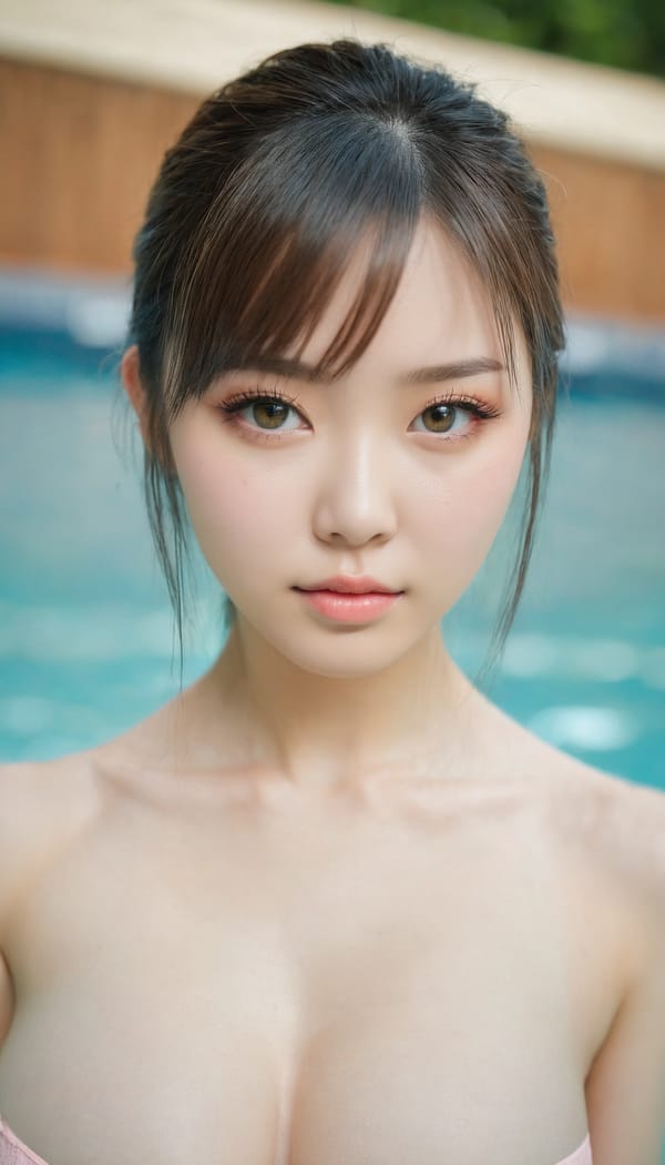 Tags: 21872187, SDXL
{"3": {"inputs": {"seed": 385386157704279, "steps": 64, "cfg": 5.09, "sampler_name": "dpmpp_2m", "scheduler": "karras", "denoise": 1.0, "model": ["27", 0], "positive": ["6", 0], "negative": ["7", 0], "latent_image": ["5", 0]}, "class_type": "KSampler"}, "4": {"inputs": {"ckpt_name": "juggernautxl.safetensors"}, "class_type": "CheckpointLoaderSimple"}, "5": {"inputs": {"width": 768, "height": 1344, "batch_size": 1}, "class_type": "EmptyLatentImage"}, "6": {"inputs": {"text": "21 year old girl, (japanese:1.10), (ukrainian:1.05), (beautiful eyes:1.08), (seductive facial expression:1.04), (slim:1.11), (sexy lips:1.07), (double eyelids:1.13), (temptress:1.04), (seductive pose:1.07), (idol:1.04), (detailed face:1.13), (blush:1.08), (cute:1.04), (pale skin:1.00), (eyelashes:1.11), (in a seductive pose:1.03), (large perky breasts:1.11), (cleavage:0.98), (thigh gap:1.05), (in a swimsuit:1.03) at a pool, (portra:1.07), (RAW:1.07), (textured skin:1.04), (candid cinema:1.03), (detailed skin:1.09), (natural looking skin:1.09), (film:1.08), (skin fuzz:1.01), (soft lighting:1.05)", "clip": ["27", 1]}, "class_type": "CLIPTextEncode"}, "7": {"inputs": {"text": "(twisted:1.11), (watermark:1.09), (distorted:1.06), (open mouth:1.12), (bad hands:1.13), (low resolution:1.13), (worst quality:1.14)", "clip": ["27", 1]}, "class_type": "CLIPTextEncode"}, "8": {"inputs": {"samples": ["3", 0], "vae": ["4", 2]}, "class_type": "VAEDecode"}, "25": {"inputs": {"lora_name": "nudify_xl.safetensors", "strength_model": 0.04, "strength_clip": 0.17, "model": ["4", 0], "clip": ["4", 1]}, "class_type": "LoraLoader"}, "26": {"inputs": {"lora_name": "shirtlift_SDXL_v2.safetensors", "strength_model": 0.17, "strength_clip": 0.17, "model": ["25", 0], "clip": ["25", 1]}, "class_type": "LoraLoader"}, "27": {"inputs": {"lora_name": "PerfectEyesXL.safetensors", "strength_model": 0.18, "strength_clip": 0.1, "model": ["26", 0], "clip": ["26", 1]}, "class_type": "LoraLoader"}, "30": {"inputs": {"model_name": "4x_NMKD-Superscale-SP_178000_G.pth"}, "class_type": "UpscaleModelLoader"}, "31": {"inputs": {"upscale_model": ["30", 0], "image": ["8", 0]}, "class_type": "ImageUpscaleWithModel"}, "32": {"inputs": {"upscale_method": "lanczos", "scale_by": 0.5, "image": ["31", 0]}, "class_type": "ImageScaleBy"}, "33": {"inputs": {"pixels": ["32", 0], "vae": ["4", 2]}, "class_type": "VAEEncode"}, "34": {"inputs": {"seed": 385386157704279, "steps": 64, "cfg": 5.09, "sampler_name": "dpmpp_2m", "scheduler": "karras", "denoise": 0.3, "model": ["27", 0], "positive": ["6", 0], "negative": ["7", 0], "latent_image": ["33", 0]}, "class_type": "KSampler"}, "36": {"inputs": {"samples": ["34", 0], "vae": ["4", 2]}, "class_type": "VAEDecode"}, "39": {"inputs": {"filename_prefix": "comfyapi-1714939640906", "images": ["36", 0]}, "class_type": "SaveImage"}}