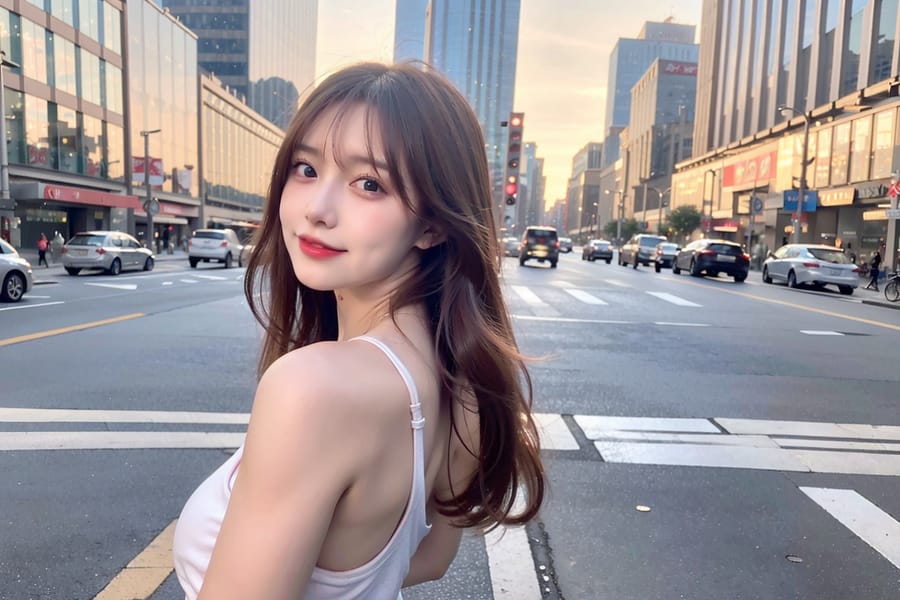 Tags: 21872187
<lora:mix4:0.59>, <lora:JapaneseDollLikeness_v15:0.64>, <lora:koreanDollLikeness:0.32>, <lora:YaeMiko_Test:0.41>, (russian:0.90), (ukrainian:1.08), (white tank top:0.90), (large breasts:0.99), busy street in urban city, (perky ass:0.95), (exposed ass:1.20), (looking back:1.05), <lora:Addams:0.23>, extremely detailed face, cute, (photorealistic:1.09), sexy lips, seductive smile, double eyelids, eyelashes, RAW, (thigh gap:1.11), blush, delicate and beautiful girl, (stunningly attractive:1.04), (dramatic:1.15)
Negative prompt: sketches, paintings, ugly, (low quality:2.06), (worst quality:2.05)
Steps: 32, Sampler: DPM++ 2M Karras, CFG scale: 6.55, Seed: 797456495, Size: 768x512, Model hash: fc2511737a, Model: chilloutmix_NiPrunedFp32Fix, Seed resize from: -1x-1, Denoising strength: 0.45, Version: v1.2.1, Hires upscale: 2.0, Hires steps: 16, Hires upscaler: ESRGAN_4x