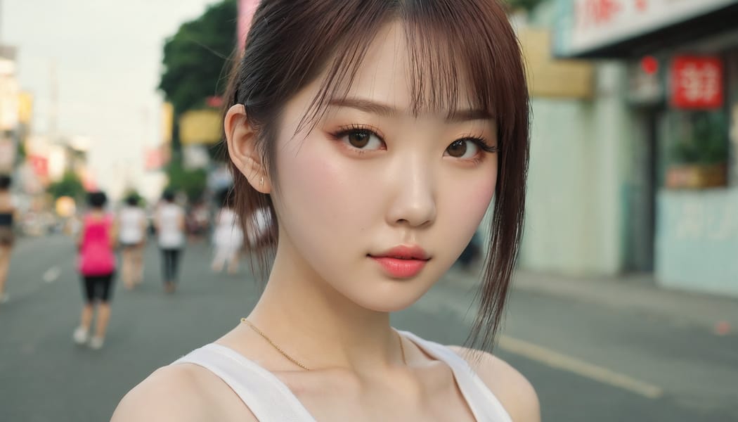 Tags: 21872187, SDXL
{"3": {"inputs": {"seed": 242963139414276, "steps": 32, "cfg": 5.58, "sampler_name": "dpmpp_2m", "scheduler": "karras", "denoise": 1.0, "model": ["27", 0], "positive": ["6", 0], "negative": ["7", 0], "latent_image": ["5", 0]}, "class_type": "KSampler"}, "4": {"inputs": {"ckpt_name": "juggernautxl.safetensors"}, "class_type": "CheckpointLoaderSimple"}, "5": {"inputs": {"width": 1344, "height": 768, "batch_size": 1}, "class_type": "EmptyLatentImage"}, "6": {"inputs": {"text": "19 year old girl, (chinese:1.12), (ukrainian:1.03), (japanese:0.99), (korean:1.12), (blush:0.99), (idol:1.10), (eyelashes:0.98), (beautiful eyes:1.10), (double eyelids:0.96), (pale skin:1.10), (sexy lips:1.13), (cute:1.14), (temptress:1.13), (slim:1.05), (seductive pose:1.00), (detailed face:1.05), (perky ass:0.97), (exposed ass:1.14), (looking back:1.01), (sexy ass:1.14), (thigh gap:1.00), (white tanktop:1.04), busy street, (candid cinema:1.06), (skin fuzz:1.02), (detailed skin:1.07), (textured skin:1.04), (natural looking skin:1.02), (RAW:1.03), (portra:1.02), (film:1.02), (soft lighting:1.07)", "clip": ["27", 1]}, "class_type": "CLIPTextEncode"}, "7": {"inputs": {"text": "(twisted:1.08), (bad hands:1.10), (watermark:1.06), (worst quality:1.10), (distorted:1.14), (low resolution:1.14), (open mouth:1.12)", "clip": ["27", 1]}, "class_type": "CLIPTextEncode"}, "8": {"inputs": {"samples": ["3", 0], "vae": ["4", 2]}, "class_type": "VAEDecode"}, "25": {"inputs": {"lora_name": "nudify_xl.safetensors", "strength_model": 0.11, "strength_clip": 0.15, "model": ["4", 0], "clip": ["4", 1]}, "class_type": "LoraLoader"}, "26": {"inputs": {"lora_name": "shirtlift_SDXL_v2.safetensors", "strength_model": 0.09, "strength_clip": 0.14, "model": ["25", 0], "clip": ["25", 1]}, "class_type": "LoraLoader"}, "27": {"inputs": {"lora_name": "PerfectEyesXL.safetensors", "strength_model": 0.15, "strength_clip": 0.0, "model": ["26", 0], "clip": ["26", 1]}, "class_type": "LoraLoader"}, "30": {"inputs": {"model_name": "4x_NMKD-Superscale-SP_178000_G.pth"}, "class_type": "UpscaleModelLoader"}, "31": {"inputs": {"upscale_model": ["30", 0], "image": ["8", 0]}, "class_type": "ImageUpscaleWithModel"}, "32": {"inputs": {"upscale_method": "lanczos", "scale_by": 0.5, "image": ["31", 0]}, "class_type": "ImageScaleBy"}, "33": {"inputs": {"pixels": ["32", 0], "vae": ["4", 2]}, "class_type": "VAEEncode"}, "34": {"inputs": {"seed": 242963139414276, "steps": 32, "cfg": 5.58, "sampler_name": "dpmpp_2m", "scheduler": "karras", "denoise": 0.3, "model": ["27", 0], "positive": ["6", 0], "negative": ["7", 0], "latent_image": ["33", 0]}, "class_type": "KSampler"}, "36": {"inputs": {"samples": ["34", 0], "vae": ["4", 2]}, "class_type": "VAEDecode"}, "39": {"inputs": {"filename_prefix": "comfyapi-1714526925030", "images": ["36", 0]}, "class_type": "SaveImage"}}