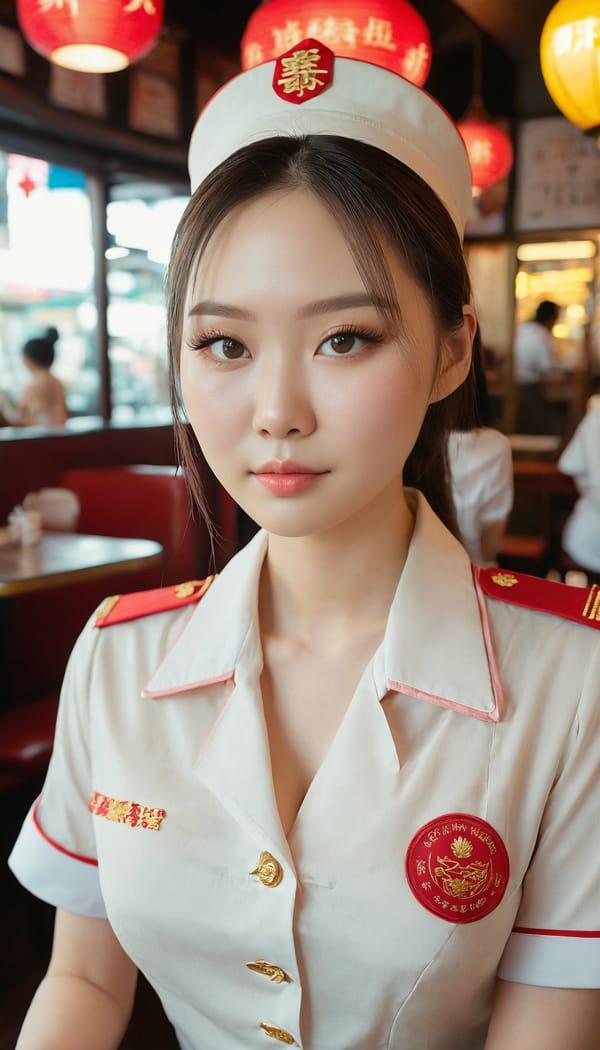 Tags: 21872187, SDXL
{"3": {"inputs": {"seed": 206872087044426, "steps": 64, "cfg": 5.99, "sampler_name": "dpmpp_2m", "scheduler": "karras", "denoise": 1.0, "model": ["27", 0], "positive": ["6", 0], "negative": ["7", 0], "latent_image": ["5", 0]}, "class_type": "KSampler"}, "4": {"inputs": {"ckpt_name": "juggernautxl.safetensors"}, "class_type": "CheckpointLoaderSimple"}, "5": {"inputs": {"width": 768, "height": 1344, "batch_size": 1}, "class_type": "EmptyLatentImage"}, "6": {"inputs": {"text": "26 year old girl, (chinese:1.10), (russian:1.09), (blush:1.03), (cute:1.14), (detailed face:1.07), (double eyelids:1.06), (pale skin:1.13), (seductive pose:0.97), (seductive facial expression:0.95), (beautiful eyes:1.05), (eyelashes:1.14), (idol:1.12), (sexy lips:0.95), (slim:1.01), (on all fours:1.09), (spreading ass cheeks:1.07), (from behind:1.00), (backboob:1.07), (a waitress in uniform:1.08) working at a restaurant, (skin fuzz:1.09), (candid cinema:1.00), (detailed skin:1.03), (film:1.02), (textured skin:1.05), (portra:1.06), (soft lighting:1.05), (RAW:1.09), (natural looking skin:1.06)", "clip": ["27", 1]}, "class_type": "CLIPTextEncode"}, "7": {"inputs": {"text": "(twisted:1.13), (low resolution:1.08), (distorted:1.06), (worst quality:1.08), (open mouth:1.07), (bad hands:1.10), (watermark:1.13)", "clip": ["27", 1]}, "class_type": "CLIPTextEncode"}, "8": {"inputs": {"samples": ["3", 0], "vae": ["4", 2]}, "class_type": "VAEDecode"}, "25": {"inputs": {"lora_name": "nudify_xl.safetensors", "strength_model": 0.38, "strength_clip": 0.23, "model": ["4", 0], "clip": ["4", 1]}, "class_type": "LoraLoader"}, "26": {"inputs": {"lora_name": "shirtlift_SDXL_v2.safetensors", "strength_model": 0.03, "strength_clip": 0.17, "model": ["25", 0], "clip": ["25", 1]}, "class_type": "LoraLoader"}, "27": {"inputs": {"lora_name": "PerfectEyesXL.safetensors", "strength_model": 0.1, "strength_clip": 0.01, "model": ["26", 0], "clip": ["26", 1]}, "class_type": "LoraLoader"}, "30": {"inputs": {"model_name": "4x_NMKD-Superscale-SP_178000_G.pth"}, "class_type": "UpscaleModelLoader"}, "31": {"inputs": {"upscale_model": ["30", 0], "image": ["8", 0]}, "class_type": "ImageUpscaleWithModel"}, "32": {"inputs": {"upscale_method": "lanczos", "scale_by": 0.5, "image": ["31", 0]}, "class_type": "ImageScaleBy"}, "33": {"inputs": {"pixels": ["32", 0], "vae": ["4", 2]}, "class_type": "VAEEncode"}, "34": {"inputs": {"seed": 206872087044426, "steps": 64, "cfg": 5.99, "sampler_name": "dpmpp_2m", "scheduler": "karras", "denoise": 0.3, "model": ["27", 0], "positive": ["6", 0], "negative": ["7", 0], "latent_image": ["33", 0]}, "class_type": "KSampler"}, "36": {"inputs": {"samples": ["34", 0], "vae": ["4", 2]}, "class_type": "VAEDecode"}, "39": {"inputs": {"filename_prefix": "comfyapi-1716552849883", "images": ["36", 0]}, "class_type": "SaveImage"}}