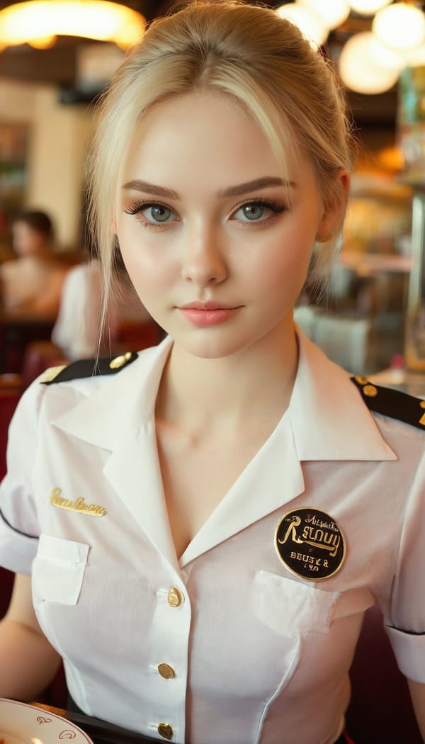 Tags: 21872187, SDXL
{"3": {"inputs": {"seed": 753374045788629, "steps": 32, "cfg": 5.61, "sampler_name": "dpmpp_2m", "scheduler": "karras", "denoise": 1.0, "model": ["27", 0], "positive": ["6", 0], "negative": ["7", 0], "latent_image": ["5", 0]}, "class_type": "KSampler"}, "4": {"inputs": {"ckpt_name": "juggernautxl.safetensors"}, "class_type": "CheckpointLoaderSimple"}, "5": {"inputs": {"width": 768, "height": 1344, "batch_size": 1}, "class_type": "EmptyLatentImage"}, "6": {"inputs": {"text": "19 year old girl, (russian:1.10), (eyelashes:1.03), (temptress:0.96), (seductive pose:1.13), (pale skin:0.97), (detailed face:1.13), (slim:1.06), (seductive facial expression:1.13), (beautiful eyes:0.96), (blush:1.01), (sexy lips:0.95), (idol:1.12), (cute:1.07), (in a seductive pose:1.09), (large perky breasts:0.99), (cleavage:1.00), (thigh gap:0.96), (a waitress in uniform:1.06) working at a restaurant, (skin fuzz:1.07), (textured skin:1.09), (soft lighting:1.03), (film:1.01), (portra:1.07), (RAW:1.04), (detailed skin:1.04), (natural looking skin:1.03), (candid cinema:1.01)", "clip": ["27", 1]}, "class_type": "CLIPTextEncode"}, "7": {"inputs": {"text": "(open mouth:1.12), (low resolution:1.09), (twisted:1.13), (worst quality:1.06), (distorted:1.11), (watermark:1.05), (bad hands:1.07)", "clip": ["27", 1]}, "class_type": "CLIPTextEncode"}, "8": {"inputs": {"samples": ["3", 0], "vae": ["4", 2]}, "class_type": "VAEDecode"}, "25": {"inputs": {"lora_name": "nudify_xl.safetensors", "strength_model": 0.22, "strength_clip": 0.39, "model": ["4", 0], "clip": ["4", 1]}, "class_type": "LoraLoader"}, "26": {"inputs": {"lora_name": "shirtlift_SDXL_v2.safetensors", "strength_model": 0.15, "strength_clip": 0.19, "model": ["25", 0], "clip": ["25", 1]}, "class_type": "LoraLoader"}, "27": {"inputs": {"lora_name": "PerfectEyesXL.safetensors", "strength_model": 0.14, "strength_clip": 0.11, "model": ["26", 0], "clip": ["26", 1]}, "class_type": "LoraLoader"}, "30": {"inputs": {"model_name": "4x_NMKD-Superscale-SP_178000_G.pth"}, "class_type": "UpscaleModelLoader"}, "31": {"inputs": {"upscale_model": ["30", 0], "image": ["8", 0]}, "class_type": "ImageUpscaleWithModel"}, "32": {"inputs": {"upscale_method": "lanczos", "scale_by": 0.5, "image": ["31", 0]}, "class_type": "ImageScaleBy"}, "33": {"inputs": {"pixels": ["32", 0], "vae": ["4", 2]}, "class_type": "VAEEncode"}, "34": {"inputs": {"seed": 753374045788629, "steps": 32, "cfg": 5.61, "sampler_name": "dpmpp_2m", "scheduler": "karras", "denoise": 0.3, "model": ["27", 0], "positive": ["6", 0], "negative": ["7", 0], "latent_image": ["33", 0]}, "class_type": "KSampler"}, "36": {"inputs": {"samples": ["34", 0], "vae": ["4", 2]}, "class_type": "VAEDecode"}, "39": {"inputs": {"filename_prefix": "comfyapi-1714960995001", "images": ["36", 0]}, "class_type": "SaveImage"}}