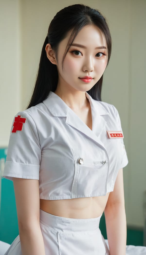 Tags: 21872187, SDXL
{"3": {"inputs": {"seed": 710587940637299, "steps": 64, "cfg": 6.91, "sampler_name": "dpmpp_2m", "scheduler": "karras", "denoise": 1.0, "model": ["27", 0], "positive": ["6", 0], "negative": ["7", 0], "latent_image": ["5", 0]}, "class_type": "KSampler"}, "4": {"inputs": {"ckpt_name": "juggernautxl.safetensors"}, "class_type": "CheckpointLoaderSimple"}, "5": {"inputs": {"width": 768, "height": 1344, "batch_size": 1}, "class_type": "EmptyLatentImage"}, "6": {"inputs": {"text": "20 year old girl, (chinese:1.13), (blush:0.97), (eyelashes:0.95), (idol:1.12), (beautiful eyes:1.12), (double eyelids:0.96), (pale skin:1.11), (sexy lips:1.05), (seductive facial expression:0.95), (seductive pose:1.10), (temptress:0.98), (slim:0.95), (cute:0.95), (detailed face:0.98), (on all fours:0.97), (spreading ass cheeks:1.00), (from behind:1.12), (backboob:1.10), (nurse in uniform:1.14) working in a hospital ward, (detailed skin:1.07), (film:1.08), (RAW:1.02), (candid cinema:1.01), (skin fuzz:1.09), (textured skin:1.02), (natural looking skin:1.03), (soft lighting:1.01), (portra:1.04)", "clip": ["27", 1]}, "class_type": "CLIPTextEncode"}, "7": {"inputs": {"text": "(distorted:1.10), (open mouth:1.12), (bad hands:1.06), (twisted:1.05), (watermark:1.11), (low resolution:1.05), (worst quality:1.12)", "clip": ["27", 1]}, "class_type": "CLIPTextEncode"}, "8": {"inputs": {"samples": ["3", 0], "vae": ["4", 2]}, "class_type": "VAEDecode"}, "25": {"inputs": {"lora_name": "nudify_xl.safetensors", "strength_model": 0.29, "strength_clip": 0.37, "model": ["4", 0], "clip": ["4", 1]}, "class_type": "LoraLoader"}, "26": {"inputs": {"lora_name": "shirtlift_SDXL_v2.safetensors", "strength_model": 0.18, "strength_clip": 0.04, "model": ["25", 0], "clip": ["25", 1]}, "class_type": "LoraLoader"}, "27": {"inputs": {"lora_name": "PerfectEyesXL.safetensors", "strength_model": 0.01, "strength_clip": 0.07, "model": ["26", 0], "clip": ["26", 1]}, "class_type": "LoraLoader"}, "30": {"inputs": {"model_name": "4x_NMKD-Superscale-SP_178000_G.pth"}, "class_type": "UpscaleModelLoader"}, "31": {"inputs": {"upscale_model": ["30", 0], "image": ["8", 0]}, "class_type": "ImageUpscaleWithModel"}, "32": {"inputs": {"upscale_method": "lanczos", "scale_by": 0.5, "image": ["31", 0]}, "class_type": "ImageScaleBy"}, "33": {"inputs": {"pixels": ["32", 0], "vae": ["4", 2]}, "class_type": "VAEEncode"}, "34": {"inputs": {"seed": 710587940637299, "steps": 64, "cfg": 6.91, "sampler_name": "dpmpp_2m", "scheduler": "karras", "denoise": 0.3, "model": ["27", 0], "positive": ["6", 0], "negative": ["7", 0], "latent_image": ["33", 0]}, "class_type": "KSampler"}, "36": {"inputs": {"samples": ["34", 0], "vae": ["4", 2]}, "class_type": "VAEDecode"}, "39": {"inputs": {"filename_prefix": "comfyapi-1731398461727", "images": ["36", 0]}, "class_type": "SaveImage"}}