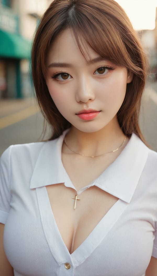 Tags: 21872187, SDXL
{"3": {"inputs": {"seed": 145057448630502, "steps": 64, "cfg": 5.38, "sampler_name": "dpmpp_2m", "scheduler": "karras", "denoise": 1.0, "model": ["27", 0], "positive": ["6", 0], "negative": ["7", 0], "latent_image": ["5", 0]}, "class_type": "KSampler"}, "4": {"inputs": {"ckpt_name": "juggernautxl.safetensors"}, "class_type": "CheckpointLoaderSimple"}, "5": {"inputs": {"width": 768, "height": 1344, "batch_size": 1}, "class_type": "EmptyLatentImage"}, "6": {"inputs": {"text": "27 year old girl, (eyelashes:0.96), (double eyelids:1.06), (sexy lips:1.07), (slim:1.00), (blush:1.06), (detailed face:1.10), (beautiful eyes:0.98), (seductive pose:1.13), (idol:1.09), (seductive facial expression:0.96), (temptress:1.08), (pale skin:1.04), (in a seductive pose:0.96), (large perky breasts:1.11), (cleavage:1.08), (thigh gap:0.95), (school uniform:1.02), choker, busy street, (textured skin:1.03), (film:1.05), (portra:1.08), (detailed skin:1.02), (RAW:1.01), (natural looking skin:1.01), (soft lighting:1.01), (candid cinema:1.03), (skin fuzz:1.06)", "clip": ["27", 1]}, "class_type": "CLIPTextEncode"}, "7": {"inputs": {"text": "(open mouth:1.08), (watermark:1.07), (low resolution:1.07), (twisted:1.13), (distorted:1.12), (bad hands:1.13), (worst quality:1.05)", "clip": ["27", 1]}, "class_type": "CLIPTextEncode"}, "8": {"inputs": {"samples": ["3", 0], "vae": ["4", 2]}, "class_type": "VAEDecode"}, "25": {"inputs": {"lora_name": "nudify_xl.safetensors", "strength_model": 0.39, "strength_clip": 0.04, "model": ["4", 0], "clip": ["4", 1]}, "class_type": "LoraLoader"}, "26": {"inputs": {"lora_name": "shirtlift_SDXL_v2.safetensors", "strength_model": 0.04, "strength_clip": 0.08, "model": ["25", 0], "clip": ["25", 1]}, "class_type": "LoraLoader"}, "27": {"inputs": {"lora_name": "PerfectEyesXL.safetensors", "strength_model": 0.18, "strength_clip": 0.09, "model": ["26", 0], "clip": ["26", 1]}, "class_type": "LoraLoader"}, "30": {"inputs": {"model_name": "4x_NMKD-Superscale-SP_178000_G.pth"}, "class_type": "UpscaleModelLoader"}, "31": {"inputs": {"upscale_model": ["30", 0], "image": ["8", 0]}, "class_type": "ImageUpscaleWithModel"}, "32": {"inputs": {"upscale_method": "lanczos", "scale_by": 0.5, "image": ["31", 0]}, "class_type": "ImageScaleBy"}, "33": {"inputs": {"pixels": ["32", 0], "vae": ["4", 2]}, "class_type": "VAEEncode"}, "34": {"inputs": {"seed": 145057448630502, "steps": 64, "cfg": 5.38, "sampler_name": "dpmpp_2m", "scheduler": "karras", "denoise": 0.3, "model": ["27", 0], "positive": ["6", 0], "negative": ["7", 0], "latent_image": ["33", 0]}, "class_type": "KSampler"}, "36": {"inputs": {"samples": ["34", 0], "vae": ["4", 2]}, "class_type": "VAEDecode"}, "39": {"inputs": {"filename_prefix": "comfyapi-1726732984427", "images": ["36", 0]}, "class_type": "SaveImage"}}