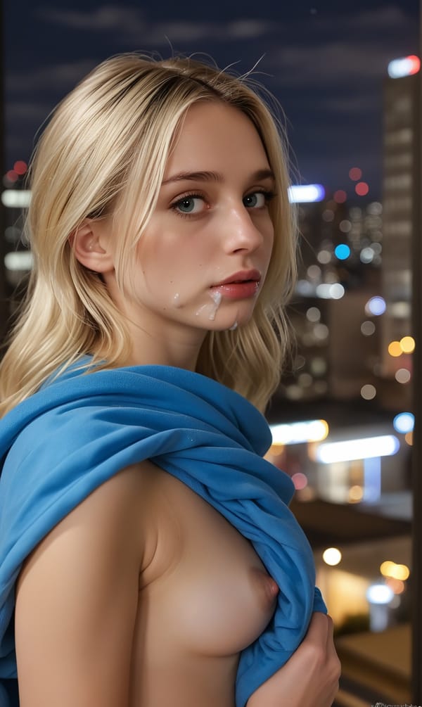 Tags: undefined
highly detailed, NSFW, masterpiece, ultrarealistic, photo of a beautiful 18 year old blonde girl with thick white cum,  24 mm, f 1.8, bokeh, night time, detached flash, nighttime cityscape out the window, small perky breasts, she has a warm cozy blue blanket over her shoulder, cum lips, <lora:NsfwPovAllInOneLoraSdxl:0.6>
Negative prompt: (text:1.5), logo, watermark, tattoo, signature
Steps: 30, Sampler: Euler a, CFG scale: 2, Seed: 961204993, Size: 768x1280, Model hash: c8df560d29, Model: juggernautXL_v9Rdphoto2Lightning, Denoising strength: 0.3, Hires upscale: 1.35, Hires steps: 4, Hires upscaler: R-ESRGAN 4x+, Lora hashes: "NsfwPovAllInOneLoraSdxl: 0b499106416e", Version: v1.8.0
