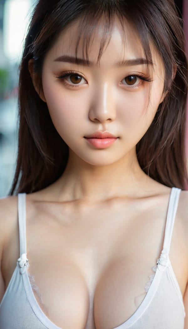 Tags: 21872187, SDXL
{"3": {"inputs": {"seed": 312435123805677, "steps": 32, "cfg": 7.41, "sampler_name": "dpmpp_2m", "scheduler": "karras", "denoise": 1.0, "model": ["27", 0], "positive": ["6", 0], "negative": ["7", 0], "latent_image": ["5", 0]}, "class_type": "KSampler"}, "4": {"inputs": {"ckpt_name": "juggernautxl.safetensors"}, "class_type": "CheckpointLoaderSimple"}, "5": {"inputs": {"width": 768, "height": 1344, "batch_size": 1}, "class_type": "EmptyLatentImage"}, "6": {"inputs": {"text": "19 year old girl, (chinese:0.98), (korean:0.98), (detailed face:1.02), (sexy lips:1.11), (cute:1.05), (seductive pose:1.02), (seductive facial expression:1.12), (slim:1.01), (double eyelids:1.02), (beautiful eyes:1.01), (pale skin:0.95), (eyelashes:1.14), (temptress:1.00), (blush:0.98), (idol:1.06), (in a seductive pose:1.10), (large perky breasts:1.14), (cleavage:1.10), (thigh gap:1.05), (white tanktop:1.08), busy street, (RAW:1.01), (film:1.02), (soft lighting:1.07), (skin fuzz:1.02), (textured skin:1.08), (portra:1.06), (candid cinema:1.07), (detailed skin:1.03), (natural looking skin:1.07)", "clip": ["27", 1]}, "class_type": "CLIPTextEncode"}, "7": {"inputs": {"text": "(twisted:1.14), (open mouth:1.07), (worst quality:1.06), (distorted:1.07), (low resolution:1.11), (bad hands:1.06), (watermark:1.09)", "clip": ["27", 1]}, "class_type": "CLIPTextEncode"}, "8": {"inputs": {"samples": ["3", 0], "vae": ["4", 2]}, "class_type": "VAEDecode"}, "25": {"inputs": {"lora_name": "nudify_xl.safetensors", "strength_model": 0.35, "strength_clip": 0.02, "model": ["4", 0], "clip": ["4", 1]}, "class_type": "LoraLoader"}, "26": {"inputs": {"lora_name": "shirtlift_SDXL_v2.safetensors", "strength_model": 0.02, "strength_clip": 0.1, "model": ["25", 0], "clip": ["25", 1]}, "class_type": "LoraLoader"}, "27": {"inputs": {"lora_name": "PerfectEyesXL.safetensors", "strength_model": 0.15, "strength_clip": 0.19, "model": ["26", 0], "clip": ["26", 1]}, "class_type": "LoraLoader"}, "30": {"inputs": {"model_name": "4x_NMKD-Superscale-SP_178000_G.pth"}, "class_type": "UpscaleModelLoader"}, "31": {"inputs": {"upscale_model": ["30", 0], "image": ["8", 0]}, "class_type": "ImageUpscaleWithModel"}, "32": {"inputs": {"upscale_method": "lanczos", "scale_by": 0.5, "image": ["31", 0]}, "class_type": "ImageScaleBy"}, "33": {"inputs": {"pixels": ["32", 0], "vae": ["4", 2]}, "class_type": "VAEEncode"}, "34": {"inputs": {"seed": 312435123805677, "steps": 32, "cfg": 7.41, "sampler_name": "dpmpp_2m", "scheduler": "karras", "denoise": 0.3, "model": ["27", 0], "positive": ["6", 0], "negative": ["7", 0], "latent_image": ["33", 0]}, "class_type": "KSampler"}, "36": {"inputs": {"samples": ["34", 0], "vae": ["4", 2]}, "class_type": "VAEDecode"}, "39": {"inputs": {"filename_prefix": "comfyapi-1714320206342", "images": ["36", 0]}, "class_type": "SaveImage"}}