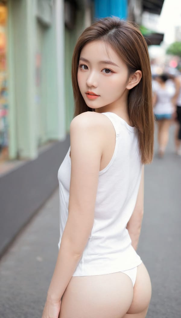 Tags: 21872187, SDXL
{"3": {"inputs": {"seed": 160969807351500, "steps": 32, "cfg": 6.57, "sampler_name": "dpmpp_2m", "scheduler": "karras", "denoise": 1.0, "model": ["27", 0], "positive": ["6", 0], "negative": ["7", 0], "latent_image": ["5", 0]}, "class_type": "KSampler"}, "4": {"inputs": {"ckpt_name": "leosamsHelloworldSDXL_helloworldSDXL32DPO.safetensors"}, "class_type": "CheckpointLoaderSimple"}, "5": {"inputs": {"width": 768, "height": 1344, "batch_size": 1}, "class_type": "EmptyLatentImage"}, "6": {"inputs": {"text": "20 year old girl, (cute:0.97), (seductive facial expression:1.02), (temptress:0.99), (beautiful eyes:1.06), (blush:1.01), (detailed face:1.00), (idol:0.99), (eyelashes:1.01), (double eyelids:1.02), (sexy lips:1.09), (pale skin:1.06), (seductive pose:0.99), (slim:1.10), (perky ass:1.10), (exposed ass:1.14), (looking back:1.10), (sexy ass:1.12), (thigh gap:1.14), (white tanktop:1.06), busy street, (skin fuzz:1.07), (natural looking skin:1.01), (film:1.01), (textured skin:1.00), (soft lighting:1.09), (detailed skin:1.07), (RAW:1.03), (candid cinema:1.00)", "clip": ["27", 1]}, "class_type": "CLIPTextEncode"}, "7": {"inputs": {"text": "(twisted:1.05), (watermark:1.12), (distorted:1.08), (low resolution:1.06), (worst quality:1.05), (bad hands:1.13), (open mouth:1.07)", "clip": ["27", 1]}, "class_type": "CLIPTextEncode"}, "8": {"inputs": {"samples": ["3", 0], "vae": ["4", 2]}, "class_type": "VAEDecode"}, "25": {"inputs": {"lora_name": "nudify_xl.safetensors", "strength_model": 0.3, "strength_clip": 0.13, "model": ["4", 0], "clip": ["4", 1]}, "class_type": "LoraLoader"}, "26": {"inputs": {"lora_name": "shirtlift_SDXL_v2.safetensors", "strength_model": 0.05, "strength_clip": 0.1, "model": ["25", 0], "clip": ["25", 1]}, "class_type": "LoraLoader"}, "27": {"inputs": {"lora_name": "PerfectEyesXL.safetensors", "strength_model": 0.12, "strength_clip": 0.07, "model": ["26", 0], "clip": ["26", 1]}, "class_type": "LoraLoader"}, "30": {"inputs": {"model_name": "4x_NMKD-Superscale-SP_178000_G.pth"}, "class_type": "UpscaleModelLoader"}, "31": {"inputs": {"upscale_model": ["30", 0], "image": ["8", 0]}, "class_type": "ImageUpscaleWithModel"}, "32": {"inputs": {"upscale_method": "lanczos", "scale_by": 0.5, "image": ["31", 0]}, "class_type": "ImageScaleBy"}, "33": {"inputs": {"pixels": ["32", 0], "vae": ["4", 2]}, "class_type": "VAEEncode"}, "34": {"inputs": {"seed": 160969807351500, "steps": 32, "cfg": 6.57, "sampler_name": "dpmpp_2m", "scheduler": "karras", "denoise": 0.3, "model": ["27", 0], "positive": ["6", 0], "negative": ["7", 0], "latent_image": ["33", 0]}, "class_type": "KSampler"}, "36": {"inputs": {"samples": ["34", 0], "vae": ["4", 2]}, "class_type": "VAEDecode"}, "39": {"inputs": {"filename_prefix": "comfyapi-1708160129518", "images": ["36", 0]}, "class_type": "SaveImage"}}