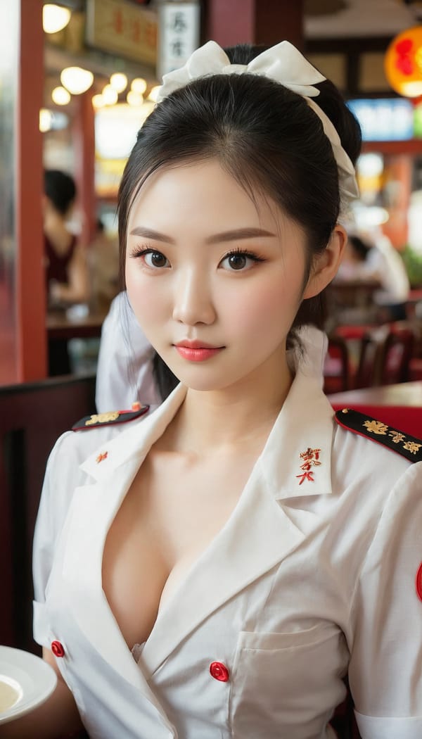 Tags: 21872187, SDXL
{"3": {"inputs": {"seed": 731273323870115, "steps": 32, "cfg": 5.32, "sampler_name": "dpmpp_2m", "scheduler": "karras", "denoise": 1.0, "model": ["27", 0], "positive": ["6", 0], "negative": ["7", 0], "latent_image": ["5", 0]}, "class_type": "KSampler"}, "4": {"inputs": {"ckpt_name": "juggernautxl.safetensors"}, "class_type": "CheckpointLoaderSimple"}, "5": {"inputs": {"width": 768, "height": 1344, "batch_size": 1}, "class_type": "EmptyLatentImage"}, "6": {"inputs": {"text": "24 year old girl, (taiwanese:1.05), (chinese:1.12), (eyelashes:1.14), (detailed face:1.14), (beautiful eyes:0.96), (sexy lips:0.99), (pale skin:1.14), (seductive facial expression:0.99), (cute:1.02), (blush:0.96), (temptress:1.12), (double eyelids:1.08), (slim:0.98), (on all fours:1.03), (spreading ass cheeks:0.99), (from behind:1.13), (backboob:1.07), (a waitress in uniform:1.11) working at a restaurant, (detailed skin:1.00), (candid cinema:1.02), (portra:1.02), (film:1.05), (RAW:1.06), (textured skin:1.09), (skin fuzz:1.07), (soft lighting:1.02), (natural looking skin:1.09)", "clip": ["27", 1]}, "class_type": "CLIPTextEncode"}, "7": {"inputs": {"text": "(low resolution:1.05), (distorted:1.09), (watermark:1.06), (open mouth:1.07), (bad hands:1.12), (twisted:1.09)", "clip": ["27", 1]}, "class_type": "CLIPTextEncode"}, "8": {"inputs": {"samples": ["3", 0], "vae": ["4", 2]}, "class_type": "VAEDecode"}, "25": {"inputs": {"lora_name": "nudify_xl.safetensors", "strength_model": 0.15, "strength_clip": 0.06, "model": ["4", 0], "clip": ["4", 1]}, "class_type": "LoraLoader"}, "26": {"inputs": {"lora_name": "shirtlift_SDXL_v2.safetensors", "strength_model": 0.12, "strength_clip": 0.17, "model": ["25", 0], "clip": ["25", 1]}, "class_type": "LoraLoader"}, "27": {"inputs": {"lora_name": "PerfectEyesXL.safetensors", "strength_model": 0.07, "strength_clip": 0.14, "model": ["26", 0], "clip": ["26", 1]}, "class_type": "LoraLoader"}, "30": {"inputs": {"model_name": "4x_NMKD-Superscale-SP_178000_G.pth"}, "class_type": "UpscaleModelLoader"}, "31": {"inputs": {"upscale_model": ["30", 0], "image": ["8", 0]}, "class_type": "ImageUpscaleWithModel"}, "32": {"inputs": {"upscale_method": "lanczos", "scale_by": 0.5, "image": ["31", 0]}, "class_type": "ImageScaleBy"}, "33": {"inputs": {"pixels": ["32", 0], "vae": ["4", 2]}, "class_type": "VAEEncode"}, "34": {"inputs": {"seed": 731273323870115, "steps": 32, "cfg": 5.32, "sampler_name": "dpmpp_2m", "scheduler": "karras", "denoise": 0.3, "model": ["27", 0], "positive": ["6", 0], "negative": ["7", 0], "latent_image": ["33", 0]}, "class_type": "KSampler"}, "36": {"inputs": {"samples": ["34", 0], "vae": ["4", 2]}, "class_type": "VAEDecode"}, "39": {"inputs": {"filename_prefix": "comfyapi-1714539941900", "images": ["36", 0]}, "class_type": "SaveImage"}}