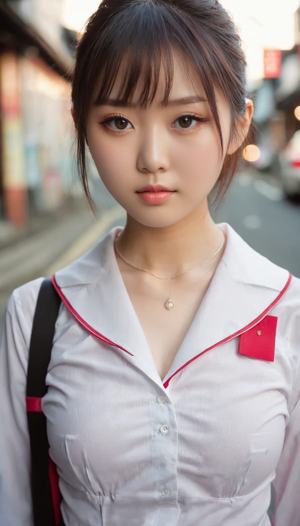 Tags: 21872187, SDXL
{"3": {"inputs": {"seed": 765972457974913, "steps": 64, "cfg": 6.05, "sampler_name": "dpmpp_2m", "scheduler": "karras", "denoise": 1.0, "model": ["27", 0], "positive": ["6", 0], "negative": ["7", 0], "latent_image": ["5", 0]}, "class_type": "KSampler"}, "4": {"inputs": {"ckpt_name": "juggernautxl.safetensors"}, "class_type": "CheckpointLoaderSimple"}, "5": {"inputs": {"width": 768, "height": 1344, "batch_size": 1}, "class_type": "EmptyLatentImage"}, "6": {"inputs": {"text": "20 year old girl, (japanese:1.08), (seductive facial expression:1.05), (detailed face:1.09), (cute:1.13), (seductive pose:0.96), (slim:1.06), (double eyelids:1.09), (eyelashes:1.07), (idol:1.02), (sexy lips:1.08), (temptress:0.96), (pale skin:1.09), (blush:1.12), (in a seductive pose:1.13), (large perky breasts:0.98), (cleavage:0.99), (thigh gap:1.04), (school uniform:0.98), choker, busy street, (detailed skin:1.00), (soft lighting:1.09), (portra:1.09), (film:1.07), (RAW:1.01), (skin fuzz:1.05), (textured skin:1.08), (candid cinema:1.03)", "clip": ["27", 1]}, "class_type": "CLIPTextEncode"}, "7": {"inputs": {"text": "(low resolution:1.12), (distorted:1.11), (open mouth:1.07), (watermark:1.14), (bad hands:1.13), (worst quality:1.06), (twisted:1.07)", "clip": ["27", 1]}, "class_type": "CLIPTextEncode"}, "8": {"inputs": {"samples": ["3", 0], "vae": ["4", 2]}, "class_type": "VAEDecode"}, "25": {"inputs": {"lora_name": "nudify_xl.safetensors", "strength_model": 0.29, "strength_clip": 0.09, "model": ["4", 0], "clip": ["4", 1]}, "class_type": "LoraLoader"}, "26": {"inputs": {"lora_name": "shirtlift_SDXL_v2.safetensors", "strength_model": 0.08, "strength_clip": 0.08, "model": ["25", 0], "clip": ["25", 1]}, "class_type": "LoraLoader"}, "27": {"inputs": {"lora_name": "PerfectEyesXL.safetensors", "strength_model": 0.18, "strength_clip": 0.13, "model": ["26", 0], "clip": ["26", 1]}, "class_type": "LoraLoader"}, "30": {"inputs": {"model_name": "4x_NMKD-Superscale-SP_178000_G.pth"}, "class_type": "UpscaleModelLoader"}, "31": {"inputs": {"upscale_model": ["30", 0], "image": ["8", 0]}, "class_type": "ImageUpscaleWithModel"}, "32": {"inputs": {"upscale_method": "lanczos", "scale_by": 0.5, "image": ["31", 0]}, "class_type": "ImageScaleBy"}, "33": {"inputs": {"pixels": ["32", 0], "vae": ["4", 2]}, "class_type": "VAEEncode"}, "34": {"inputs": {"seed": 765972457974913, "steps": 64, "cfg": 6.05, "sampler_name": "dpmpp_2m", "scheduler": "karras", "denoise": 0.3, "model": ["27", 0], "positive": ["6", 0], "negative": ["7", 0], "latent_image": ["33", 0]}, "class_type": "KSampler"}, "36": {"inputs": {"samples": ["34", 0], "vae": ["4", 2]}, "class_type": "VAEDecode"}, "39": {"inputs": {"filename_prefix": "comfyapi-1713374886174", "images": ["36", 0]}, "class_type": "SaveImage"}}