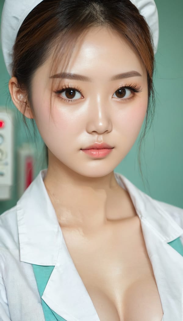 Tags: 21872187, SDXL
{"3": {"inputs": {"seed": 160845349067919, "steps": 64, "cfg": 7.87, "sampler_name": "dpmpp_2m", "scheduler": "karras", "denoise": 1.0, "model": ["27", 0], "positive": ["6", 0], "negative": ["7", 0], "latent_image": ["5", 0]}, "class_type": "KSampler"}, "4": {"inputs": {"ckpt_name": "juggernautxl.safetensors"}, "class_type": "CheckpointLoaderSimple"}, "5": {"inputs": {"width": 768, "height": 1344, "batch_size": 1}, "class_type": "EmptyLatentImage"}, "6": {"inputs": {"text": "20 year old girl, (chinese:0.95), (temptress:1.12), (eyelashes:1.05), (seductive pose:1.00), (detailed face:1.01), (beautiful eyes:0.99), (sexy lips:1.03), (slim:1.14), (double eyelids:1.10), (seductive facial expression:0.97), (cute:1.14), (pale skin:1.02), (idol:0.97), (in a seductive pose:1.06), (large perky breasts:1.04), (cleavage:1.05), (thigh gap:1.00), (nurse in uniform:0.96) working in a hospital ward, (candid cinema:1.09), (natural looking skin:1.09), (soft lighting:1.01), (film:1.00), (skin fuzz:1.07), (RAW:1.03), (detailed skin:1.05), (textured skin:1.03), (portra:1.01)", "clip": ["27", 1]}, "class_type": "CLIPTextEncode"}, "7": {"inputs": {"text": "(worst quality:1.06), (open mouth:1.07), (low resolution:1.11), (distorted:1.06), (watermark:1.10), (bad hands:1.05), (twisted:1.07)", "clip": ["27", 1]}, "class_type": "CLIPTextEncode"}, "8": {"inputs": {"samples": ["3", 0], "vae": ["4", 2]}, "class_type": "VAEDecode"}, "25": {"inputs": {"lora_name": "nudify_xl.safetensors", "strength_model": 0.32, "strength_clip": 0.16, "model": ["4", 0], "clip": ["4", 1]}, "class_type": "LoraLoader"}, "26": {"inputs": {"lora_name": "shirtlift_SDXL_v2.safetensors", "strength_model": 0.16, "strength_clip": 0.1, "model": ["25", 0], "clip": ["25", 1]}, "class_type": "LoraLoader"}, "27": {"inputs": {"lora_name": "PerfectEyesXL.safetensors", "strength_model": 0.09, "strength_clip": 0.11, "model": ["26", 0], "clip": ["26", 1]}, "class_type": "LoraLoader"}, "30": {"inputs": {"model_name": "4x_NMKD-Superscale-SP_178000_G.pth"}, "class_type": "UpscaleModelLoader"}, "31": {"inputs": {"upscale_model": ["30", 0], "image": ["8", 0]}, "class_type": "ImageUpscaleWithModel"}, "32": {"inputs": {"upscale_method": "lanczos", "scale_by": 0.5, "image": ["31", 0]}, "class_type": "ImageScaleBy"}, "33": {"inputs": {"pixels": ["32", 0], "vae": ["4", 2]}, "class_type": "VAEEncode"}, "34": {"inputs": {"seed": 160845349067919, "steps": 64, "cfg": 7.87, "sampler_name": "dpmpp_2m", "scheduler": "karras", "denoise": 0.3, "model": ["27", 0], "positive": ["6", 0], "negative": ["7", 0], "latent_image": ["33", 0]}, "class_type": "KSampler"}, "36": {"inputs": {"samples": ["34", 0], "vae": ["4", 2]}, "class_type": "VAEDecode"}, "39": {"inputs": {"filename_prefix": "comfyapi-1714886526727", "images": ["36", 0]}, "class_type": "SaveImage"}}