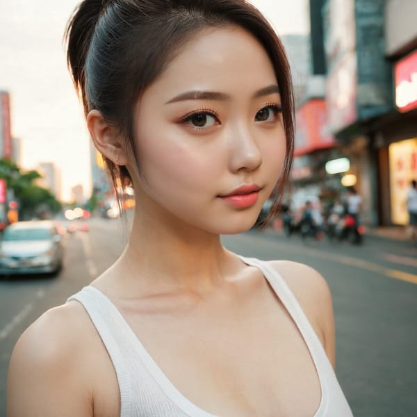 Tags: 21872187, SDXL
{"3": {"inputs": {"seed": 317992802121083, "steps": 32, "cfg": 5.96, "sampler_name": "dpmpp_2m", "scheduler": "karras", "denoise": 1.0, "model": ["27", 0], "positive": ["6", 0], "negative": ["7", 0], "latent_image": ["5", 0]}, "class_type": "KSampler"}, "4": {"inputs": {"ckpt_name": "juggernautxl.safetensors"}, "class_type": "CheckpointLoaderSimple"}, "5": {"inputs": {"width": 1024, "height": 1024, "batch_size": 1}, "class_type": "EmptyLatentImage"}, "6": {"inputs": {"text": "22 year old girl, (russian:1.10), (taiwanese:1.02), (slim:1.08), (double eyelids:1.08), (blush:1.04), (seductive facial expression:1.12), (eyelashes:1.12), (cute:1.04), (detailed face:1.07), (seductive pose:1.02), (sexy lips:1.03), (idol:1.11), (pale skin:1.02), (temptress:1.10), (beautiful eyes:1.14), (perky ass:0.97), (exposed ass:1.07), (looking back:0.95), (sexy ass:1.09), (thigh gap:1.03), (white tanktop:1.06), busy street, (portra:1.05), (textured skin:1.01), (detailed skin:1.02), (RAW:1.07), (soft lighting:1.08), (candid cinema:1.01), (film:1.09), (natural looking skin:1.01), (skin fuzz:1.06)", "clip": ["27", 1]}, "class_type": "CLIPTextEncode"}, "7": {"inputs": {"text": "(bad hands:1.10), (distorted:1.14), (twisted:1.13), (open mouth:1.05), (low resolution:1.12), (worst quality:1.05), (watermark:1.09)", "clip": ["27", 1]}, "class_type": "CLIPTextEncode"}, "8": {"inputs": {"samples": ["3", 0], "vae": ["4", 2]}, "class_type": "VAEDecode"}, "25": {"inputs": {"lora_name": "nudify_xl.safetensors", "strength_model": 0.2, "strength_clip": 0.39, "model": ["4", 0], "clip": ["4", 1]}, "class_type": "LoraLoader"}, "26": {"inputs": {"lora_name": "shirtlift_SDXL_v2.safetensors", "strength_model": 0.13, "strength_clip": 0.07, "model": ["25", 0], "clip": ["25", 1]}, "class_type": "LoraLoader"}, "27": {"inputs": {"lora_name": "PerfectEyesXL.safetensors", "strength_model": 0.13, "strength_clip": 0.0, "model": ["26", 0], "clip": ["26", 1]}, "class_type": "LoraLoader"}, "30": {"inputs": {"model_name": "4x_NMKD-Superscale-SP_178000_G.pth"}, "class_type": "UpscaleModelLoader"}, "31": {"inputs": {"upscale_model": ["30", 0], "image": ["8", 0]}, "class_type": "ImageUpscaleWithModel"}, "32": {"inputs": {"upscale_method": "lanczos", "scale_by": 0.5, "image": ["31", 0]}, "class_type": "ImageScaleBy"}, "33": {"inputs": {"pixels": ["32", 0], "vae": ["4", 2]}, "class_type": "VAEEncode"}, "34": {"inputs": {"seed": 317992802121083, "steps": 32, "cfg": 5.96, "sampler_name": "dpmpp_2m", "scheduler": "karras", "denoise": 0.3, "model": ["27", 0], "positive": ["6", 0], "negative": ["7", 0], "latent_image": ["33", 0]}, "class_type": "KSampler"}, "36": {"inputs": {"samples": ["34", 0], "vae": ["4", 2]}, "class_type": "VAEDecode"}, "39": {"inputs": {"filename_prefix": "comfyapi-1718169389234", "images": ["36", 0]}, "class_type": "SaveImage"}}