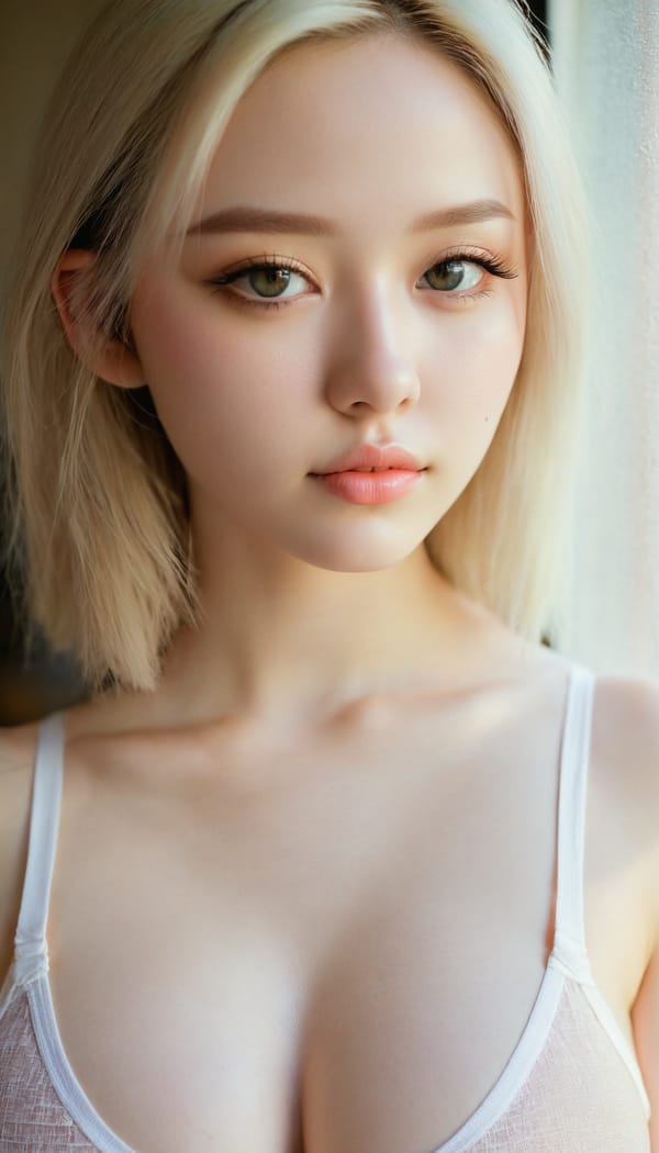 Tags: 21872187, SDXL
{"3": {"inputs": {"seed": 753838577106543, "steps": 32, "cfg": 7.88, "sampler_name": "dpmpp_2m", "scheduler": "karras", "denoise": 1.0, "model": ["27", 0], "positive": ["6", 0], "negative": ["7", 0], "latent_image": ["5", 0]}, "class_type": "KSampler"}, "4": {"inputs": {"ckpt_name": "juggernautxl.safetensors"}, "class_type": "CheckpointLoaderSimple"}, "5": {"inputs": {"width": 768, "height": 1344, "batch_size": 1}, "class_type": "EmptyLatentImage"}, "6": {"inputs": {"text": "19 year old girl, (double eyelids:1.01), (blush:1.01), (sexy lips:1.07), (cute:1.03), (seductive pose:1.00), (beautiful eyes:1.05), (pale skin:1.03), (idol:0.96), (eyelashes:0.99), (seductive facial expression:1.07), (detailed face:1.08), (temptress:1.09), (in a seductive pose:1.04), (large perky breasts:0.97), (cleavage:1.06), (thigh gap:0.96), (white tanktop:0.95), busy street, (candid cinema:1.07), (RAW:1.00), (skin fuzz:1.02), (detailed skin:1.03), (natural looking skin:1.02), (textured skin:1.03), (soft lighting:1.00), (portra:1.01), (film:1.02)", "clip": ["27", 1]}, "class_type": "CLIPTextEncode"}, "7": {"inputs": {"text": "(open mouth:1.06), (bad hands:1.11), (twisted:1.10), (worst quality:1.12), (watermark:1.07), (low resolution:1.09)", "clip": ["27", 1]}, "class_type": "CLIPTextEncode"}, "8": {"inputs": {"samples": ["3", 0], "vae": ["4", 2]}, "class_type": "VAEDecode"}, "25": {"inputs": {"lora_name": "nudify_xl.safetensors", "strength_model": 0.3, "strength_clip": 0.0, "model": ["4", 0], "clip": ["4", 1]}, "class_type": "LoraLoader"}, "26": {"inputs": {"lora_name": "shirtlift_SDXL_v2.safetensors", "strength_model": 0.0, "strength_clip": 0.18, "model": ["25", 0], "clip": ["25", 1]}, "class_type": "LoraLoader"}, "27": {"inputs": {"lora_name": "PerfectEyesXL.safetensors", "strength_model": 0.16, "strength_clip": 0.06, "model": ["26", 0], "clip": ["26", 1]}, "class_type": "LoraLoader"}, "30": {"inputs": {"model_name": "4x_NMKD-Superscale-SP_178000_G.pth"}, "class_type": "UpscaleModelLoader"}, "31": {"inputs": {"upscale_model": ["30", 0], "image": ["8", 0]}, "class_type": "ImageUpscaleWithModel"}, "32": {"inputs": {"upscale_method": "lanczos", "scale_by": 0.5, "image": ["31", 0]}, "class_type": "ImageScaleBy"}, "33": {"inputs": {"pixels": ["32", 0], "vae": ["4", 2]}, "class_type": "VAEEncode"}, "34": {"inputs": {"seed": 753838577106543, "steps": 32, "cfg": 7.88, "sampler_name": "dpmpp_2m", "scheduler": "karras", "denoise": 0.3, "model": ["27", 0], "positive": ["6", 0], "negative": ["7", 0], "latent_image": ["33", 0]}, "class_type": "KSampler"}, "36": {"inputs": {"samples": ["34", 0], "vae": ["4", 2]}, "class_type": "VAEDecode"}, "39": {"inputs": {"filename_prefix": "comfyapi-1725215301649", "images": ["36", 0]}, "class_type": "SaveImage"}}