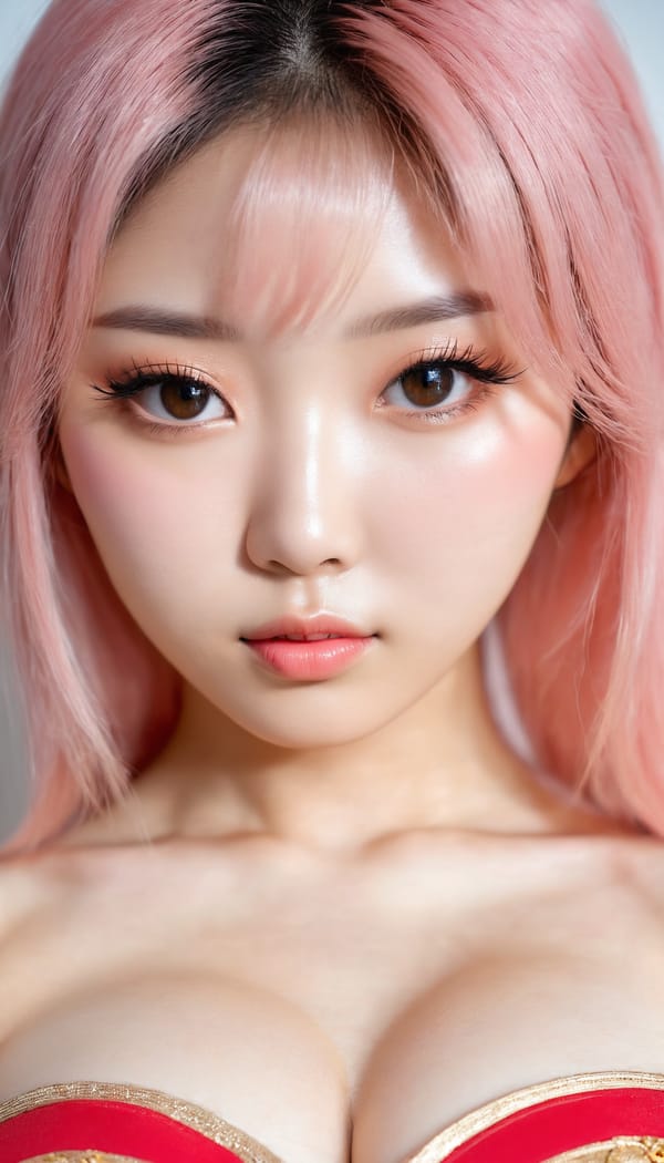 Tags: 21872187, SDXL
{"3": {"inputs": {"seed": 589020956768136, "steps": 32, "cfg": 7.39, "sampler_name": "dpmpp_2m", "scheduler": "karras", "denoise": 1.0, "model": ["27", 0], "positive": ["6", 0], "negative": ["7", 0], "latent_image": ["5", 0]}, "class_type": "KSampler"}, "4": {"inputs": {"ckpt_name": "juggernautxl.safetensors"}, "class_type": "CheckpointLoaderSimple"}, "5": {"inputs": {"width": 768, "height": 1344, "batch_size": 1}, "class_type": "EmptyLatentImage"}, "6": {"inputs": {"text": "26 year old girl, (korean:1.06), (beautiful eyes:1.04), (idol:1.10), (seductive facial expression:0.98), (eyelashes:1.01), (double eyelids:0.96), (sexy lips:1.02), (detailed face:1.10), (blush:1.07), (slim:1.08), (seductive pose:1.11), (temptress:1.01), (pale skin:1.07), (cute:1.02), (in a seductive pose:1.12), (large perky breasts:0.95), (cleavage:1.05), (thigh gap:1.02), (in a cosplay:1.02) at comiket posing for camera, (film:1.09), (RAW:1.09), (textured skin:1.00), (skin fuzz:1.01), (portra:1.05), (candid cinema:1.09), (soft lighting:1.01), (detailed skin:1.03), (natural looking skin:1.01)", "clip": ["27", 1]}, "class_type": "CLIPTextEncode"}, "7": {"inputs": {"text": "(low resolution:1.10), (open mouth:1.05), (distorted:1.10), (watermark:1.10), (worst quality:1.05), (twisted:1.08), (bad hands:1.10)", "clip": ["27", 1]}, "class_type": "CLIPTextEncode"}, "8": {"inputs": {"samples": ["3", 0], "vae": ["4", 2]}, "class_type": "VAEDecode"}, "25": {"inputs": {"lora_name": "nudify_xl.safetensors", "strength_model": 0.24, "strength_clip": 0.19, "model": ["4", 0], "clip": ["4", 1]}, "class_type": "LoraLoader"}, "26": {"inputs": {"lora_name": "shirtlift_SDXL_v2.safetensors", "strength_model": 0.07, "strength_clip": 0.12, "model": ["25", 0], "clip": ["25", 1]}, "class_type": "LoraLoader"}, "27": {"inputs": {"lora_name": "PerfectEyesXL.safetensors", "strength_model": 0.08, "strength_clip": 0.05, "model": ["26", 0], "clip": ["26", 1]}, "class_type": "LoraLoader"}, "30": {"inputs": {"model_name": "4x_NMKD-Superscale-SP_178000_G.pth"}, "class_type": "UpscaleModelLoader"}, "31": {"inputs": {"upscale_model": ["30", 0], "image": ["8", 0]}, "class_type": "ImageUpscaleWithModel"}, "32": {"inputs": {"upscale_method": "lanczos", "scale_by": 0.5, "image": ["31", 0]}, "class_type": "ImageScaleBy"}, "33": {"inputs": {"pixels": ["32", 0], "vae": ["4", 2]}, "class_type": "VAEEncode"}, "34": {"inputs": {"seed": 589020956768136, "steps": 32, "cfg": 7.39, "sampler_name": "dpmpp_2m", "scheduler": "karras", "denoise": 0.3, "model": ["27", 0], "positive": ["6", 0], "negative": ["7", 0], "latent_image": ["33", 0]}, "class_type": "KSampler"}, "36": {"inputs": {"samples": ["34", 0], "vae": ["4", 2]}, "class_type": "VAEDecode"}, "39": {"inputs": {"filename_prefix": "comfyapi-1733974159355", "images": ["36", 0]}, "class_type": "SaveImage"}}