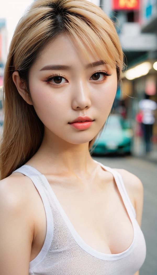 Tags: 21872187, SDXL
{"3": {"inputs": {"seed": 192188872955012, "steps": 32, "cfg": 7.39, "sampler_name": "dpmpp_2m", "scheduler": "karras", "denoise": 1.0, "model": ["27", 0], "positive": ["6", 0], "negative": ["7", 0], "latent_image": ["5", 0]}, "class_type": "KSampler"}, "4": {"inputs": {"ckpt_name": "juggernautxl.safetensors"}, "class_type": "CheckpointLoaderSimple"}, "5": {"inputs": {"width": 768, "height": 1344, "batch_size": 1}, "class_type": "EmptyLatentImage"}, "6": {"inputs": {"text": "23 year old girl, (taiwanese:1.08), (irish:0.97), (ukrainian:0.99), (korean:0.98), (cute:0.97), (seductive pose:1.04), (pale skin:1.04), (sexy lips:1.08), (double eyelids:1.11), (eyelashes:1.03), (blush:1.12), (temptress:0.95), (beautiful eyes:0.99), (seductive facial expression:1.12), (idol:1.11), (slim:1.03), (detailed face:1.08), (perky ass:0.97), (exposed ass:1.08), (looking back:0.98), (sexy ass:0.97), (thigh gap:1.00), (white tanktop:1.13), busy street, (RAW:1.08), (skin fuzz:1.00), (film:1.00), (soft lighting:1.04), (portra:1.06), (detailed skin:1.04), (candid cinema:1.06), (natural looking skin:1.06), (textured skin:1.04)", "clip": ["27", 1]}, "class_type": "CLIPTextEncode"}, "7": {"inputs": {"text": "(worst quality:1.05), (open mouth:1.14), (low resolution:1.14), (bad hands:1.14), (distorted:1.11), (twisted:1.14), (watermark:1.13)", "clip": ["27", 1]}, "class_type": "CLIPTextEncode"}, "8": {"inputs": {"samples": ["3", 0], "vae": ["4", 2]}, "class_type": "VAEDecode"}, "25": {"inputs": {"lora_name": "nudify_xl.safetensors", "strength_model": 0.32, "strength_clip": 0.24, "model": ["4", 0], "clip": ["4", 1]}, "class_type": "LoraLoader"}, "26": {"inputs": {"lora_name": "shirtlift_SDXL_v2.safetensors", "strength_model": 0.16, "strength_clip": 0.12, "model": ["25", 0], "clip": ["25", 1]}, "class_type": "LoraLoader"}, "27": {"inputs": {"lora_name": "PerfectEyesXL.safetensors", "strength_model": 0.12, "strength_clip": 0.04, "model": ["26", 0], "clip": ["26", 1]}, "class_type": "LoraLoader"}, "30": {"inputs": {"model_name": "4x_NMKD-Superscale-SP_178000_G.pth"}, "class_type": "UpscaleModelLoader"}, "31": {"inputs": {"upscale_model": ["30", 0], "image": ["8", 0]}, "class_type": "ImageUpscaleWithModel"}, "32": {"inputs": {"upscale_method": "lanczos", "scale_by": 0.5, "image": ["31", 0]}, "class_type": "ImageScaleBy"}, "33": {"inputs": {"pixels": ["32", 0], "vae": ["4", 2]}, "class_type": "VAEEncode"}, "34": {"inputs": {"seed": 192188872955012, "steps": 32, "cfg": 7.39, "sampler_name": "dpmpp_2m", "scheduler": "karras", "denoise": 0.3, "model": ["27", 0], "positive": ["6", 0], "negative": ["7", 0], "latent_image": ["33", 0]}, "class_type": "KSampler"}, "36": {"inputs": {"samples": ["34", 0], "vae": ["4", 2]}, "class_type": "VAEDecode"}, "39": {"inputs": {"filename_prefix": "comfyapi-1716703776289", "images": ["36", 0]}, "class_type": "SaveImage"}}