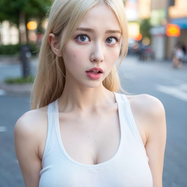 Tags: 21872187
<lora:JapaneseDollLikeness_v15:0.62>, (ukrainian:0.95), (white tank top:1.12), (large breasts:1.16), busy street in urban city, <lora:ahegao-x-v4:0.53>, ahegao face, pleasure, extremely detailed eyes, extremely detailed face, cute, (photorealistic:0.93), sexy lips, seductive smile, pale skin, perky breasts, 4K, best quality, hyper realistic, tall, (thigh gap:1.18), blush, delicate and beautiful girl, 1girl, solo, (stunningly attractive:1.02)
Negative prompt: sketches, paintings, black and white, (worst quality:1.92)
Steps: 32, Sampler: DPM++ 2M Karras, CFG scale: 5.62, Seed: 3632236342, Size: 512x512, Model hash: fc2511737a, Model: chilloutmix_NiPrunedFp32Fix, Seed resize from: -1x-1, Denoising strength: 0.4, Version: v1.2.1, Hires upscale: 2.0, Hires steps: 16, Hires upscaler: ESRGAN_4x