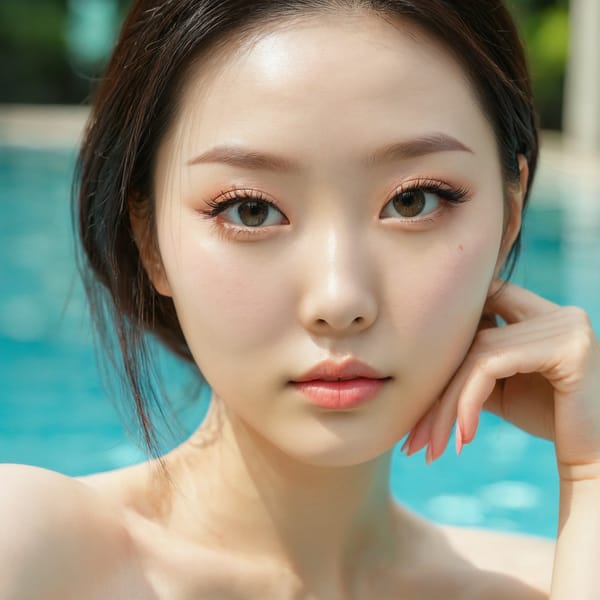 Tags: 21872187, SDXL
{"3": {"inputs": {"seed": 849142572463908, "steps": 32, "cfg": 6.37, "sampler_name": "dpmpp_2m", "scheduler": "karras", "denoise": 1.0, "model": ["27", 0], "positive": ["6", 0], "negative": ["7", 0], "latent_image": ["5", 0]}, "class_type": "KSampler"}, "4": {"inputs": {"ckpt_name": "juggernautxl.safetensors"}, "class_type": "CheckpointLoaderSimple"}, "5": {"inputs": {"width": 1024, "height": 1024, "batch_size": 1}, "class_type": "EmptyLatentImage"}, "6": {"inputs": {"text": "27 year old girl, (korean:1.00), (chinese:1.04), (russian:0.98), (slim:1.04), (seductive facial expression:1.06), (eyelashes:0.95), (temptress:1.08), (detailed face:1.10), (cute:1.05), (beautiful eyes:1.06), (double eyelids:1.11), (pale skin:1.04), (sexy lips:1.03), (seductive pose:1.02), (blush:1.14), (in a seductive pose:1.13), (large perky breasts:1.01), (cleavage:1.01), (thigh gap:1.02), (in a swimsuit:1.03) at a pool, (skin fuzz:1.03), (textured skin:1.05), (portra:1.06), (RAW:1.07), (candid cinema:1.04), (detailed skin:1.01), (natural looking skin:1.03), (soft lighting:1.00), (film:1.04)", "clip": ["27", 1]}, "class_type": "CLIPTextEncode"}, "7": {"inputs": {"text": "(watermark:1.12), (open mouth:1.11), (distorted:1.12), (bad hands:1.08), (worst quality:1.06), (twisted:1.10), (low resolution:1.06)", "clip": ["27", 1]}, "class_type": "CLIPTextEncode"}, "8": {"inputs": {"samples": ["3", 0], "vae": ["4", 2]}, "class_type": "VAEDecode"}, "25": {"inputs": {"lora_name": "nudify_xl.safetensors", "strength_model": 0.29, "strength_clip": 0.2, "model": ["4", 0], "clip": ["4", 1]}, "class_type": "LoraLoader"}, "26": {"inputs": {"lora_name": "shirtlift_SDXL_v2.safetensors", "strength_model": 0.08, "strength_clip": 0.15, "model": ["25", 0], "clip": ["25", 1]}, "class_type": "LoraLoader"}, "27": {"inputs": {"lora_name": "PerfectEyesXL.safetensors", "strength_model": 0.16, "strength_clip": 0.0, "model": ["26", 0], "clip": ["26", 1]}, "class_type": "LoraLoader"}, "30": {"inputs": {"model_name": "4x_NMKD-Superscale-SP_178000_G.pth"}, "class_type": "UpscaleModelLoader"}, "31": {"inputs": {"upscale_model": ["30", 0], "image": ["8", 0]}, "class_type": "ImageUpscaleWithModel"}, "32": {"inputs": {"upscale_method": "lanczos", "scale_by": 0.5, "image": ["31", 0]}, "class_type": "ImageScaleBy"}, "33": {"inputs": {"pixels": ["32", 0], "vae": ["4", 2]}, "class_type": "VAEEncode"}, "34": {"inputs": {"seed": 849142572463908, "steps": 32, "cfg": 6.37, "sampler_name": "dpmpp_2m", "scheduler": "karras", "denoise": 0.3, "model": ["27", 0], "positive": ["6", 0], "negative": ["7", 0], "latent_image": ["33", 0]}, "class_type": "KSampler"}, "36": {"inputs": {"samples": ["34", 0], "vae": ["4", 2]}, "class_type": "VAEDecode"}, "39": {"inputs": {"filename_prefix": "comfyapi-1724304571822", "images": ["36", 0]}, "class_type": "SaveImage"}}