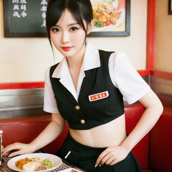 Tags: 21872187, SDXL
{"3": {"inputs": {"seed": 528898316622428, "steps": 64, "cfg": 6.4, "sampler_name": "dpmpp_2m", "scheduler": "karras", "denoise": 1.0, "model": ["27", 0], "positive": ["6", 0], "negative": ["7", 0], "latent_image": ["5", 0]}, "class_type": "KSampler"}, "4": {"inputs": {"ckpt_name": "helloworldxl.safetensors"}, "class_type": "CheckpointLoaderSimple"}, "5": {"inputs": {"width": 1024, "height": 1024, "batch_size": 1}, "class_type": "EmptyLatentImage"}, "6": {"inputs": {"text": "27 year old girl, (chinese:1.11), (pale skin:0.97), (blush:1.11), (cute:0.97), (detailed face:0.99), (seductive facial expression:1.01), (sexy lips:0.95), (idol:0.97), (slim:1.12), (eyelashes:1.09), (temptress:1.04), (seductive pose:1.02), (in a seductive pose:0.98), (large perky breasts:0.97), (cleavage:0.97), (thigh gap:0.98), (a waitress in uniform:1.07) working at a restaurant, (natural looking skin:1.00), (detailed skin:1.09), (textured skin:1.01), (skin fuzz:1.03), (portra:1.00), (RAW:1.02), (candid cinema:1.05), (soft lighting:1.09), (film:1.03)", "clip": ["27", 1]}, "class_type": "CLIPTextEncode"}, "7": {"inputs": {"text": "(watermark:1.10), (bad hands:1.07), (twisted:1.12), (worst quality:1.05), (open mouth:1.09), (low resolution:1.08), (distorted:1.07)", "clip": ["27", 1]}, "class_type": "CLIPTextEncode"}, "8": {"inputs": {"samples": ["3", 0], "vae": ["4", 2]}, "class_type": "VAEDecode"}, "25": {"inputs": {"lora_name": "nudify_xl.safetensors", "strength_model": 0.39, "strength_clip": 0.06, "model": ["4", 0], "clip": ["4", 1]}, "class_type": "LoraLoader"}, "26": {"inputs": {"lora_name": "shirtlift_SDXL_v2.safetensors", "strength_model": 0.09, "strength_clip": 0.1, "model": ["25", 0], "clip": ["25", 1]}, "class_type": "LoraLoader"}, "27": {"inputs": {"lora_name": "PerfectEyesXL.safetensors", "strength_model": 0.17, "strength_clip": 0.12, "model": ["26", 0], "clip": ["26", 1]}, "class_type": "LoraLoader"}, "30": {"inputs": {"model_name": "4x_NMKD-Superscale-SP_178000_G.pth"}, "class_type": "UpscaleModelLoader"}, "31": {"inputs": {"upscale_model": ["30", 0], "image": ["8", 0]}, "class_type": "ImageUpscaleWithModel"}, "32": {"inputs": {"upscale_method": "lanczos", "scale_by": 0.5, "image": ["31", 0]}, "class_type": "ImageScaleBy"}, "33": {"inputs": {"pixels": ["32", 0], "vae": ["4", 2]}, "class_type": "VAEEncode"}, "34": {"inputs": {"seed": 528898316622428, "steps": 64, "cfg": 6.4, "sampler_name": "dpmpp_2m", "scheduler": "karras", "denoise": 0.3, "model": ["27", 0], "positive": ["6", 0], "negative": ["7", 0], "latent_image": ["33", 0]}, "class_type": "KSampler"}, "36": {"inputs": {"samples": ["34", 0], "vae": ["4", 2]}, "class_type": "VAEDecode"}, "39": {"inputs": {"filename_prefix": "comfyapi-1723985080334", "images": ["36", 0]}, "class_type": "SaveImage"}}