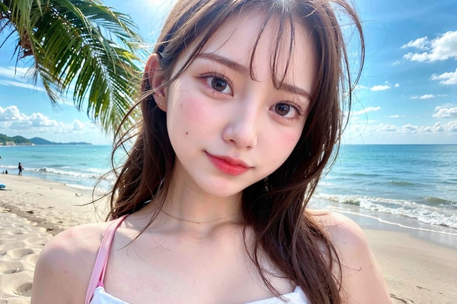 Tags: 21872187
<lora:mix4:0.68>, <lora:YaeMiko_Test:0.32>, (russian:1.09), beach, (bikini:1.14), <lora:skirtlift-v4:0.83 <lora:Addams:0.34>, extremely detailed face, cute, (photorealistic:1.15), sexy lips, seductive smile, eyelashes, pale skin, perky breasts, full body portrait, 4K, RAW, best quality, sharp, solo, (stunningly attractive:1.12)
Negative prompt: sketches, paintings, black and white, disfigured, (low quality:2.25), (worst quality:1.99)
Steps: 32, Sampler: DPM++ 2M Karras, CFG scale: 7.29, Seed: 1887031237, Size: 768x512, Model hash: fc2511737a, Model: chilloutmix_NiPrunedFp32Fix, Seed resize from: -1x-1, Denoising strength: 0.3, Version: v1.2.1, Hires upscale: 2.0, Hires steps: 16, Hires upscaler: ESRGAN_4x