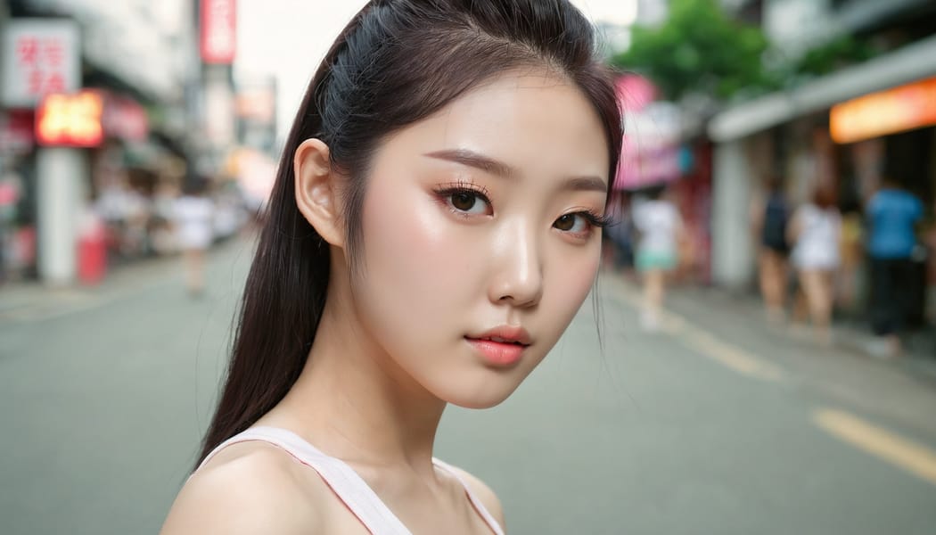 Tags: 21872187, SDXL
{"3": {"inputs": {"seed": 495731422166400, "steps": 32, "cfg": 6.79, "sampler_name": "dpmpp_2m", "scheduler": "karras", "denoise": 1.0, "model": ["27", 0], "positive": ["6", 0], "negative": ["7", 0], "latent_image": ["5", 0]}, "class_type": "KSampler"}, "4": {"inputs": {"ckpt_name": "juggernautxl.safetensors"}, "class_type": "CheckpointLoaderSimple"}, "5": {"inputs": {"width": 1344, "height": 768, "batch_size": 1}, "class_type": "EmptyLatentImage"}, "6": {"inputs": {"text": "21 year old girl, (korean:1.03), (temptress:1.10), (cute:1.11), (seductive pose:1.02), (beautiful eyes:1.09), (sexy lips:1.00), (slim:0.98), (pale skin:0.95), (idol:0.95), (blush:1.14), (double eyelids:0.97), (seductive facial expression:1.14), (eyelashes:1.14), (perky ass:1.10), (exposed ass:0.96), (looking back:1.05), (sexy ass:1.01), (thigh gap:1.02), (white tanktop:1.08), busy street, (film:1.05), (detailed skin:1.04), (portra:1.04), (RAW:1.07), (candid cinema:1.05), (soft lighting:1.00), (skin fuzz:1.04), (textured skin:1.07), (natural looking skin:1.03)", "clip": ["27", 1]}, "class_type": "CLIPTextEncode"}, "7": {"inputs": {"text": "(watermark:1.06), (bad hands:1.13), (twisted:1.10), (low resolution:1.05), (distorted:1.11), (open mouth:1.09), (worst quality:1.11)", "clip": ["27", 1]}, "class_type": "CLIPTextEncode"}, "8": {"inputs": {"samples": ["3", 0], "vae": ["4", 2]}, "class_type": "VAEDecode"}, "25": {"inputs": {"lora_name": "nudify_xl.safetensors", "strength_model": 0.09, "strength_clip": 0.18, "model": ["4", 0], "clip": ["4", 1]}, "class_type": "LoraLoader"}, "26": {"inputs": {"lora_name": "shirtlift_SDXL_v2.safetensors", "strength_model": 0.01, "strength_clip": 0.08, "model": ["25", 0], "clip": ["25", 1]}, "class_type": "LoraLoader"}, "27": {"inputs": {"lora_name": "PerfectEyesXL.safetensors", "strength_model": 0.15, "strength_clip": 0.09, "model": ["26", 0], "clip": ["26", 1]}, "class_type": "LoraLoader"}, "30": {"inputs": {"model_name": "4x_NMKD-Superscale-SP_178000_G.pth"}, "class_type": "UpscaleModelLoader"}, "31": {"inputs": {"upscale_model": ["30", 0], "image": ["8", 0]}, "class_type": "ImageUpscaleWithModel"}, "32": {"inputs": {"upscale_method": "lanczos", "scale_by": 0.5, "image": ["31", 0]}, "class_type": "ImageScaleBy"}, "33": {"inputs": {"pixels": ["32", 0], "vae": ["4", 2]}, "class_type": "VAEEncode"}, "34": {"inputs": {"seed": 495731422166400, "steps": 32, "cfg": 6.79, "sampler_name": "dpmpp_2m", "scheduler": "karras", "denoise": 0.3, "model": ["27", 0], "positive": ["6", 0], "negative": ["7", 0], "latent_image": ["33", 0]}, "class_type": "KSampler"}, "36": {"inputs": {"samples": ["34", 0], "vae": ["4", 2]}, "class_type": "VAEDecode"}, "39": {"inputs": {"filename_prefix": "comfyapi-1713377648700", "images": ["36", 0]}, "class_type": "SaveImage"}}