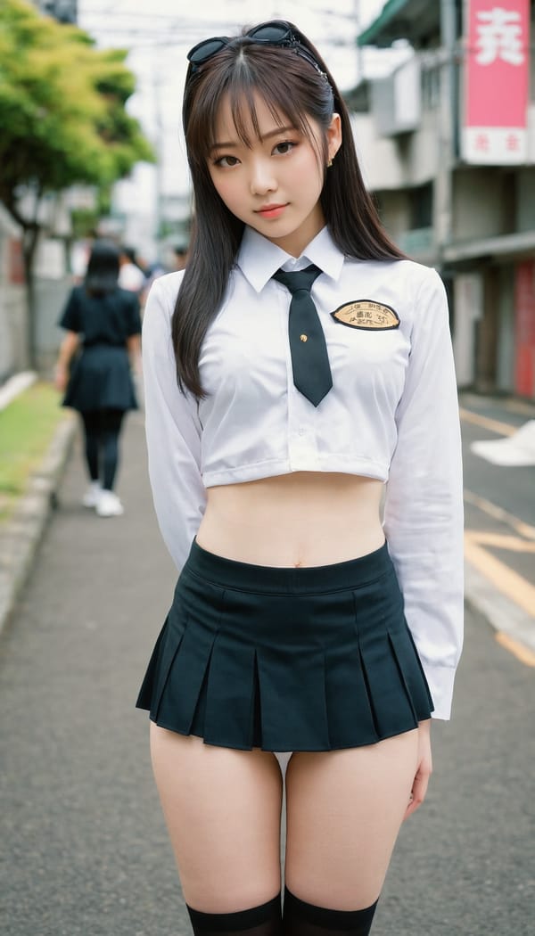 Tags: 21872187, SDXL
{"3": {"inputs": {"seed": 877686930724167, "steps": 64, "cfg": 6.13, "sampler_name": "dpmpp_2m", "scheduler": "karras", "denoise": 1.0, "model": ["27", 0], "positive": ["6", 0], "negative": ["7", 0], "latent_image": ["5", 0]}, "class_type": "KSampler"}, "4": {"inputs": {"ckpt_name": "juggernautxl.safetensors"}, "class_type": "CheckpointLoaderSimple"}, "5": {"inputs": {"width": 768, "height": 1344, "batch_size": 1}, "class_type": "EmptyLatentImage"}, "6": {"inputs": {"text": "21 year old girl, (japanese:1.02), (double eyelids:0.95), (pale skin:0.96), (eyelashes:0.97), (sexy lips:1.13), (idol:1.08), (detailed face:1.08), (cute:1.05), (temptress:1.00), (seductive facial expression:1.06), (blush:1.07), (beautiful eyes:1.00), (slim:1.06), (seductive pose:1.01), (perky ass:1.11), (exposed ass:1.01), (looking back:0.98), (sexy ass:1.13), (thigh gap:1.12), (school uniform:1.14), choker, busy street, (portra:1.07), (textured skin:1.00), (natural looking skin:1.05), (soft lighting:1.07), (RAW:1.03), (skin fuzz:1.06), (film:1.07), (candid cinema:1.03), (detailed skin:1.00)", "clip": ["27", 1]}, "class_type": "CLIPTextEncode"}, "7": {"inputs": {"text": "(bad hands:1.10), (open mouth:1.12), (worst quality:1.08), (watermark:1.09), (distorted:1.05), (low resolution:1.14), (twisted:1.08)", "clip": ["27", 1]}, "class_type": "CLIPTextEncode"}, "8": {"inputs": {"samples": ["3", 0], "vae": ["4", 2]}, "class_type": "VAEDecode"}, "25": {"inputs": {"lora_name": "nudify_xl.safetensors", "strength_model": 0.06, "strength_clip": 0.39, "model": ["4", 0], "clip": ["4", 1]}, "class_type": "LoraLoader"}, "26": {"inputs": {"lora_name": "shirtlift_SDXL_v2.safetensors", "strength_model": 0.04, "strength_clip": 0.13, "model": ["25", 0], "clip": ["25", 1]}, "class_type": "LoraLoader"}, "27": {"inputs": {"lora_name": "PerfectEyesXL.safetensors", "strength_model": 0.14, "strength_clip": 0.08, "model": ["26", 0], "clip": ["26", 1]}, "class_type": "LoraLoader"}, "30": {"inputs": {"model_name": "4x_NMKD-Superscale-SP_178000_G.pth"}, "class_type": "UpscaleModelLoader"}, "31": {"inputs": {"upscale_model": ["30", 0], "image": ["8", 0]}, "class_type": "ImageUpscaleWithModel"}, "32": {"inputs": {"upscale_method": "lanczos", "scale_by": 0.5, "image": ["31", 0]}, "class_type": "ImageScaleBy"}, "33": {"inputs": {"pixels": ["32", 0], "vae": ["4", 2]}, "class_type": "VAEEncode"}, "34": {"inputs": {"seed": 877686930724167, "steps": 64, "cfg": 6.13, "sampler_name": "dpmpp_2m", "scheduler": "karras", "denoise": 0.3, "model": ["27", 0], "positive": ["6", 0], "negative": ["7", 0], "latent_image": ["33", 0]}, "class_type": "KSampler"}, "36": {"inputs": {"samples": ["34", 0], "vae": ["4", 2]}, "class_type": "VAEDecode"}, "39": {"inputs": {"filename_prefix": "comfyapi-1713839077097", "images": ["36", 0]}, "class_type": "SaveImage"}}