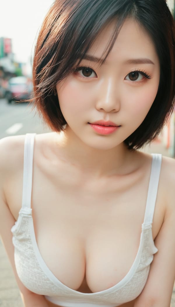 Tags: 21872187, SDXL
{"3": {"inputs": {"seed": 243468929438415, "steps": 32, "cfg": 6.8, "sampler_name": "dpmpp_2m", "scheduler": "karras", "denoise": 1.0, "model": ["27", 0], "positive": ["6", 0], "negative": ["7", 0], "latent_image": ["5", 0]}, "class_type": "KSampler"}, "4": {"inputs": {"ckpt_name": "juggernautxl.safetensors"}, "class_type": "CheckpointLoaderSimple"}, "5": {"inputs": {"width": 768, "height": 1344, "batch_size": 1}, "class_type": "EmptyLatentImage"}, "6": {"inputs": {"text": "27 year old girl, (taiwanese:1.09), (pale skin:1.03), (idol:0.96), (blush:1.03), (cute:1.14), (double eyelids:0.96), (detailed face:1.12), (eyelashes:0.97), (seductive pose:1.07), (temptress:0.98), (slim:1.00), (beautiful eyes:0.95), (sexy lips:0.97), (on all fours:1.08), (spreading ass cheeks:1.01), (from behind:1.05), (backboob:1.04), (white tanktop:1.04), busy street, (portra:1.00), (RAW:1.05), (skin fuzz:1.00), (detailed skin:1.00), (film:1.06), (candid cinema:1.03), (natural looking skin:1.04), (soft lighting:1.03), (textured skin:1.01)", "clip": ["27", 1]}, "class_type": "CLIPTextEncode"}, "7": {"inputs": {"text": "(watermark:1.09), (bad hands:1.07), (twisted:1.13), (low resolution:1.05), (worst quality:1.11), (open mouth:1.07), (distorted:1.09)", "clip": ["27", 1]}, "class_type": "CLIPTextEncode"}, "8": {"inputs": {"samples": ["3", 0], "vae": ["4", 2]}, "class_type": "VAEDecode"}, "25": {"inputs": {"lora_name": "nudify_xl.safetensors", "strength_model": 0.29, "strength_clip": 0.3, "model": ["4", 0], "clip": ["4", 1]}, "class_type": "LoraLoader"}, "26": {"inputs": {"lora_name": "shirtlift_SDXL_v2.safetensors", "strength_model": 0.02, "strength_clip": 0.0, "model": ["25", 0], "clip": ["25", 1]}, "class_type": "LoraLoader"}, "27": {"inputs": {"lora_name": "PerfectEyesXL.safetensors", "strength_model": 0.06, "strength_clip": 0.17, "model": ["26", 0], "clip": ["26", 1]}, "class_type": "LoraLoader"}, "30": {"inputs": {"model_name": "4x_NMKD-Superscale-SP_178000_G.pth"}, "class_type": "UpscaleModelLoader"}, "31": {"inputs": {"upscale_model": ["30", 0], "image": ["8", 0]}, "class_type": "ImageUpscaleWithModel"}, "32": {"inputs": {"upscale_method": "lanczos", "scale_by": 0.5, "image": ["31", 0]}, "class_type": "ImageScaleBy"}, "33": {"inputs": {"pixels": ["32", 0], "vae": ["4", 2]}, "class_type": "VAEEncode"}, "34": {"inputs": {"seed": 243468929438415, "steps": 32, "cfg": 6.8, "sampler_name": "dpmpp_2m", "scheduler": "karras", "denoise": 0.3, "model": ["27", 0], "positive": ["6", 0], "negative": ["7", 0], "latent_image": ["33", 0]}, "class_type": "KSampler"}, "36": {"inputs": {"samples": ["34", 0], "vae": ["4", 2]}, "class_type": "VAEDecode"}, "39": {"inputs": {"filename_prefix": "comfyapi-1714677140261", "images": ["36", 0]}, "class_type": "SaveImage"}}