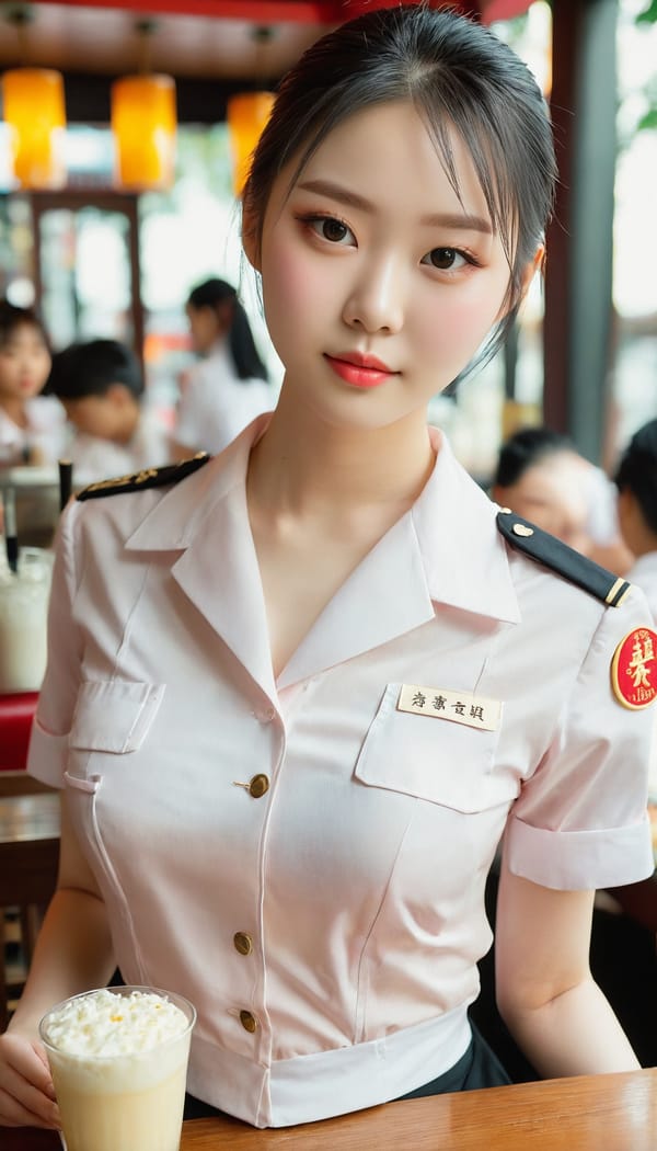 Tags: 21872187, SDXL
{"3": {"inputs": {"seed": 961468911634652, "steps": 32, "cfg": 7.07, "sampler_name": "dpmpp_2m", "scheduler": "karras", "denoise": 1.0, "model": ["27", 0], "positive": ["6", 0], "negative": ["7", 0], "latent_image": ["5", 0]}, "class_type": "KSampler"}, "4": {"inputs": {"ckpt_name": "juggernautxl.safetensors"}, "class_type": "CheckpointLoaderSimple"}, "5": {"inputs": {"width": 768, "height": 1344, "batch_size": 1}, "class_type": "EmptyLatentImage"}, "6": {"inputs": {"text": "20 year old girl, (chinese:0.96), (pale skin:1.11), (blush:1.10), (seductive facial expression:1.10), (cute:0.98), (eyelashes:0.97), (idol:0.96), (detailed face:0.96), (seductive pose:1.09), (double eyelids:1.04), (slim:1.05), (sexy lips:0.98), (temptress:0.98), (in a seductive pose:1.14), (large perky breasts:0.97), (cleavage:1.02), (thigh gap:1.07), (a waitress in uniform:1.14) working at a restaurant, (skin fuzz:1.02), (natural looking skin:1.05), (candid cinema:1.00), (RAW:1.07), (portra:1.01), (soft lighting:1.03), (textured skin:1.05), (film:1.01), (detailed skin:1.06)", "clip": ["27", 1]}, "class_type": "CLIPTextEncode"}, "7": {"inputs": {"text": "(distorted:1.14), (worst quality:1.07), (low resolution:1.12), (watermark:1.12), (twisted:1.11), (open mouth:1.11), (bad hands:1.08)", "clip": ["27", 1]}, "class_type": "CLIPTextEncode"}, "8": {"inputs": {"samples": ["3", 0], "vae": ["4", 2]}, "class_type": "VAEDecode"}, "25": {"inputs": {"lora_name": "nudify_xl.safetensors", "strength_model": 0.19, "strength_clip": 0.24, "model": ["4", 0], "clip": ["4", 1]}, "class_type": "LoraLoader"}, "26": {"inputs": {"lora_name": "shirtlift_SDXL_v2.safetensors", "strength_model": 0.15, "strength_clip": 0.01, "model": ["25", 0], "clip": ["25", 1]}, "class_type": "LoraLoader"}, "27": {"inputs": {"lora_name": "PerfectEyesXL.safetensors", "strength_model": 0.16, "strength_clip": 0.03, "model": ["26", 0], "clip": ["26", 1]}, "class_type": "LoraLoader"}, "30": {"inputs": {"model_name": "4x_NMKD-Superscale-SP_178000_G.pth"}, "class_type": "UpscaleModelLoader"}, "31": {"inputs": {"upscale_model": ["30", 0], "image": ["8", 0]}, "class_type": "ImageUpscaleWithModel"}, "32": {"inputs": {"upscale_method": "lanczos", "scale_by": 0.5, "image": ["31", 0]}, "class_type": "ImageScaleBy"}, "33": {"inputs": {"pixels": ["32", 0], "vae": ["4", 2]}, "class_type": "VAEEncode"}, "34": {"inputs": {"seed": 961468911634652, "steps": 32, "cfg": 7.07, "sampler_name": "dpmpp_2m", "scheduler": "karras", "denoise": 0.3, "model": ["27", 0], "positive": ["6", 0], "negative": ["7", 0], "latent_image": ["33", 0]}, "class_type": "KSampler"}, "36": {"inputs": {"samples": ["34", 0], "vae": ["4", 2]}, "class_type": "VAEDecode"}, "39": {"inputs": {"filename_prefix": "comfyapi-1717421370600", "images": ["36", 0]}, "class_type": "SaveImage"}}