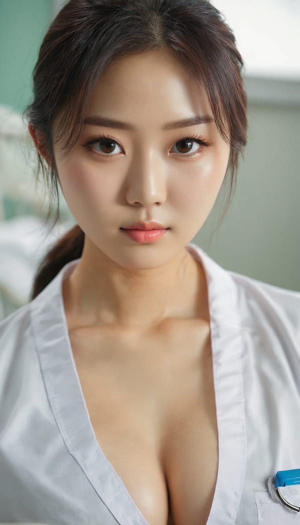 Tags: 21872187, SDXL
{"3": {"inputs": {"seed": 740182652076650, "steps": 32, "cfg": 5.23, "sampler_name": "dpmpp_2m", "scheduler": "karras", "denoise": 1.0, "model": ["27", 0], "positive": ["6", 0], "negative": ["7", 0], "latent_image": ["5", 0]}, "class_type": "KSampler"}, "4": {"inputs": {"ckpt_name": "juggernautxl.safetensors"}, "class_type": "CheckpointLoaderSimple"}, "5": {"inputs": {"width": 768, "height": 1344, "batch_size": 1}, "class_type": "EmptyLatentImage"}, "6": {"inputs": {"text": "23 year old girl, (korean:1.05), (seductive facial expression:1.10), (eyelashes:0.97), (sexy lips:1.02), (temptress:1.14), (slim:1.03), (double eyelids:1.02), (idol:1.13), (cute:0.99), (detailed face:1.06), (seductive pose:1.08), (beautiful eyes:1.00), (in a seductive pose:0.99), (large perky breasts:0.98), (cleavage:1.12), (thigh gap:1.14), (nurse in uniform:0.98) working in a hospital ward, (textured skin:1.05), (RAW:1.04), (portra:1.07), (film:1.01), (soft lighting:1.05), (detailed skin:1.01), (candid cinema:1.06), (skin fuzz:1.05), (natural looking skin:1.05)", "clip": ["27", 1]}, "class_type": "CLIPTextEncode"}, "7": {"inputs": {"text": "(low resolution:1.09), (open mouth:1.14), (watermark:1.12), (distorted:1.13), (bad hands:1.14), (worst quality:1.07), (twisted:1.05)", "clip": ["27", 1]}, "class_type": "CLIPTextEncode"}, "8": {"inputs": {"samples": ["3", 0], "vae": ["4", 2]}, "class_type": "VAEDecode"}, "25": {"inputs": {"lora_name": "nudify_xl.safetensors", "strength_model": 0.16, "strength_clip": 0.1, "model": ["4", 0], "clip": ["4", 1]}, "class_type": "LoraLoader"}, "26": {"inputs": {"lora_name": "shirtlift_SDXL_v2.safetensors", "strength_model": 0.05, "strength_clip": 0.01, "model": ["25", 0], "clip": ["25", 1]}, "class_type": "LoraLoader"}, "27": {"inputs": {"lora_name": "PerfectEyesXL.safetensors", "strength_model": 0.08, "strength_clip": 0.19, "model": ["26", 0], "clip": ["26", 1]}, "class_type": "LoraLoader"}, "30": {"inputs": {"model_name": "4x_NMKD-Superscale-SP_178000_G.pth"}, "class_type": "UpscaleModelLoader"}, "31": {"inputs": {"upscale_model": ["30", 0], "image": ["8", 0]}, "class_type": "ImageUpscaleWithModel"}, "32": {"inputs": {"upscale_method": "lanczos", "scale_by": 0.5, "image": ["31", 0]}, "class_type": "ImageScaleBy"}, "33": {"inputs": {"pixels": ["32", 0], "vae": ["4", 2]}, "class_type": "VAEEncode"}, "34": {"inputs": {"seed": 740182652076650, "steps": 32, "cfg": 5.23, "sampler_name": "dpmpp_2m", "scheduler": "karras", "denoise": 0.3, "model": ["27", 0], "positive": ["6", 0], "negative": ["7", 0], "latent_image": ["33", 0]}, "class_type": "KSampler"}, "36": {"inputs": {"samples": ["34", 0], "vae": ["4", 2]}, "class_type": "VAEDecode"}, "39": {"inputs": {"filename_prefix": "comfyapi-1731864272720", "images": ["36", 0]}, "class_type": "SaveImage"}}