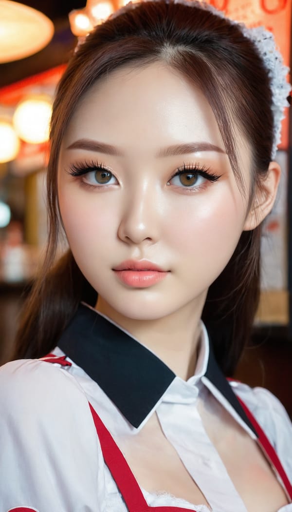 Tags: 21872187, SDXL
{"3": {"inputs": {"seed": 146485222346537, "steps": 64, "cfg": 5.68, "sampler_name": "dpmpp_2m", "scheduler": "karras", "denoise": 1.0, "model": ["27", 0], "positive": ["6", 0], "negative": ["7", 0], "latent_image": ["5", 0]}, "class_type": "KSampler"}, "4": {"inputs": {"ckpt_name": "juggernautxl.safetensors"}, "class_type": "CheckpointLoaderSimple"}, "5": {"inputs": {"width": 768, "height": 1344, "batch_size": 1}, "class_type": "EmptyLatentImage"}, "6": {"inputs": {"text": "23 year old girl, (russian:0.97), (korean:1.09), (eyelashes:1.05), (idol:1.14), (detailed face:1.06), (beautiful eyes:1.06), (temptress:1.08), (seductive pose:1.05), (pale skin:1.08), (cute:1.05), (slim:1.12), (seductive facial expression:1.00), (blush:1.02), (sexy lips:0.98), (double eyelids:0.99), (on all fours:1.04), (spreading ass cheeks:1.06), (from behind:0.99), (backboob:1.07), (a waitress in uniform:1.10) working at a restaurant, (natural looking skin:1.08), (candid cinema:1.07), (detailed skin:1.08), (RAW:1.04), (portra:1.09), (soft lighting:1.03), (film:1.08), (skin fuzz:1.05), (textured skin:1.09)", "clip": ["27", 1]}, "class_type": "CLIPTextEncode"}, "7": {"inputs": {"text": "(low resolution:1.13), (distorted:1.14), (watermark:1.11), (twisted:1.07), (bad hands:1.12), (open mouth:1.09), (worst quality:1.10)", "clip": ["27", 1]}, "class_type": "CLIPTextEncode"}, "8": {"inputs": {"samples": ["3", 0], "vae": ["4", 2]}, "class_type": "VAEDecode"}, "25": {"inputs": {"lora_name": "nudify_xl.safetensors", "strength_model": 0.23, "strength_clip": 0.14, "model": ["4", 0], "clip": ["4", 1]}, "class_type": "LoraLoader"}, "26": {"inputs": {"lora_name": "shirtlift_SDXL_v2.safetensors", "strength_model": 0.03, "strength_clip": 0.16, "model": ["25", 0], "clip": ["25", 1]}, "class_type": "LoraLoader"}, "27": {"inputs": {"lora_name": "PerfectEyesXL.safetensors", "strength_model": 0.12, "strength_clip": 0.0, "model": ["26", 0], "clip": ["26", 1]}, "class_type": "LoraLoader"}, "30": {"inputs": {"model_name": "4x_NMKD-Superscale-SP_178000_G.pth"}, "class_type": "UpscaleModelLoader"}, "31": {"inputs": {"upscale_model": ["30", 0], "image": ["8", 0]}, "class_type": "ImageUpscaleWithModel"}, "32": {"inputs": {"upscale_method": "lanczos", "scale_by": 0.5, "image": ["31", 0]}, "class_type": "ImageScaleBy"}, "33": {"inputs": {"pixels": ["32", 0], "vae": ["4", 2]}, "class_type": "VAEEncode"}, "34": {"inputs": {"seed": 146485222346537, "steps": 64, "cfg": 5.68, "sampler_name": "dpmpp_2m", "scheduler": "karras", "denoise": 0.3, "model": ["27", 0], "positive": ["6", 0], "negative": ["7", 0], "latent_image": ["33", 0]}, "class_type": "KSampler"}, "36": {"inputs": {"samples": ["34", 0], "vae": ["4", 2]}, "class_type": "VAEDecode"}, "39": {"inputs": {"filename_prefix": "comfyapi-1714990824791", "images": ["36", 0]}, "class_type": "SaveImage"}}