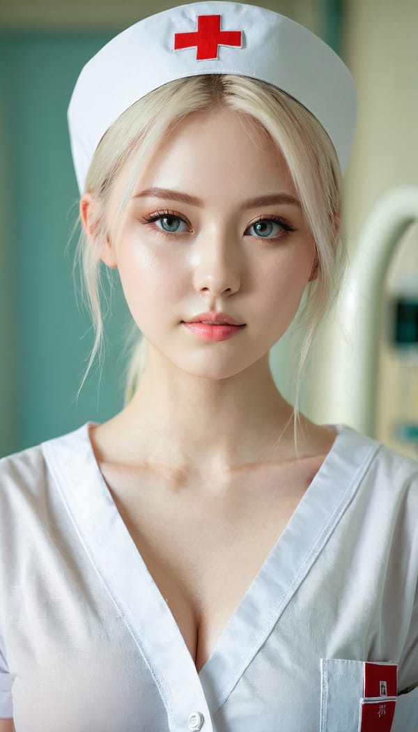 Tags: 21872187, SDXL
{"3": {"inputs": {"seed": 427516244619308, "steps": 32, "cfg": 7.21, "sampler_name": "dpmpp_2m", "scheduler": "karras", "denoise": 1.0, "model": ["27", 0], "positive": ["6", 0], "negative": ["7", 0], "latent_image": ["5", 0]}, "class_type": "KSampler"}, "4": {"inputs": {"ckpt_name": "juggernautxl.safetensors"}, "class_type": "CheckpointLoaderSimple"}, "5": {"inputs": {"width": 768, "height": 1344, "batch_size": 1}, "class_type": "EmptyLatentImage"}, "6": {"inputs": {"text": "23 year old girl, (seductive facial expression:1.09), (temptress:1.05), (beautiful eyes:1.02), (slim:0.95), (detailed face:1.04), (sexy lips:0.99), (idol:1.10), (pale skin:0.98), (cute:1.14), (double eyelids:1.05), (seductive pose:0.97), (blush:1.06), (in a seductive pose:1.01), (large perky breasts:0.97), (cleavage:1.03), (thigh gap:1.07), (nurse in uniform:1.10) working in a hospital ward, (textured skin:1.07), (natural looking skin:1.00), (portra:1.00), (RAW:1.08), (soft lighting:1.06), (detailed skin:1.00), (film:1.01), (skin fuzz:1.01), (candid cinema:1.00)", "clip": ["27", 1]}, "class_type": "CLIPTextEncode"}, "7": {"inputs": {"text": "(twisted:1.08), (worst quality:1.09), (watermark:1.10), (bad hands:1.11), (low resolution:1.08), (distorted:1.11), (open mouth:1.14)", "clip": ["27", 1]}, "class_type": "CLIPTextEncode"}, "8": {"inputs": {"samples": ["3", 0], "vae": ["4", 2]}, "class_type": "VAEDecode"}, "25": {"inputs": {"lora_name": "nudify_xl.safetensors", "strength_model": 0.31, "strength_clip": 0.29, "model": ["4", 0], "clip": ["4", 1]}, "class_type": "LoraLoader"}, "26": {"inputs": {"lora_name": "shirtlift_SDXL_v2.safetensors", "strength_model": 0.06, "strength_clip": 0.07, "model": ["25", 0], "clip": ["25", 1]}, "class_type": "LoraLoader"}, "27": {"inputs": {"lora_name": "PerfectEyesXL.safetensors", "strength_model": 0.08, "strength_clip": 0.03, "model": ["26", 0], "clip": ["26", 1]}, "class_type": "LoraLoader"}, "30": {"inputs": {"model_name": "4x_NMKD-Superscale-SP_178000_G.pth"}, "class_type": "UpscaleModelLoader"}, "31": {"inputs": {"upscale_model": ["30", 0], "image": ["8", 0]}, "class_type": "ImageUpscaleWithModel"}, "32": {"inputs": {"upscale_method": "lanczos", "scale_by": 0.5, "image": ["31", 0]}, "class_type": "ImageScaleBy"}, "33": {"inputs": {"pixels": ["32", 0], "vae": ["4", 2]}, "class_type": "VAEEncode"}, "34": {"inputs": {"seed": 427516244619308, "steps": 32, "cfg": 7.21, "sampler_name": "dpmpp_2m", "scheduler": "karras", "denoise": 0.3, "model": ["27", 0], "positive": ["6", 0], "negative": ["7", 0], "latent_image": ["33", 0]}, "class_type": "KSampler"}, "36": {"inputs": {"samples": ["34", 0], "vae": ["4", 2]}, "class_type": "VAEDecode"}, "39": {"inputs": {"filename_prefix": "comfyapi-1726514830404", "images": ["36", 0]}, "class_type": "SaveImage"}}