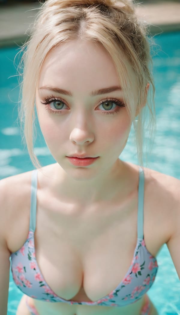 Tags: 21872187, SDXL
{"3": {"inputs": {"seed": 631021656560617, "steps": 32, "cfg": 5.39, "sampler_name": "dpmpp_2m", "scheduler": "karras", "denoise": 1.0, "model": ["27", 0], "positive": ["6", 0], "negative": ["7", 0], "latent_image": ["5", 0]}, "class_type": "KSampler"}, "4": {"inputs": {"ckpt_name": "juggernautxl.safetensors"}, "class_type": "CheckpointLoaderSimple"}, "5": {"inputs": {"width": 768, "height": 1344, "batch_size": 1}, "class_type": "EmptyLatentImage"}, "6": {"inputs": {"text": "25 year old girl, (ukrainian:1.14), (seductive pose:0.97), (eyelashes:1.13), (cute:1.00), (detailed face:0.95), (double eyelids:1.03), (idol:1.11), (slim:1.04), (blush:0.97), (seductive facial expression:1.01), (beautiful eyes:1.05), (pale skin:1.11), (temptress:1.02), (in a seductive pose:1.02), (large perky breasts:1.04), (cleavage:1.01), (thigh gap:1.13), (in a swimsuit:1.09) at a pool, (portra:1.08), (natural looking skin:1.04), (detailed skin:1.06), (candid cinema:1.03), (skin fuzz:1.05), (textured skin:1.03), (RAW:1.09), (soft lighting:1.08), (film:1.08)", "clip": ["27", 1]}, "class_type": "CLIPTextEncode"}, "7": {"inputs": {"text": "(bad hands:1.09), (distorted:1.09), (watermark:1.08), (worst quality:1.10), (low resolution:1.13), (open mouth:1.11)", "clip": ["27", 1]}, "class_type": "CLIPTextEncode"}, "8": {"inputs": {"samples": ["3", 0], "vae": ["4", 2]}, "class_type": "VAEDecode"}, "25": {"inputs": {"lora_name": "nudify_xl.safetensors", "strength_model": 0.09, "strength_clip": 0.31, "model": ["4", 0], "clip": ["4", 1]}, "class_type": "LoraLoader"}, "26": {"inputs": {"lora_name": "shirtlift_SDXL_v2.safetensors", "strength_model": 0.03, "strength_clip": 0.03, "model": ["25", 0], "clip": ["25", 1]}, "class_type": "LoraLoader"}, "27": {"inputs": {"lora_name": "PerfectEyesXL.safetensors", "strength_model": 0.07, "strength_clip": 0.07, "model": ["26", 0], "clip": ["26", 1]}, "class_type": "LoraLoader"}, "30": {"inputs": {"model_name": "4x_NMKD-Superscale-SP_178000_G.pth"}, "class_type": "UpscaleModelLoader"}, "31": {"inputs": {"upscale_model": ["30", 0], "image": ["8", 0]}, "class_type": "ImageUpscaleWithModel"}, "32": {"inputs": {"upscale_method": "lanczos", "scale_by": 0.5, "image": ["31", 0]}, "class_type": "ImageScaleBy"}, "33": {"inputs": {"pixels": ["32", 0], "vae": ["4", 2]}, "class_type": "VAEEncode"}, "34": {"inputs": {"seed": 631021656560617, "steps": 32, "cfg": 5.39, "sampler_name": "dpmpp_2m", "scheduler": "karras", "denoise": 0.3, "model": ["27", 0], "positive": ["6", 0], "negative": ["7", 0], "latent_image": ["33", 0]}, "class_type": "KSampler"}, "36": {"inputs": {"samples": ["34", 0], "vae": ["4", 2]}, "class_type": "VAEDecode"}, "39": {"inputs": {"filename_prefix": "comfyapi-1731371088923", "images": ["36", 0]}, "class_type": "SaveImage"}}