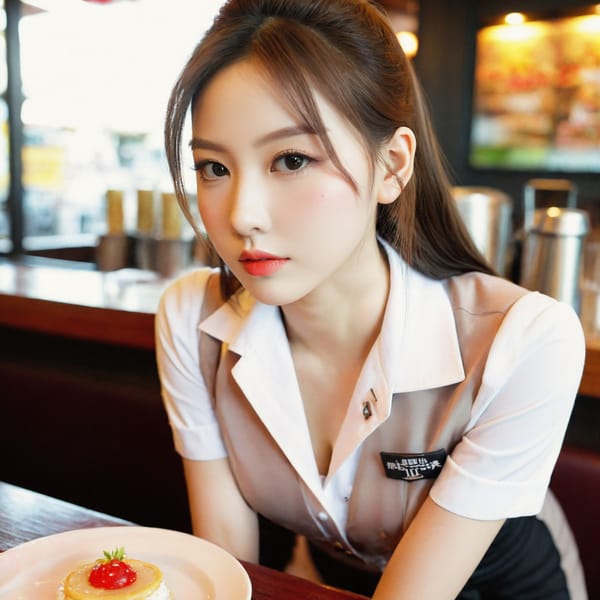 Tags: 21872187, SDXL
{"3": {"inputs": {"seed": 275687440411280, "steps": 64, "cfg": 7.19, "sampler_name": "dpmpp_2m", "scheduler": "karras", "denoise": 1.0, "model": ["27", 0], "positive": ["6", 0], "negative": ["7", 0], "latent_image": ["5", 0]}, "class_type": "KSampler"}, "4": {"inputs": {"ckpt_name": "leosamsHelloworldSDXL_helloworldSDXL32DPO.safetensors"}, "class_type": "CheckpointLoaderSimple"}, "5": {"inputs": {"width": 1024, "height": 1024, "batch_size": 1}, "class_type": "EmptyLatentImage"}, "6": {"inputs": {"text": "26 year old girl, (beautiful eyes:1.12), (sexy lips:1.12), (slim:1.02), (seductive facial expression:1.05), (eyelashes:1.09), (blush:1.11), (seductive pose:0.95), (temptress:1.03), (double eyelids:0.97), (cute:1.13), (detailed face:1.13), (pale skin:1.08), (idol:1.05), (on all fours:1.12), (spreading ass cheeks:0.98), (from behind:1.07), (backboob:1.05), (a waitress in uniform:1.13) working at a restaurant, (natural looking skin:1.09), (candid cinema:1.04), (portra:1.09), (RAW:1.08), (textured skin:1.04), (film:1.02), (soft lighting:1.07), (detailed skin:1.04), (skin fuzz:1.03)", "clip": ["27", 1]}, "class_type": "CLIPTextEncode"}, "7": {"inputs": {"text": "(bad hands:1.09), (distorted:1.11), (low resolution:1.05), (twisted:1.10), (worst quality:1.07), (watermark:1.12), (open mouth:1.14)", "clip": ["27", 1]}, "class_type": "CLIPTextEncode"}, "8": {"inputs": {"samples": ["3", 0], "vae": ["4", 2]}, "class_type": "VAEDecode"}, "25": {"inputs": {"lora_name": "nudify_xl.safetensors", "strength_model": 0.22, "strength_clip": 0.32, "model": ["4", 0], "clip": ["4", 1]}, "class_type": "LoraLoader"}, "26": {"inputs": {"lora_name": "shirtlift_SDXL_v2.safetensors", "strength_model": 0.14, "strength_clip": 0.04, "model": ["25", 0], "clip": ["25", 1]}, "class_type": "LoraLoader"}, "27": {"inputs": {"lora_name": "PerfectEyesXL.safetensors", "strength_model": 0.19, "strength_clip": 0.07, "model": ["26", 0], "clip": ["26", 1]}, "class_type": "LoraLoader"}, "30": {"inputs": {"model_name": "4x_NMKD-Superscale-SP_178000_G.pth"}, "class_type": "UpscaleModelLoader"}, "31": {"inputs": {"upscale_model": ["30", 0], "image": ["8", 0]}, "class_type": "ImageUpscaleWithModel"}, "32": {"inputs": {"upscale_method": "lanczos", "scale_by": 0.5, "image": ["31", 0]}, "class_type": "ImageScaleBy"}, "33": {"inputs": {"pixels": ["32", 0], "vae": ["4", 2]}, "class_type": "VAEEncode"}, "34": {"inputs": {"seed": 275687440411280, "steps": 64, "cfg": 7.19, "sampler_name": "dpmpp_2m", "scheduler": "karras", "denoise": 0.3, "model": ["27", 0], "positive": ["6", 0], "negative": ["7", 0], "latent_image": ["33", 0]}, "class_type": "KSampler"}, "36": {"inputs": {"samples": ["34", 0], "vae": ["4", 2]}, "class_type": "VAEDecode"}, "39": {"inputs": {"filename_prefix": "comfyapi-1707619278213", "images": ["36", 0]}, "class_type": "SaveImage"}}