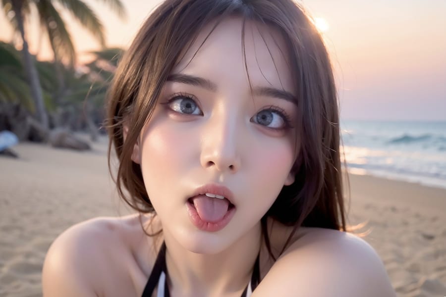 Tags: 21872187
<lora:mix4:0.44>, <lora:taiwanDollLikeness_v20:0.21>, <lora:YaeMiko_Test:0.39>, (ukrainian:1.07), beach, (bikini:1.14), <lora:ahegao-x-v4:0.51>, ahegao face, pleasure, extremely detailed eyes, extremely detailed face, (photorealistic:0.95), sexy lips, seductive smile, double eyelids, perky breasts, best quality, sharp, hyper realistic, solo
Negative prompt: drawings, paintings, anime, (worst quality:2.05)
Steps: 32, Sampler: DPM++ 2M Karras, CFG scale: 6.45, Seed: 2864417889, Size: 768x512, Model hash: fc2511737a, Model: chilloutmix_NiPrunedFp32Fix, Seed resize from: -1x-1, Denoising strength: 0.4, Version: v1.2.1, Hires upscale: 2.0, Hires steps: 16, Hires upscaler: ESRGAN_4x