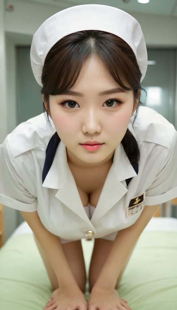 Tags: 21872187, SDXL
{"3": {"inputs": {"seed": 109091267986881, "steps": 32, "cfg": 5.43, "sampler_name": "dpmpp_2m", "scheduler": "karras", "denoise": 1.0, "model": ["27", 0], "positive": ["6", 0], "negative": ["7", 0], "latent_image": ["5", 0]}, "class_type": "KSampler"}, "4": {"inputs": {"ckpt_name": "juggernautXL_v8Rundiffusion.safetensors"}, "class_type": "CheckpointLoaderSimple"}, "5": {"inputs": {"width": 768, "height": 1344, "batch_size": 1}, "class_type": "EmptyLatentImage"}, "6": {"inputs": {"text": "25 year old girl, (korean:1.00), (taiwanese:1.06), (cute:1.09), (sexy lips:1.03), (temptress:1.04), (blush:0.95), (detailed face:0.95), (seductive facial expression:1.14), (idol:1.10), (eyelashes:0.95), (pale skin:0.95), (double eyelids:1.00), (seductive pose:0.99), (slim:1.05), (beautiful eyes:1.11), (on all fours:1.02), (spreading ass cheeks:1.08), (from behind:1.07), (backboob:1.00), (nurse in uniform:1.06) working in a hospital ward, (soft lighting:1.03), (natural looking skin:1.00), (textured skin:1.01), (candid cinema:1.04), (detailed skin:1.00), (RAW:1.04), (film:1.08), (portra:1.01), (skin fuzz:1.04)", "clip": ["27", 1]}, "class_type": "CLIPTextEncode"}, "7": {"inputs": {"text": "(bad hands:1.09), (twisted:1.07), (worst quality:1.13), (low resolution:1.07), (watermark:1.05), (distorted:1.12), (open mouth:1.05)", "clip": ["27", 1]}, "class_type": "CLIPTextEncode"}, "8": {"inputs": {"samples": ["3", 0], "vae": ["4", 2]}, "class_type": "VAEDecode"}, "25": {"inputs": {"lora_name": "nudify_xl.safetensors", "strength_model": 0.36, "strength_clip": 0.12, "model": ["4", 0], "clip": ["4", 1]}, "class_type": "LoraLoader"}, "26": {"inputs": {"lora_name": "shirtlift_SDXL_v2.safetensors", "strength_model": 0.06, "strength_clip": 0.17, "model": ["25", 0], "clip": ["25", 1]}, "class_type": "LoraLoader"}, "27": {"inputs": {"lora_name": "PerfectEyesXL.safetensors", "strength_model": 0.15, "strength_clip": 0.14, "model": ["26", 0], "clip": ["26", 1]}, "class_type": "LoraLoader"}, "30": {"inputs": {"model_name": "4x_NMKD-Superscale-SP_178000_G.pth"}, "class_type": "UpscaleModelLoader"}, "31": {"inputs": {"upscale_model": ["30", 0], "image": ["8", 0]}, "class_type": "ImageUpscaleWithModel"}, "32": {"inputs": {"upscale_method": "lanczos", "scale_by": 0.5, "image": ["31", 0]}, "class_type": "ImageScaleBy"}, "33": {"inputs": {"pixels": ["32", 0], "vae": ["4", 2]}, "class_type": "VAEEncode"}, "34": {"inputs": {"seed": 109091267986881, "steps": 32, "cfg": 5.43, "sampler_name": "dpmpp_2m", "scheduler": "karras", "denoise": 0.3, "model": ["27", 0], "positive": ["6", 0], "negative": ["7", 0], "latent_image": ["33", 0]}, "class_type": "KSampler"}, "36": {"inputs": {"samples": ["34", 0], "vae": ["4", 2]}, "class_type": "VAEDecode"}, "39": {"inputs": {"filename_prefix": "comfyapi-1707845296804", "images": ["36", 0]}, "class_type": "SaveImage"}}