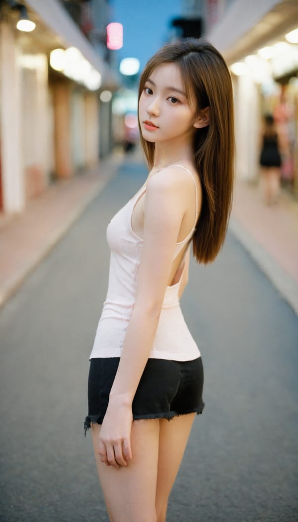 Tags: 21872187, SDXL
{"3": {"inputs": {"seed": 116484963673511, "steps": 64, "cfg": 6.36, "sampler_name": "dpmpp_2m", "scheduler": "karras", "denoise": 1.0, "model": ["27", 0], "positive": ["6", 0], "negative": ["7", 0], "latent_image": ["5", 0]}, "class_type": "KSampler"}, "4": {"inputs": {"ckpt_name": "leosamsHelloworldSDXL_helloworldSDXL32DPO.safetensors"}, "class_type": "CheckpointLoaderSimple"}, "5": {"inputs": {"width": 768, "height": 1344, "batch_size": 1}, "class_type": "EmptyLatentImage"}, "6": {"inputs": {"text": "21 year old girl, (idol:0.97), (cute:0.98), (temptress:1.08), (beautiful eyes:1.09), (double eyelids:1.07), (seductive facial expression:0.96), (pale skin:0.99), (seductive pose:0.95), (blush:1.07), (slim:1.11), (eyelashes:1.11), (perky ass:1.02), (exposed ass:1.00), (looking back:1.04), (sexy ass:0.97), (thigh gap:1.13), (white tanktop:1.00), busy street, (RAW:1.09), (soft lighting:1.05), (film:1.07), (candid cinema:1.07), (detailed skin:1.02), (natural looking skin:1.08), (skin fuzz:1.03), (portra:1.06), (textured skin:1.03)", "clip": ["27", 1]}, "class_type": "CLIPTextEncode"}, "7": {"inputs": {"text": "(twisted:1.10), (distorted:1.06), (worst quality:1.11), (open mouth:1.11), (watermark:1.12), (low resolution:1.11), (bad hands:1.12)", "clip": ["27", 1]}, "class_type": "CLIPTextEncode"}, "8": {"inputs": {"samples": ["3", 0], "vae": ["4", 2]}, "class_type": "VAEDecode"}, "25": {"inputs": {"lora_name": "nudify_xl.safetensors", "strength_model": 0.36, "strength_clip": 0.01, "model": ["4", 0], "clip": ["4", 1]}, "class_type": "LoraLoader"}, "26": {"inputs": {"lora_name": "shirtlift_SDXL_v2.safetensors", "strength_model": 0.03, "strength_clip": 0.06, "model": ["25", 0], "clip": ["25", 1]}, "class_type": "LoraLoader"}, "27": {"inputs": {"lora_name": "PerfectEyesXL.safetensors", "strength_model": 0.13, "strength_clip": 0.1, "model": ["26", 0], "clip": ["26", 1]}, "class_type": "LoraLoader"}, "30": {"inputs": {"model_name": "4x_NMKD-Superscale-SP_178000_G.pth"}, "class_type": "UpscaleModelLoader"}, "31": {"inputs": {"upscale_model": ["30", 0], "image": ["8", 0]}, "class_type": "ImageUpscaleWithModel"}, "32": {"inputs": {"upscale_method": "lanczos", "scale_by": 0.5, "image": ["31", 0]}, "class_type": "ImageScaleBy"}, "33": {"inputs": {"pixels": ["32", 0], "vae": ["4", 2]}, "class_type": "VAEEncode"}, "34": {"inputs": {"seed": 116484963673511, "steps": 64, "cfg": 6.36, "sampler_name": "dpmpp_2m", "scheduler": "karras", "denoise": 0.3, "model": ["27", 0], "positive": ["6", 0], "negative": ["7", 0], "latent_image": ["33", 0]}, "class_type": "KSampler"}, "36": {"inputs": {"samples": ["34", 0], "vae": ["4", 2]}, "class_type": "VAEDecode"}, "39": {"inputs": {"filename_prefix": "comfyapi-1708012612105", "images": ["36", 0]}, "class_type": "SaveImage"}}