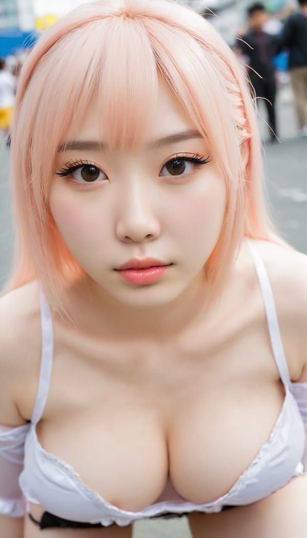 Tags: 21872187, SDXL
{"3": {"inputs": {"seed": 723974864838304, "steps": 32, "cfg": 5.71, "sampler_name": "dpmpp_2m", "scheduler": "karras", "denoise": 1.0, "model": ["27", 0], "positive": ["6", 0], "negative": ["7", 0], "latent_image": ["5", 0]}, "class_type": "KSampler"}, "4": {"inputs": {"ckpt_name": "juggernautxl.safetensors"}, "class_type": "CheckpointLoaderSimple"}, "5": {"inputs": {"width": 768, "height": 1344, "batch_size": 1}, "class_type": "EmptyLatentImage"}, "6": {"inputs": {"text": "27 year old girl, (korean:1.12), (russian:0.97), (blush:1.02), (eyelashes:0.96), (cute:1.13), (sexy lips:1.08), (idol:1.08), (seductive facial expression:0.99), (beautiful eyes:1.08), (seductive pose:1.05), (slim:1.10), (double eyelids:1.09), (pale skin:0.99), (temptress:1.01), (on all fours:1.10), (spreading ass cheeks:1.02), (from behind:0.99), (backboob:1.06), (in a cosplay:1.00) at comiket posing for camera, (natural looking skin:1.07), (RAW:1.07), (film:1.07), (detailed skin:1.01), (candid cinema:1.04), (soft lighting:1.05), (portra:1.07), (skin fuzz:1.01), (textured skin:1.05)", "clip": ["27", 1]}, "class_type": "CLIPTextEncode"}, "7": {"inputs": {"text": "(twisted:1.05), (open mouth:1.08), (bad hands:1.12), (worst quality:1.08), (low resolution:1.08), (watermark:1.07), (distorted:1.13)", "clip": ["27", 1]}, "class_type": "CLIPTextEncode"}, "8": {"inputs": {"samples": ["3", 0], "vae": ["4", 2]}, "class_type": "VAEDecode"}, "25": {"inputs": {"lora_name": "nudify_xl.safetensors", "strength_model": 0.11, "strength_clip": 0.02, "model": ["4", 0], "clip": ["4", 1]}, "class_type": "LoraLoader"}, "26": {"inputs": {"lora_name": "shirtlift_SDXL_v2.safetensors", "strength_model": 0.1, "strength_clip": 0.07, "model": ["25", 0], "clip": ["25", 1]}, "class_type": "LoraLoader"}, "27": {"inputs": {"lora_name": "PerfectEyesXL.safetensors", "strength_model": 0.16, "strength_clip": 0.14, "model": ["26", 0], "clip": ["26", 1]}, "class_type": "LoraLoader"}, "30": {"inputs": {"model_name": "4x_NMKD-Superscale-SP_178000_G.pth"}, "class_type": "UpscaleModelLoader"}, "31": {"inputs": {"upscale_model": ["30", 0], "image": ["8", 0]}, "class_type": "ImageUpscaleWithModel"}, "32": {"inputs": {"upscale_method": "lanczos", "scale_by": 0.5, "image": ["31", 0]}, "class_type": "ImageScaleBy"}, "33": {"inputs": {"pixels": ["32", 0], "vae": ["4", 2]}, "class_type": "VAEEncode"}, "34": {"inputs": {"seed": 723974864838304, "steps": 32, "cfg": 5.71, "sampler_name": "dpmpp_2m", "scheduler": "karras", "denoise": 0.3, "model": ["27", 0], "positive": ["6", 0], "negative": ["7", 0], "latent_image": ["33", 0]}, "class_type": "KSampler"}, "36": {"inputs": {"samples": ["34", 0], "vae": ["4", 2]}, "class_type": "VAEDecode"}, "39": {"inputs": {"filename_prefix": "comfyapi-1726315654021", "images": ["36", 0]}, "class_type": "SaveImage"}}